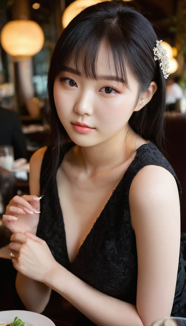 Tags: 21872187, SDXL
{"3": {"inputs": {"seed": 986748937810704, "steps": 64, "cfg": 5.11, "sampler_name": "dpmpp_2m", "scheduler": "karras", "denoise": 1.0, "model": ["27", 0], "positive": ["6", 0], "negative": ["7", 0], "latent_image": ["5", 0]}, "class_type": "KSampler"}, "4": {"inputs": {"ckpt_name": "juggernautxl.safetensors"}, "class_type": "CheckpointLoaderSimple"}, "5": {"inputs": {"width": 768, "height": 1344, "batch_size": 1}, "class_type": "EmptyLatentImage"}, "6": {"inputs": {"text": "22 year old girl, (korean:1.06), (temptress:1.01), (slim:0.96), (sexy lips:0.96), (seductive pose:1.01), (cute:1.09), (seductive facial expression:1.12), (pale skin:1.08), (beautiful eyes:1.09), (double eyelids:1.07), (idol:0.98), (blush:1.13), (eyelashes:0.98), (on all fours:1.01), (spreading ass cheeks:1.00), (from behind:1.01), (backboob:1.00), (wearing a little black dress:1.10) at a fine dining restaurant, (natural looking skin:1.02), (portra:1.01), (skin fuzz:1.04), (textured skin:1.07), (film:1.08), (soft lighting:1.00), (candid cinema:1.09), (RAW:1.09), (detailed skin:1.09)", "clip": ["27", 1]}, "class_type": "CLIPTextEncode"}, "7": {"inputs": {"text": "(watermark:1.11), (worst quality:1.11), (twisted:1.06), (low resolution:1.07), (distorted:1.11), (open mouth:1.14), (bad hands:1.12)", "clip": ["27", 1]}, "class_type": "CLIPTextEncode"}, "8": {"inputs": {"samples": ["3", 0], "vae": ["4", 2]}, "class_type": "VAEDecode"}, "25": {"inputs": {"lora_name": "nudify_xl.safetensors", "strength_model": 0.37, "strength_clip": 0.3, "model": ["4", 0], "clip": ["4", 1]}, "class_type": "LoraLoader"}, "26": {"inputs": {"lora_name": "shirtlift_SDXL_v2.safetensors", "strength_model": 0.07, "strength_clip": 0.14, "model": ["25", 0], "clip": ["25", 1]}, "class_type": "LoraLoader"}, "27": {"inputs": {"lora_name": "PerfectEyesXL.safetensors", "strength_model": 0.0, "strength_clip": 0.05, "model": ["26", 0], "clip": ["26", 1]}, "class_type": "LoraLoader"}, "30": {"inputs": {"model_name": "4x_NMKD-Superscale-SP_178000_G.pth"}, "class_type": "UpscaleModelLoader"}, "31": {"inputs": {"upscale_model": ["30", 0], "image": ["8", 0]}, "class_type": "ImageUpscaleWithModel"}, "32": {"inputs": {"upscale_method": "lanczos", "scale_by": 0.5, "image": ["31", 0]}, "class_type": "ImageScaleBy"}, "33": {"inputs": {"pixels": ["32", 0], "vae": ["4", 2]}, "class_type": "VAEEncode"}, "34": {"inputs": {"seed": 986748937810704, "steps": 64, "cfg": 5.11, "sampler_name": "dpmpp_2m", "scheduler": "karras", "denoise": 0.3, "model": ["27", 0], "positive": ["6", 0], "negative": ["7", 0], "latent_image": ["33", 0]}, "class_type": "KSampler"}, "36": {"inputs": {"samples": ["34", 0], "vae": ["4", 2]}, "class_type": "VAEDecode"}, "39": {"inputs": {"filename_prefix": "comfyapi-1734017287376", "images": ["36", 0]}, "class_type": "SaveImage"}}