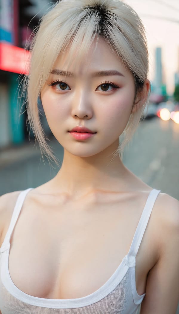 Tags: 21872187, SDXL
{"3": {"inputs": {"seed": 232539399912699, "steps": 32, "cfg": 7.49, "sampler_name": "dpmpp_2m", "scheduler": "karras", "denoise": 1.0, "model": ["27", 0], "positive": ["6", 0], "negative": ["7", 0], "latent_image": ["5", 0]}, "class_type": "KSampler"}, "4": {"inputs": {"ckpt_name": "juggernautxl.safetensors"}, "class_type": "CheckpointLoaderSimple"}, "5": {"inputs": {"width": 768, "height": 1344, "batch_size": 1}, "class_type": "EmptyLatentImage"}, "6": {"inputs": {"text": "20 year old girl, (korean:1.12), (ukrainian:1.10), (detailed face:1.07), (seductive pose:1.01), (temptress:1.04), (cute:1.02), (beautiful eyes:1.02), (pale skin:1.12), (idol:1.01), (sexy lips:0.98), (double eyelids:0.95), (blush:1.12), (eyelashes:1.05), (seductive facial expression:1.08), (slim:1.11), (perky ass:1.02), (exposed ass:1.06), (looking back:0.97), (sexy ass:1.14), (thigh gap:1.05), (white tanktop:1.03), busy street, (soft lighting:1.09), (detailed skin:1.05), (film:1.03), (natural looking skin:1.06), (candid cinema:1.00), (skin fuzz:1.05), (textured skin:1.09), (portra:1.05), (RAW:1.07)", "clip": ["27", 1]}, "class_type": "CLIPTextEncode"}, "7": {"inputs": {"text": "(low resolution:1.14), (bad hands:1.05), (watermark:1.10), (twisted:1.10), (open mouth:1.11), (worst quality:1.09), (distorted:1.09)", "clip": ["27", 1]}, "class_type": "CLIPTextEncode"}, "8": {"inputs": {"samples": ["3", 0], "vae": ["4", 2]}, "class_type": "VAEDecode"}, "25": {"inputs": {"lora_name": "nudify_xl.safetensors", "strength_model": 0.26, "strength_clip": 0.11, "model": ["4", 0], "clip": ["4", 1]}, "class_type": "LoraLoader"}, "26": {"inputs": {"lora_name": "shirtlift_SDXL_v2.safetensors", "strength_model": 0.16, "strength_clip": 0.04, "model": ["25", 0], "clip": ["25", 1]}, "class_type": "LoraLoader"}, "27": {"inputs": {"lora_name": "PerfectEyesXL.safetensors", "strength_model": 0.07, "strength_clip": 0.04, "model": ["26", 0], "clip": ["26", 1]}, "class_type": "LoraLoader"}, "30": {"inputs": {"model_name": "4x_NMKD-Superscale-SP_178000_G.pth"}, "class_type": "UpscaleModelLoader"}, "31": {"inputs": {"upscale_model": ["30", 0], "image": ["8", 0]}, "class_type": "ImageUpscaleWithModel"}, "32": {"inputs": {"upscale_method": "lanczos", "scale_by": 0.5, "image": ["31", 0]}, "class_type": "ImageScaleBy"}, "33": {"inputs": {"pixels": ["32", 0], "vae": ["4", 2]}, "class_type": "VAEEncode"}, "34": {"inputs": {"seed": 232539399912699, "steps": 32, "cfg": 7.49, "sampler_name": "dpmpp_2m", "scheduler": "karras", "denoise": 0.3, "model": ["27", 0], "positive": ["6", 0], "negative": ["7", 0], "latent_image": ["33", 0]}, "class_type": "KSampler"}, "36": {"inputs": {"samples": ["34", 0], "vae": ["4", 2]}, "class_type": "VAEDecode"}, "39": {"inputs": {"filename_prefix": "comfyapi-1724551330976", "images": ["36", 0]}, "class_type": "SaveImage"}}