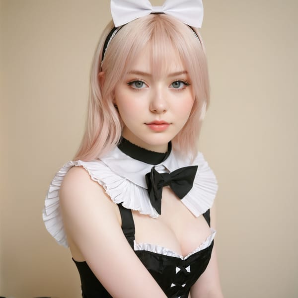 Tags: 21872187, SDXL
{"3": {"inputs": {"seed": 946550302397407, "steps": 32, "cfg": 5.94, "sampler_name": "dpmpp_2m", "scheduler": "karras", "denoise": 1.0, "model": ["27", 0], "positive": ["6", 0], "negative": ["7", 0], "latent_image": ["5", 0]}, "class_type": "KSampler"}, "4": {"inputs": {"ckpt_name": "juggernautxl.safetensors"}, "class_type": "CheckpointLoaderSimple"}, "5": {"inputs": {"width": 1024, "height": 1024, "batch_size": 1}, "class_type": "EmptyLatentImage"}, "6": {"inputs": {"text": "20 year old girl, (pale skin:0.99), (blush:1.04), (seductive facial expression:1.07), (slim:1.03), (cute:1.06), (detailed face:1.06), (seductive pose:0.98), (eyelashes:0.96), (sexy lips:1.02), (idol:1.14), (beautiful eyes:1.10), (temptress:1.08), (double eyelids:1.00), (in a seductive pose:1.10), (large perky breasts:0.97), (cleavage:1.00), (thigh gap:1.04), in a (skimpy maid costume:1.07) working at a maid cafe, choker, bowtie, headband, pleated skirt, (film:1.06), (soft lighting:1.05), (portra:1.05), (natural looking skin:1.01), (RAW:1.04), (detailed skin:1.04), (skin fuzz:1.06), (candid cinema:1.04), (textured skin:1.07)", "clip": ["27", 1]}, "class_type": "CLIPTextEncode"}, "7": {"inputs": {"text": "(open mouth:1.12), (worst quality:1.14), (twisted:1.07), (watermark:1.07), (distorted:1.06), (low resolution:1.06), (bad hands:1.13)", "clip": ["27", 1]}, "class_type": "CLIPTextEncode"}, "8": {"inputs": {"samples": ["3", 0], "vae": ["4", 2]}, "class_type": "VAEDecode"}, "25": {"inputs": {"lora_name": "nudify_xl.safetensors", "strength_model": 0.27, "strength_clip": 0.11, "model": ["4", 0], "clip": ["4", 1]}, "class_type": "LoraLoader"}, "26": {"inputs": {"lora_name": "shirtlift_SDXL_v2.safetensors", "strength_model": 0.09, "strength_clip": 0.1, "model": ["25", 0], "clip": ["25", 1]}, "class_type": "LoraLoader"}, "27": {"inputs": {"lora_name": "PerfectEyesXL.safetensors", "strength_model": 0.13, "strength_clip": 0.07, "model": ["26", 0], "clip": ["26", 1]}, "class_type": "LoraLoader"}, "30": {"inputs": {"model_name": "4x_NMKD-Superscale-SP_178000_G.pth"}, "class_type": "UpscaleModelLoader"}, "31": {"inputs": {"upscale_model": ["30", 0], "image": ["8", 0]}, "class_type": "ImageUpscaleWithModel"}, "32": {"inputs": {"upscale_method": "lanczos", "scale_by": 0.5, "image": ["31", 0]}, "class_type": "ImageScaleBy"}, "33": {"inputs": {"pixels": ["32", 0], "vae": ["4", 2]}, "class_type": "VAEEncode"}, "34": {"inputs": {"seed": 946550302397407, "steps": 32, "cfg": 5.94, "sampler_name": "dpmpp_2m", "scheduler": "karras", "denoise": 0.3, "model": ["27", 0], "positive": ["6", 0], "negative": ["7", 0], "latent_image": ["33", 0]}, "class_type": "KSampler"}, "36": {"inputs": {"samples": ["34", 0], "vae": ["4", 2]}, "class_type": "VAEDecode"}, "39": {"inputs": {"filename_prefix": "comfyapi-1727831061398", "images": ["36", 0]}, "class_type": "SaveImage"}}