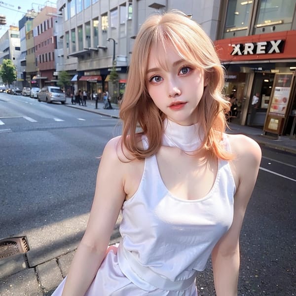 Tags: 21872187
<lora:JapaneseDollLikeness_v15:0.53>, (white tank top:1.16), (large breasts:1.03), busy street in urban city, <lora:skirtlift-v4:0.82 <lora:Addams:0.21>, extremely detailed eyes, cute, (photorealistic:1.12), double eyelids, eyelashes, pale skin, perky breasts, textured skin, best quality, hyper realistic, (long slim legs:0.91), (thigh gap:0.94), solo
Negative prompt: drawings, paintings, black and white, fat, (worst quality:2.21)
Steps: 32, Sampler: DPM++ 2M Karras, CFG scale: 5.69, Seed: 4204883300, Size: 512x512, Model hash: fc2511737a, Model: chilloutmix_NiPrunedFp32Fix, Seed resize from: -1x-1, Denoising strength: 0.35, Version: v1.2.1, Hires upscale: 2.0, Hires steps: 16, Hires upscaler: ESRGAN_4x