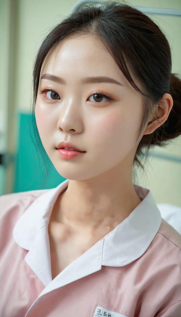 Tags: 21872187, SDXL
{"3": {"inputs": {"seed": 411111486743699, "steps": 32, "cfg": 6.59, "sampler_name": "dpmpp_2m", "scheduler": "karras", "denoise": 1.0, "model": ["27", 0], "positive": ["6", 0], "negative": ["7", 0], "latent_image": ["5", 0]}, "class_type": "KSampler"}, "4": {"inputs": {"ckpt_name": "juggernautxl.safetensors"}, "class_type": "CheckpointLoaderSimple"}, "5": {"inputs": {"width": 768, "height": 1344, "batch_size": 1}, "class_type": "EmptyLatentImage"}, "6": {"inputs": {"text": "22 year old girl, (korean:1.07), (slim:1.09), (sexy lips:1.06), (double eyelids:1.06), (pale skin:1.09), (beautiful eyes:1.09), (blush:1.03), (seductive facial expression:0.98), (seductive pose:1.00), (detailed face:1.13), (cute:0.97), (eyelashes:1.08), (idol:1.04), (on all fours:1.13), (spreading ass cheeks:1.13), (from behind:1.02), (backboob:1.03), (nurse in uniform:0.98) working in a hospital ward, (skin fuzz:1.09), (film:1.04), (RAW:1.03), (textured skin:1.04), (soft lighting:1.08), (candid cinema:1.08), (detailed skin:1.06), (natural looking skin:1.07), (portra:1.06)", "clip": ["27", 1]}, "class_type": "CLIPTextEncode"}, "7": {"inputs": {"text": "(low resolution:1.05), (bad hands:1.11), (watermark:1.13), (worst quality:1.10), (twisted:1.07), (distorted:1.05), (open mouth:1.06)", "clip": ["27", 1]}, "class_type": "CLIPTextEncode"}, "8": {"inputs": {"samples": ["3", 0], "vae": ["4", 2]}, "class_type": "VAEDecode"}, "25": {"inputs": {"lora_name": "nudify_xl.safetensors", "strength_model": 0.3, "strength_clip": 0.32, "model": ["4", 0], "clip": ["4", 1]}, "class_type": "LoraLoader"}, "26": {"inputs": {"lora_name": "shirtlift_SDXL_v2.safetensors", "strength_model": 0.09, "strength_clip": 0.0, "model": ["25", 0], "clip": ["25", 1]}, "class_type": "LoraLoader"}, "27": {"inputs": {"lora_name": "PerfectEyesXL.safetensors", "strength_model": 0.05, "strength_clip": 0.19, "model": ["26", 0], "clip": ["26", 1]}, "class_type": "LoraLoader"}, "30": {"inputs": {"model_name": "4x_NMKD-Superscale-SP_178000_G.pth"}, "class_type": "UpscaleModelLoader"}, "31": {"inputs": {"upscale_model": ["30", 0], "image": ["8", 0]}, "class_type": "ImageUpscaleWithModel"}, "32": {"inputs": {"upscale_method": "lanczos", "scale_by": 0.5, "image": ["31", 0]}, "class_type": "ImageScaleBy"}, "33": {"inputs": {"pixels": ["32", 0], "vae": ["4", 2]}, "class_type": "VAEEncode"}, "34": {"inputs": {"seed": 411111486743699, "steps": 32, "cfg": 6.59, "sampler_name": "dpmpp_2m", "scheduler": "karras", "denoise": 0.3, "model": ["27", 0], "positive": ["6", 0], "negative": ["7", 0], "latent_image": ["33", 0]}, "class_type": "KSampler"}, "36": {"inputs": {"samples": ["34", 0], "vae": ["4", 2]}, "class_type": "VAEDecode"}, "39": {"inputs": {"filename_prefix": "comfyapi-1713701519718", "images": ["36", 0]}, "class_type": "SaveImage"}}