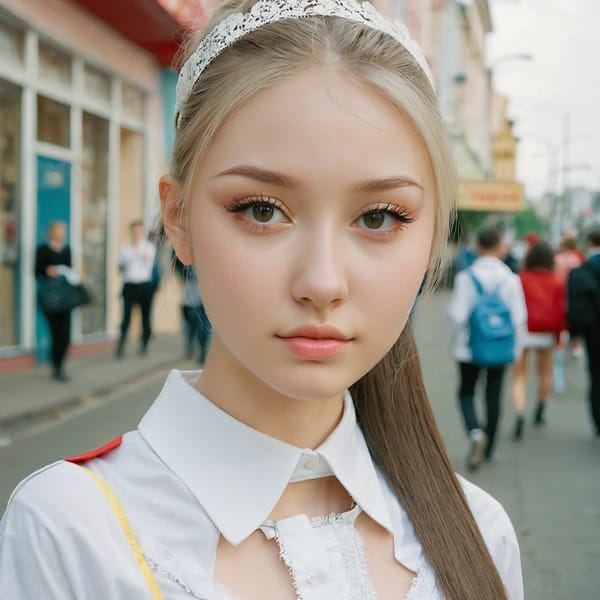 Tags: 21872187, SDXL
{"3": {"inputs": {"seed": 970522243751925, "steps": 32, "cfg": 7.96, "sampler_name": "dpmpp_2m", "scheduler": "karras", "denoise": 1.0, "model": ["27", 0], "positive": ["6", 0], "negative": ["7", 0], "latent_image": ["5", 0]}, "class_type": "KSampler"}, "4": {"inputs": {"ckpt_name": "juggernautxl.safetensors"}, "class_type": "CheckpointLoaderSimple"}, "5": {"inputs": {"width": 1024, "height": 1024, "batch_size": 1}, "class_type": "EmptyLatentImage"}, "6": {"inputs": {"text": "18 year old girl, (ukrainian:1.09), (detailed face:0.99), (double eyelids:1.14), (seductive pose:1.11), (idol:1.10), (temptress:1.02), (sexy lips:1.13), (cute:0.95), (beautiful eyes:1.05), (slim:0.95), (eyelashes:1.13), (pale skin:0.95), (seductive facial expression:1.04), (perky ass:1.09), (exposed ass:1.00), (looking back:1.03), (sexy ass:1.10), (thigh gap:0.98), (school uniform:0.99), choker, busy street, (natural looking skin:1.02), (textured skin:1.00), (candid cinema:1.00), (portra:1.02), (skin fuzz:1.00), (detailed skin:1.07), (film:1.01), (RAW:1.06), (soft lighting:1.07)", "clip": ["27", 1]}, "class_type": "CLIPTextEncode"}, "7": {"inputs": {"text": "(low resolution:1.09), (twisted:1.06), (open mouth:1.05), (distorted:1.11), (watermark:1.12), (worst quality:1.14), (bad hands:1.08)", "clip": ["27", 1]}, "class_type": "CLIPTextEncode"}, "8": {"inputs": {"samples": ["3", 0], "vae": ["4", 2]}, "class_type": "VAEDecode"}, "25": {"inputs": {"lora_name": "nudify_xl.safetensors", "strength_model": 0.04, "strength_clip": 0.29, "model": ["4", 0], "clip": ["4", 1]}, "class_type": "LoraLoader"}, "26": {"inputs": {"lora_name": "shirtlift_SDXL_v2.safetensors", "strength_model": 0.16, "strength_clip": 0.13, "model": ["25", 0], "clip": ["25", 1]}, "class_type": "LoraLoader"}, "27": {"inputs": {"lora_name": "PerfectEyesXL.safetensors", "strength_model": 0.03, "strength_clip": 0.16, "model": ["26", 0], "clip": ["26", 1]}, "class_type": "LoraLoader"}, "30": {"inputs": {"model_name": "4x_NMKD-Superscale-SP_178000_G.pth"}, "class_type": "UpscaleModelLoader"}, "31": {"inputs": {"upscale_model": ["30", 0], "image": ["8", 0]}, "class_type": "ImageUpscaleWithModel"}, "32": {"inputs": {"upscale_method": "lanczos", "scale_by": 0.5, "image": ["31", 0]}, "class_type": "ImageScaleBy"}, "33": {"inputs": {"pixels": ["32", 0], "vae": ["4", 2]}, "class_type": "VAEEncode"}, "34": {"inputs": {"seed": 970522243751925, "steps": 32, "cfg": 7.96, "sampler_name": "dpmpp_2m", "scheduler": "karras", "denoise": 0.3, "model": ["27", 0], "positive": ["6", 0], "negative": ["7", 0], "latent_image": ["33", 0]}, "class_type": "KSampler"}, "36": {"inputs": {"samples": ["34", 0], "vae": ["4", 2]}, "class_type": "VAEDecode"}, "39": {"inputs": {"filename_prefix": "comfyapi-1726493097887", "images": ["36", 0]}, "class_type": "SaveImage"}}