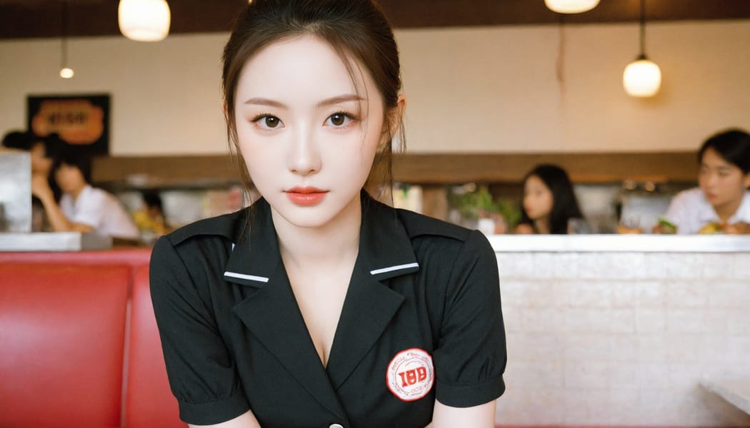 Tags: 21872187, SDXL
{"3": {"inputs": {"seed": 804114649140765, "steps": 64, "cfg": 5.36, "sampler_name": "dpmpp_2m", "scheduler": "karras", "denoise": 1.0, "model": ["27", 0], "positive": ["6", 0], "negative": ["7", 0], "latent_image": ["5", 0]}, "class_type": "KSampler"}, "4": {"inputs": {"ckpt_name": "leosamsHelloworldSDXL_helloworldSDXL32DPO.safetensors"}, "class_type": "CheckpointLoaderSimple"}, "5": {"inputs": {"width": 1344, "height": 768, "batch_size": 1}, "class_type": "EmptyLatentImage"}, "6": {"inputs": {"text": "20 year old girl, (japanese:0.99), (cute:0.98), (slim:1.13), (seductive facial expression:1.04), (temptress:1.12), (double eyelids:1.07), (pale skin:1.13), (beautiful eyes:0.97), (sexy lips:0.97), (seductive pose:1.00), (detailed face:1.11), (idol:1.09), (in a seductive pose:1.13), (large perky breasts:1.00), (cleavage:1.13), (thigh gap:1.12), (a waitress in uniform:1.11) working at a restaurant, (detailed skin:1.08), (natural looking skin:1.07), (textured skin:1.00), (RAW:1.07), (candid cinema:1.06), (portra:1.06), (film:1.03), (soft lighting:1.03), (skin fuzz:1.09)", "clip": ["27", 1]}, "class_type": "CLIPTextEncode"}, "7": {"inputs": {"text": "(watermark:1.14), (twisted:1.05), (bad hands:1.13), (open mouth:1.12), (low resolution:1.14), (distorted:1.10), (worst quality:1.05)", "clip": ["27", 1]}, "class_type": "CLIPTextEncode"}, "8": {"inputs": {"samples": ["3", 0], "vae": ["4", 2]}, "class_type": "VAEDecode"}, "25": {"inputs": {"lora_name": "nudify_xl.safetensors", "strength_model": 0.21, "strength_clip": 0.02, "model": ["4", 0], "clip": ["4", 1]}, "class_type": "LoraLoader"}, "26": {"inputs": {"lora_name": "shirtlift_SDXL_v2.safetensors", "strength_model": 0.18, "strength_clip": 0.02, "model": ["25", 0], "clip": ["25", 1]}, "class_type": "LoraLoader"}, "27": {"inputs": {"lora_name": "PerfectEyesXL.safetensors", "strength_model": 0.08, "strength_clip": 0.08, "model": ["26", 0], "clip": ["26", 1]}, "class_type": "LoraLoader"}, "30": {"inputs": {"model_name": "4x_NMKD-Superscale-SP_178000_G.pth"}, "class_type": "UpscaleModelLoader"}, "31": {"inputs": {"upscale_model": ["30", 0], "image": ["8", 0]}, "class_type": "ImageUpscaleWithModel"}, "32": {"inputs": {"upscale_method": "lanczos", "scale_by": 0.5, "image": ["31", 0]}, "class_type": "ImageScaleBy"}, "33": {"inputs": {"pixels": ["32", 0], "vae": ["4", 2]}, "class_type": "VAEEncode"}, "34": {"inputs": {"seed": 804114649140765, "steps": 64, "cfg": 5.36, "sampler_name": "dpmpp_2m", "scheduler": "karras", "denoise": 0.3, "model": ["27", 0], "positive": ["6", 0], "negative": ["7", 0], "latent_image": ["33", 0]}, "class_type": "KSampler"}, "36": {"inputs": {"samples": ["34", 0], "vae": ["4", 2]}, "class_type": "VAEDecode"}, "39": {"inputs": {"filename_prefix": "comfyapi-1707943987613", "images": ["36", 0]}, "class_type": "SaveImage"}}