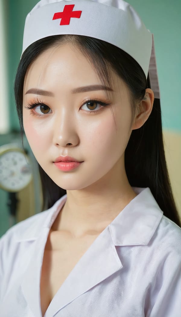 Tags: 21872187, SDXL
{"3": {"inputs": {"seed": 838239470776397, "steps": 64, "cfg": 6.61, "sampler_name": "dpmpp_2m", "scheduler": "karras", "denoise": 1.0, "model": ["27", 0], "positive": ["6", 0], "negative": ["7", 0], "latent_image": ["5", 0]}, "class_type": "KSampler"}, "4": {"inputs": {"ckpt_name": "juggernautxl.safetensors"}, "class_type": "CheckpointLoaderSimple"}, "5": {"inputs": {"width": 768, "height": 1344, "batch_size": 1}, "class_type": "EmptyLatentImage"}, "6": {"inputs": {"text": "21 year old girl, (ukrainian:0.98), (chinese:1.12), (taiwanese:1.09), (slim:1.09), (pale skin:1.00), (idol:1.05), (cute:1.14), (eyelashes:1.10), (temptress:1.10), (seductive pose:1.11), (sexy lips:1.11), (double eyelids:1.14), (blush:1.07), (detailed face:0.96), (beautiful eyes:1.07), (seductive facial expression:1.04), (in a seductive pose:0.99), (large perky breasts:1.11), (cleavage:1.00), (thigh gap:1.11), (nurse in uniform:1.12) working in a hospital ward, (film:1.08), (natural looking skin:1.03), (detailed skin:1.00), (textured skin:1.05), (soft lighting:1.00), (candid cinema:1.09), (skin fuzz:1.04), (RAW:1.01), (portra:1.04)", "clip": ["27", 1]}, "class_type": "CLIPTextEncode"}, "7": {"inputs": {"text": "(bad hands:1.06), (twisted:1.11), (low resolution:1.14), (distorted:1.05), (watermark:1.05), (worst quality:1.13), (open mouth:1.07)", "clip": ["27", 1]}, "class_type": "CLIPTextEncode"}, "8": {"inputs": {"samples": ["3", 0], "vae": ["4", 2]}, "class_type": "VAEDecode"}, "25": {"inputs": {"lora_name": "nudify_xl.safetensors", "strength_model": 0.27, "strength_clip": 0.04, "model": ["4", 0], "clip": ["4", 1]}, "class_type": "LoraLoader"}, "26": {"inputs": {"lora_name": "shirtlift_SDXL_v2.safetensors", "strength_model": 0.14, "strength_clip": 0.06, "model": ["25", 0], "clip": ["25", 1]}, "class_type": "LoraLoader"}, "27": {"inputs": {"lora_name": "PerfectEyesXL.safetensors", "strength_model": 0.18, "strength_clip": 0.03, "model": ["26", 0], "clip": ["26", 1]}, "class_type": "LoraLoader"}, "30": {"inputs": {"model_name": "4x_NMKD-Superscale-SP_178000_G.pth"}, "class_type": "UpscaleModelLoader"}, "31": {"inputs": {"upscale_model": ["30", 0], "image": ["8", 0]}, "class_type": "ImageUpscaleWithModel"}, "32": {"inputs": {"upscale_method": "lanczos", "scale_by": 0.5, "image": ["31", 0]}, "class_type": "ImageScaleBy"}, "33": {"inputs": {"pixels": ["32", 0], "vae": ["4", 2]}, "class_type": "VAEEncode"}, "34": {"inputs": {"seed": 838239470776397, "steps": 64, "cfg": 6.61, "sampler_name": "dpmpp_2m", "scheduler": "karras", "denoise": 0.3, "model": ["27", 0], "positive": ["6", 0], "negative": ["7", 0], "latent_image": ["33", 0]}, "class_type": "KSampler"}, "36": {"inputs": {"samples": ["34", 0], "vae": ["4", 2]}, "class_type": "VAEDecode"}, "39": {"inputs": {"filename_prefix": "comfyapi-1714483100166", "images": ["36", 0]}, "class_type": "SaveImage"}}