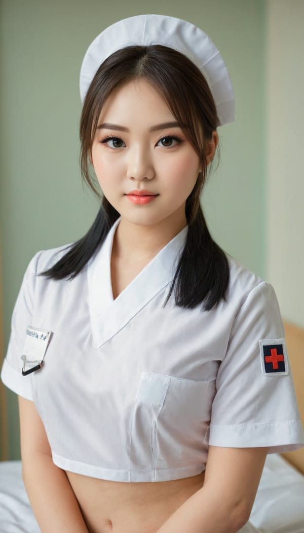 Tags: 21872187, SDXL
{"3": {"inputs": {"seed": 780139883489383, "steps": 32, "cfg": 5.57, "sampler_name": "dpmpp_2m", "scheduler": "karras", "denoise": 1.0, "model": ["27", 0], "positive": ["6", 0], "negative": ["7", 0], "latent_image": ["5", 0]}, "class_type": "KSampler"}, "4": {"inputs": {"ckpt_name": "juggernautXL_v8Rundiffusion.safetensors"}, "class_type": "CheckpointLoaderSimple"}, "5": {"inputs": {"width": 768, "height": 1344, "batch_size": 1}, "class_type": "EmptyLatentImage"}, "6": {"inputs": {"text": "18 year old girl, (ukrainian:1.00), (japanese:1.08), (sexy lips:1.06), (eyelashes:1.03), (idol:0.97), (beautiful eyes:1.01), (blush:1.02), (detailed face:1.03), (slim:0.96), (temptress:1.02), (seductive pose:0.97), (double eyelids:1.04), (seductive facial expression:0.99), (cute:1.00), (in a seductive pose:1.08), (large perky breasts:1.01), (cleavage:0.99), (thigh gap:1.04), (nurse in uniform:1.09) working in a hospital ward, (film:1.04), (soft lighting:1.01), (skin fuzz:1.05), (RAW:1.06), (detailed skin:1.08), (candid cinema:1.00), (portra:1.06), (natural looking skin:1.03), (textured skin:1.07)", "clip": ["27", 1]}, "class_type": "CLIPTextEncode"}, "7": {"inputs": {"text": "(distorted:1.10), (watermark:1.11), (twisted:1.06), (worst quality:1.07), (low resolution:1.10), (bad hands:1.07), (open mouth:1.09)", "clip": ["27", 1]}, "class_type": "CLIPTextEncode"}, "8": {"inputs": {"samples": ["3", 0], "vae": ["4", 2]}, "class_type": "VAEDecode"}, "25": {"inputs": {"lora_name": "nudify_xl.safetensors", "strength_model": 0.14, "strength_clip": 0.16, "model": ["4", 0], "clip": ["4", 1]}, "class_type": "LoraLoader"}, "26": {"inputs": {"lora_name": "shirtlift_SDXL_v2.safetensors", "strength_model": 0.13, "strength_clip": 0.14, "model": ["25", 0], "clip": ["25", 1]}, "class_type": "LoraLoader"}, "27": {"inputs": {"lora_name": "PerfectEyesXL.safetensors", "strength_model": 0.14, "strength_clip": 0.03, "model": ["26", 0], "clip": ["26", 1]}, "class_type": "LoraLoader"}, "30": {"inputs": {"model_name": "4x_NMKD-Superscale-SP_178000_G.pth"}, "class_type": "UpscaleModelLoader"}, "31": {"inputs": {"upscale_model": ["30", 0], "image": ["8", 0]}, "class_type": "ImageUpscaleWithModel"}, "32": {"inputs": {"upscale_method": "lanczos", "scale_by": 0.5, "image": ["31", 0]}, "class_type": "ImageScaleBy"}, "33": {"inputs": {"pixels": ["32", 0], "vae": ["4", 2]}, "class_type": "VAEEncode"}, "34": {"inputs": {"seed": 780139883489383, "steps": 32, "cfg": 5.57, "sampler_name": "dpmpp_2m", "scheduler": "karras", "denoise": 0.3, "model": ["27", 0], "positive": ["6", 0], "negative": ["7", 0], "latent_image": ["33", 0]}, "class_type": "KSampler"}, "36": {"inputs": {"samples": ["34", 0], "vae": ["4", 2]}, "class_type": "VAEDecode"}, "39": {"inputs": {"filename_prefix": "comfyapi-1708103341893", "images": ["36", 0]}, "class_type": "SaveImage"}}