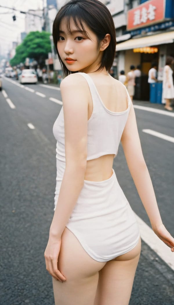 Tags: 21872187, SDXL
{"3": {"inputs": {"seed": 350329635955211, "steps": 64, "cfg": 5.89, "sampler_name": "dpmpp_2m", "scheduler": "karras", "denoise": 1.0, "model": ["27", 0], "positive": ["6", 0], "negative": ["7", 0], "latent_image": ["5", 0]}, "class_type": "KSampler"}, "4": {"inputs": {"ckpt_name": "helloworldxl.safetensors"}, "class_type": "CheckpointLoaderSimple"}, "5": {"inputs": {"width": 768, "height": 1344, "batch_size": 1}, "class_type": "EmptyLatentImage"}, "6": {"inputs": {"text": "23 year old girl, (japanese:1.06), (double eyelids:0.99), (seductive pose:1.08), (cute:1.10), (eyelashes:0.97), (seductive facial expression:1.00), (idol:1.06), (sexy lips:1.00), (blush:1.13), (beautiful eyes:1.04), (pale skin:1.08), (slim:1.12), (temptress:1.02), (perky ass:1.01), (exposed ass:0.95), (looking back:1.00), (sexy ass:0.95), (thigh gap:1.13), (white tanktop:1.13), busy street, (skin fuzz:1.07), (detailed skin:1.07), (textured skin:1.08), (film:1.03), (candid cinema:1.03), (soft lighting:1.06), (RAW:1.06), (natural looking skin:1.07), (portra:1.00)", "clip": ["27", 1]}, "class_type": "CLIPTextEncode"}, "7": {"inputs": {"text": "(worst quality:1.11), (watermark:1.08), (low resolution:1.05), (distorted:1.10), (open mouth:1.13), (twisted:1.10), (bad hands:1.13)", "clip": ["27", 1]}, "class_type": "CLIPTextEncode"}, "8": {"inputs": {"samples": ["3", 0], "vae": ["4", 2]}, "class_type": "VAEDecode"}, "25": {"inputs": {"lora_name": "nudify_xl.safetensors", "strength_model": 0.38, "strength_clip": 0.37, "model": ["4", 0], "clip": ["4", 1]}, "class_type": "LoraLoader"}, "26": {"inputs": {"lora_name": "shirtlift_SDXL_v2.safetensors", "strength_model": 0.06, "strength_clip": 0.1, "model": ["25", 0], "clip": ["25", 1]}, "class_type": "LoraLoader"}, "27": {"inputs": {"lora_name": "PerfectEyesXL.safetensors", "strength_model": 0.19, "strength_clip": 0.08, "model": ["26", 0], "clip": ["26", 1]}, "class_type": "LoraLoader"}, "30": {"inputs": {"model_name": "4x_NMKD-Superscale-SP_178000_G.pth"}, "class_type": "UpscaleModelLoader"}, "31": {"inputs": {"upscale_model": ["30", 0], "image": ["8", 0]}, "class_type": "ImageUpscaleWithModel"}, "32": {"inputs": {"upscale_method": "lanczos", "scale_by": 0.5, "image": ["31", 0]}, "class_type": "ImageScaleBy"}, "33": {"inputs": {"pixels": ["32", 0], "vae": ["4", 2]}, "class_type": "VAEEncode"}, "34": {"inputs": {"seed": 350329635955211, "steps": 64, "cfg": 5.89, "sampler_name": "dpmpp_2m", "scheduler": "karras", "denoise": 0.3, "model": ["27", 0], "positive": ["6", 0], "negative": ["7", 0], "latent_image": ["33", 0]}, "class_type": "KSampler"}, "36": {"inputs": {"samples": ["34", 0], "vae": ["4", 2]}, "class_type": "VAEDecode"}, "39": {"inputs": {"filename_prefix": "comfyapi-1731487326479", "images": ["36", 0]}, "class_type": "SaveImage"}}