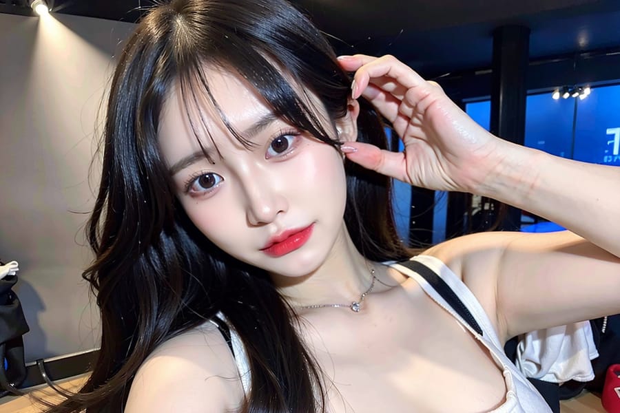 Tags: 21872187
<lora:mix4:0.51>, <lora:JapaneseDollLikeness_v15:0.53>, <lora:koreanDollLikeness:0.65>, <lora:taiwanDollLikeness_v20:0.39>, (ukrainian:1.08), (clubbing:1.06), party, club, (seductive pose:1.08), extremely detailed eyes, extremely detailed face, (photorealistic:1.00), eyelashes, pale skin, perky breasts, 4K, RAW, best quality, tall, 1girl, (dramatic:0.99)
Negative prompt: drawings, sketches, anime, disfigured, (low quality:2.10), (worst quality:2.17)
Steps: 32, Sampler: DPM++ 2M Karras, CFG scale: 6.82, Seed: 1727452630, Size: 768x512, Model hash: fc2511737a, Model: chilloutmix_NiPrunedFp32Fix, Seed resize from: -1x-1, Denoising strength: 0.5, Version: v1.2.1, Hires upscale: 2.0, Hires steps: 16, Hires upscaler: ESRGAN_4x