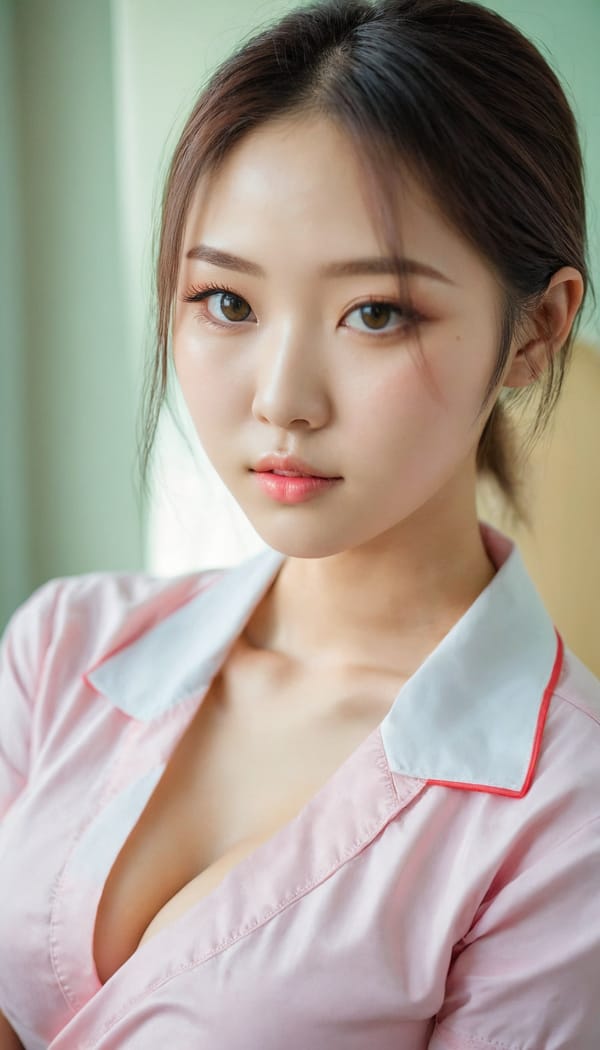 Tags: 21872187, SDXL
{"3": {"inputs": {"seed": 157180288913953, "steps": 64, "cfg": 5.7, "sampler_name": "dpmpp_2m", "scheduler": "karras", "denoise": 1.0, "model": ["27", 0], "positive": ["6", 0], "negative": ["7", 0], "latent_image": ["5", 0]}, "class_type": "KSampler"}, "4": {"inputs": {"ckpt_name": "juggernautxl.safetensors"}, "class_type": "CheckpointLoaderSimple"}, "5": {"inputs": {"width": 768, "height": 1344, "batch_size": 1}, "class_type": "EmptyLatentImage"}, "6": {"inputs": {"text": "21 year old girl, (ukrainian:0.99), (korean:1.08), (taiwanese:1.12), (blush:1.08), (pale skin:0.96), (beautiful eyes:1.11), (eyelashes:0.96), (double eyelids:0.95), (cute:0.98), (seductive facial expression:1.00), (detailed face:0.97), (slim:1.12), (seductive pose:1.07), (temptress:1.02), (idol:1.00), (in a seductive pose:1.11), (large perky breasts:0.98), (cleavage:0.99), (thigh gap:0.96), (nurse in uniform:1.01) working in a hospital ward, (detailed skin:1.07), (natural looking skin:1.01), (portra:1.02), (film:1.01), (RAW:1.04), (candid cinema:1.00), (textured skin:1.01), (soft lighting:1.05), (skin fuzz:1.01)", "clip": ["27", 1]}, "class_type": "CLIPTextEncode"}, "7": {"inputs": {"text": "(distorted:1.13), (twisted:1.14), (worst quality:1.11), (bad hands:1.14), (open mouth:1.05), (low resolution:1.07), (watermark:1.13)", "clip": ["27", 1]}, "class_type": "CLIPTextEncode"}, "8": {"inputs": {"samples": ["3", 0], "vae": ["4", 2]}, "class_type": "VAEDecode"}, "25": {"inputs": {"lora_name": "nudify_xl.safetensors", "strength_model": 0.2, "strength_clip": 0.04, "model": ["4", 0], "clip": ["4", 1]}, "class_type": "LoraLoader"}, "26": {"inputs": {"lora_name": "shirtlift_SDXL_v2.safetensors", "strength_model": 0.03, "strength_clip": 0.19, "model": ["25", 0], "clip": ["25", 1]}, "class_type": "LoraLoader"}, "27": {"inputs": {"lora_name": "PerfectEyesXL.safetensors", "strength_model": 0.13, "strength_clip": 0.12, "model": ["26", 0], "clip": ["26", 1]}, "class_type": "LoraLoader"}, "30": {"inputs": {"model_name": "4x_NMKD-Superscale-SP_178000_G.pth"}, "class_type": "UpscaleModelLoader"}, "31": {"inputs": {"upscale_model": ["30", 0], "image": ["8", 0]}, "class_type": "ImageUpscaleWithModel"}, "32": {"inputs": {"upscale_method": "lanczos", "scale_by": 0.5, "image": ["31", 0]}, "class_type": "ImageScaleBy"}, "33": {"inputs": {"pixels": ["32", 0], "vae": ["4", 2]}, "class_type": "VAEEncode"}, "34": {"inputs": {"seed": 157180288913953, "steps": 64, "cfg": 5.7, "sampler_name": "dpmpp_2m", "scheduler": "karras", "denoise": 0.3, "model": ["27", 0], "positive": ["6", 0], "negative": ["7", 0], "latent_image": ["33", 0]}, "class_type": "KSampler"}, "36": {"inputs": {"samples": ["34", 0], "vae": ["4", 2]}, "class_type": "VAEDecode"}, "39": {"inputs": {"filename_prefix": "comfyapi-1728108985134", "images": ["36", 0]}, "class_type": "SaveImage"}}