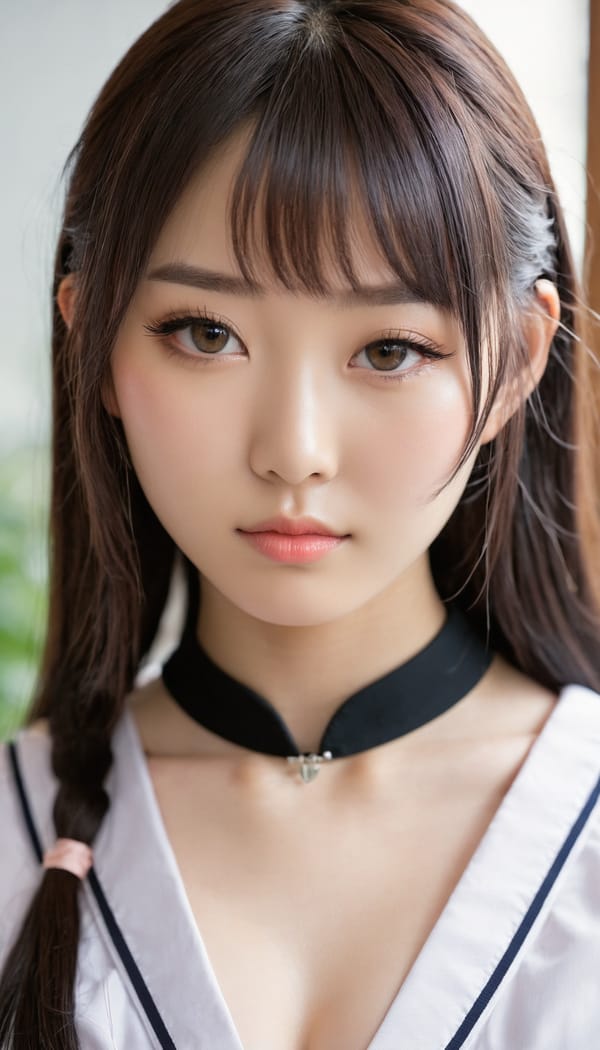 Tags: 21872187, SDXL
{"3": {"inputs": {"seed": 231018987494637, "steps": 32, "cfg": 7.25, "sampler_name": "dpmpp_2m", "scheduler": "karras", "denoise": 1.0, "model": ["27", 0], "positive": ["6", 0], "negative": ["7", 0], "latent_image": ["5", 0]}, "class_type": "KSampler"}, "4": {"inputs": {"ckpt_name": "juggernautxl.safetensors"}, "class_type": "CheckpointLoaderSimple"}, "5": {"inputs": {"width": 768, "height": 1344, "batch_size": 1}, "class_type": "EmptyLatentImage"}, "6": {"inputs": {"text": "21 year old girl, (japanese:0.97), (seductive pose:1.03), (detailed face:1.02), (sexy lips:0.99), (double eyelids:0.98), (idol:1.03), (pale skin:1.08), (seductive facial expression:0.97), (slim:1.08), (eyelashes:1.09), (blush:1.01), (beautiful eyes:1.03), (temptress:0.99), (in a seductive pose:1.09), (large perky breasts:1.00), (cleavage:1.14), (thigh gap:1.13), (school uniform:1.00), choker, busy street, (film:1.08), (detailed skin:1.04), (candid cinema:1.05), (soft lighting:1.01), (RAW:1.03), (textured skin:1.05), (portra:1.06), (natural looking skin:1.05), (skin fuzz:1.06)", "clip": ["27", 1]}, "class_type": "CLIPTextEncode"}, "7": {"inputs": {"text": "(open mouth:1.07), (low resolution:1.10), (twisted:1.07), (bad hands:1.11), (watermark:1.06), (worst quality:1.13), (distorted:1.14)", "clip": ["27", 1]}, "class_type": "CLIPTextEncode"}, "8": {"inputs": {"samples": ["3", 0], "vae": ["4", 2]}, "class_type": "VAEDecode"}, "25": {"inputs": {"lora_name": "nudify_xl.safetensors", "strength_model": 0.0, "strength_clip": 0.23, "model": ["4", 0], "clip": ["4", 1]}, "class_type": "LoraLoader"}, "26": {"inputs": {"lora_name": "shirtlift_SDXL_v2.safetensors", "strength_model": 0.01, "strength_clip": 0.06, "model": ["25", 0], "clip": ["25", 1]}, "class_type": "LoraLoader"}, "27": {"inputs": {"lora_name": "PerfectEyesXL.safetensors", "strength_model": 0.05, "strength_clip": 0.16, "model": ["26", 0], "clip": ["26", 1]}, "class_type": "LoraLoader"}, "30": {"inputs": {"model_name": "4x_NMKD-Superscale-SP_178000_G.pth"}, "class_type": "UpscaleModelLoader"}, "31": {"inputs": {"upscale_model": ["30", 0], "image": ["8", 0]}, "class_type": "ImageUpscaleWithModel"}, "32": {"inputs": {"upscale_method": "lanczos", "scale_by": 0.5, "image": ["31", 0]}, "class_type": "ImageScaleBy"}, "33": {"inputs": {"pixels": ["32", 0], "vae": ["4", 2]}, "class_type": "VAEEncode"}, "34": {"inputs": {"seed": 231018987494637, "steps": 32, "cfg": 7.25, "sampler_name": "dpmpp_2m", "scheduler": "karras", "denoise": 0.3, "model": ["27", 0], "positive": ["6", 0], "negative": ["7", 0], "latent_image": ["33", 0]}, "class_type": "KSampler"}, "36": {"inputs": {"samples": ["34", 0], "vae": ["4", 2]}, "class_type": "VAEDecode"}, "39": {"inputs": {"filename_prefix": "comfyapi-1715026992687", "images": ["36", 0]}, "class_type": "SaveImage"}}