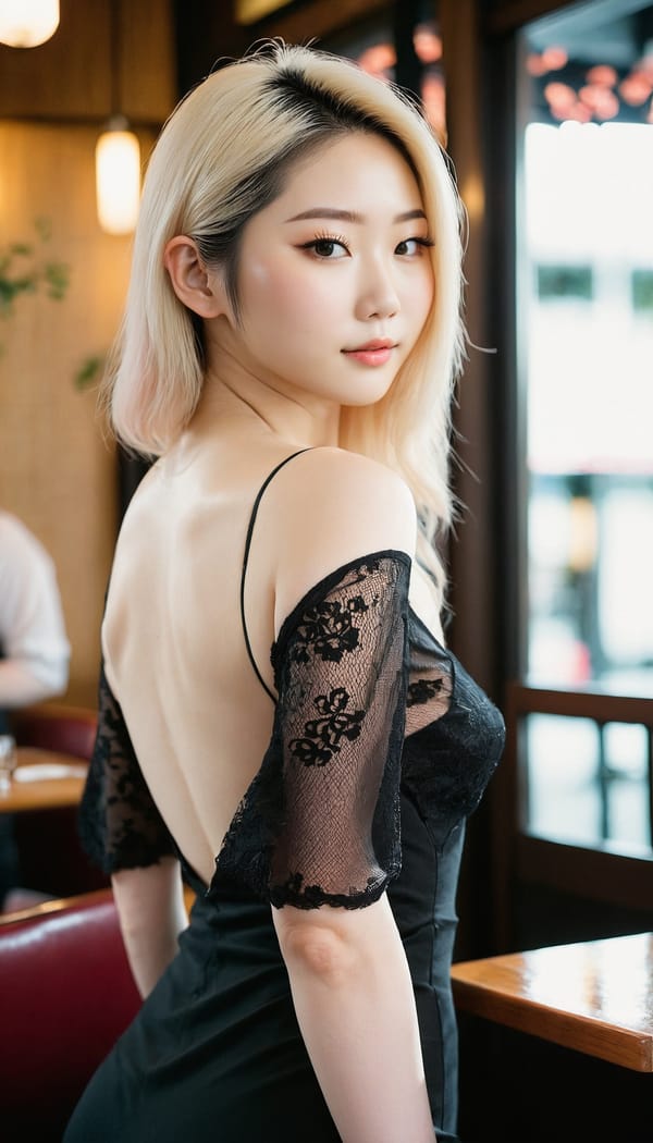 Tags: 21872187, SDXL
{"3": {"inputs": {"seed": 936571272401644, "steps": 32, "cfg": 7.48, "sampler_name": "dpmpp_2m", "scheduler": "karras", "denoise": 1.0, "model": ["27", 0], "positive": ["6", 0], "negative": ["7", 0], "latent_image": ["5", 0]}, "class_type": "KSampler"}, "4": {"inputs": {"ckpt_name": "juggernautxl.safetensors"}, "class_type": "CheckpointLoaderSimple"}, "5": {"inputs": {"width": 768, "height": 1344, "batch_size": 1}, "class_type": "EmptyLatentImage"}, "6": {"inputs": {"text": "26 year old girl, (irish:1.01), (japanese:1.12), (korean:1.02), (detailed face:1.05), (seductive facial expression:1.14), (eyelashes:1.10), (pale skin:1.06), (slim:1.12), (cute:1.06), (sexy lips:1.01), (temptress:1.01), (seductive pose:1.04), (blush:1.01), (beautiful eyes:1.04), (on all fours:1.09), (spreading ass cheeks:1.10), (from behind:0.96), (backboob:0.95), (wearing a little black dress:1.10) at a fine dining restaurant, (detailed skin:1.06), (RAW:1.02), (skin fuzz:1.07), (soft lighting:1.09), (textured skin:1.01), (film:1.00), (candid cinema:1.08), (portra:1.06), (natural looking skin:1.09)", "clip": ["27", 1]}, "class_type": "CLIPTextEncode"}, "7": {"inputs": {"text": "(twisted:1.09), (distorted:1.12), (low resolution:1.09), (open mouth:1.10), (bad hands:1.06), (worst quality:1.05), (watermark:1.06)", "clip": ["27", 1]}, "class_type": "CLIPTextEncode"}, "8": {"inputs": {"samples": ["3", 0], "vae": ["4", 2]}, "class_type": "VAEDecode"}, "25": {"inputs": {"lora_name": "nudify_xl.safetensors", "strength_model": 0.28, "strength_clip": 0.22, "model": ["4", 0], "clip": ["4", 1]}, "class_type": "LoraLoader"}, "26": {"inputs": {"lora_name": "shirtlift_SDXL_v2.safetensors", "strength_model": 0.08, "strength_clip": 0.06, "model": ["25", 0], "clip": ["25", 1]}, "class_type": "LoraLoader"}, "27": {"inputs": {"lora_name": "PerfectEyesXL.safetensors", "strength_model": 0.07, "strength_clip": 0.12, "model": ["26", 0], "clip": ["26", 1]}, "class_type": "LoraLoader"}, "30": {"inputs": {"model_name": "4x_NMKD-Superscale-SP_178000_G.pth"}, "class_type": "UpscaleModelLoader"}, "31": {"inputs": {"upscale_model": ["30", 0], "image": ["8", 0]}, "class_type": "ImageUpscaleWithModel"}, "32": {"inputs": {"upscale_method": "lanczos", "scale_by": 0.5, "image": ["31", 0]}, "class_type": "ImageScaleBy"}, "33": {"inputs": {"pixels": ["32", 0], "vae": ["4", 2]}, "class_type": "VAEEncode"}, "34": {"inputs": {"seed": 936571272401644, "steps": 32, "cfg": 7.48, "sampler_name": "dpmpp_2m", "scheduler": "karras", "denoise": 0.3, "model": ["27", 0], "positive": ["6", 0], "negative": ["7", 0], "latent_image": ["33", 0]}, "class_type": "KSampler"}, "36": {"inputs": {"samples": ["34", 0], "vae": ["4", 2]}, "class_type": "VAEDecode"}, "39": {"inputs": {"filename_prefix": "comfyapi-1735715430134", "images": ["36", 0]}, "class_type": "SaveImage"}}