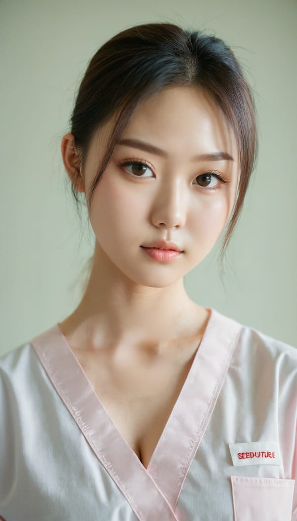 Tags: 21872187, SDXL
{"3": {"inputs": {"seed": 574053193149046, "steps": 32, "cfg": 7.2, "sampler_name": "dpmpp_2m", "scheduler": "karras", "denoise": 1.0, "model": ["27", 0], "positive": ["6", 0], "negative": ["7", 0], "latent_image": ["5", 0]}, "class_type": "KSampler"}, "4": {"inputs": {"ckpt_name": "juggernautxl.safetensors"}, "class_type": "CheckpointLoaderSimple"}, "5": {"inputs": {"width": 768, "height": 1344, "batch_size": 1}, "class_type": "EmptyLatentImage"}, "6": {"inputs": {"text": "19 year old girl, (japanese:0.96), (ukrainian:1.05), (seductive pose:1.03), (double eyelids:1.14), (detailed face:1.03), (slim:1.06), (cute:1.03), (pale skin:0.96), (eyelashes:0.99), (temptress:1.05), (sexy lips:1.05), (beautiful eyes:1.03), (idol:0.95), (blush:1.06), (seductive facial expression:1.04), (in a seductive pose:1.03), (large perky breasts:1.01), (cleavage:1.13), (thigh gap:1.05), (nurse in uniform:1.08) working in a hospital ward, (candid cinema:1.05), (natural looking skin:1.07), (portra:1.08), (RAW:1.06), (detailed skin:1.03), (skin fuzz:1.06), (textured skin:1.00), (soft lighting:1.00), (film:1.06)", "clip": ["27", 1]}, "class_type": "CLIPTextEncode"}, "7": {"inputs": {"text": "(worst quality:1.12), (distorted:1.13), (bad hands:1.09), (watermark:1.10), (low resolution:1.08), (open mouth:1.07), (twisted:1.10)", "clip": ["27", 1]}, "class_type": "CLIPTextEncode"}, "8": {"inputs": {"samples": ["3", 0], "vae": ["4", 2]}, "class_type": "VAEDecode"}, "25": {"inputs": {"lora_name": "nudify_xl.safetensors", "strength_model": 0.0, "strength_clip": 0.23, "model": ["4", 0], "clip": ["4", 1]}, "class_type": "LoraLoader"}, "26": {"inputs": {"lora_name": "shirtlift_SDXL_v2.safetensors", "strength_model": 0.02, "strength_clip": 0.11, "model": ["25", 0], "clip": ["25", 1]}, "class_type": "LoraLoader"}, "27": {"inputs": {"lora_name": "PerfectEyesXL.safetensors", "strength_model": 0.1, "strength_clip": 0.01, "model": ["26", 0], "clip": ["26", 1]}, "class_type": "LoraLoader"}, "30": {"inputs": {"model_name": "4x_NMKD-Superscale-SP_178000_G.pth"}, "class_type": "UpscaleModelLoader"}, "31": {"inputs": {"upscale_model": ["30", 0], "image": ["8", 0]}, "class_type": "ImageUpscaleWithModel"}, "32": {"inputs": {"upscale_method": "lanczos", "scale_by": 0.5, "image": ["31", 0]}, "class_type": "ImageScaleBy"}, "33": {"inputs": {"pixels": ["32", 0], "vae": ["4", 2]}, "class_type": "VAEEncode"}, "34": {"inputs": {"seed": 574053193149046, "steps": 32, "cfg": 7.2, "sampler_name": "dpmpp_2m", "scheduler": "karras", "denoise": 0.3, "model": ["27", 0], "positive": ["6", 0], "negative": ["7", 0], "latent_image": ["33", 0]}, "class_type": "KSampler"}, "36": {"inputs": {"samples": ["34", 0], "vae": ["4", 2]}, "class_type": "VAEDecode"}, "39": {"inputs": {"filename_prefix": "comfyapi-1725304350935", "images": ["36", 0]}, "class_type": "SaveImage"}}