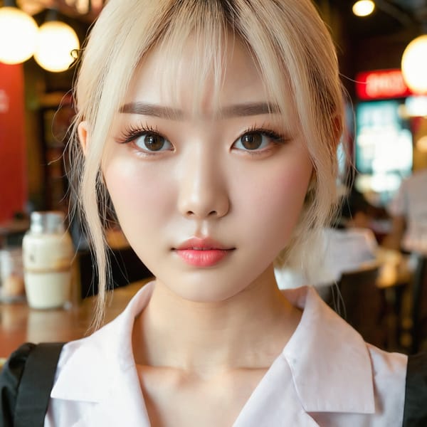 Tags: 21872187, SDXL
{"3": {"inputs": {"seed": 152759567894845, "steps": 32, "cfg": 6.82, "sampler_name": "dpmpp_2m", "scheduler": "karras", "denoise": 1.0, "model": ["27", 0], "positive": ["6", 0], "negative": ["7", 0], "latent_image": ["5", 0]}, "class_type": "KSampler"}, "4": {"inputs": {"ckpt_name": "juggernautxl.safetensors"}, "class_type": "CheckpointLoaderSimple"}, "5": {"inputs": {"width": 1024, "height": 1024, "batch_size": 1}, "class_type": "EmptyLatentImage"}, "6": {"inputs": {"text": "26 year old girl, (korean:1.02), (detailed face:1.01), (beautiful eyes:1.12), (pale skin:1.04), (temptress:1.10), (double eyelids:1.07), (seductive facial expression:1.00), (slim:0.99), (blush:1.01), (eyelashes:0.97), (seductive pose:1.01), (idol:0.97), (sexy lips:1.04), (in a seductive pose:0.97), (large perky breasts:1.00), (cleavage:1.01), (thigh gap:1.12), (a waitress in uniform:0.96) working at a restaurant, (skin fuzz:1.01), (natural looking skin:1.07), (textured skin:1.01), (portra:1.08), (RAW:1.03), (film:1.01), (soft lighting:1.03), (candid cinema:1.09), (detailed skin:1.01)", "clip": ["27", 1]}, "class_type": "CLIPTextEncode"}, "7": {"inputs": {"text": "(watermark:1.09), (bad hands:1.09), (twisted:1.07), (open mouth:1.06), (distorted:1.14), (low resolution:1.05), (worst quality:1.09)", "clip": ["27", 1]}, "class_type": "CLIPTextEncode"}, "8": {"inputs": {"samples": ["3", 0], "vae": ["4", 2]}, "class_type": "VAEDecode"}, "25": {"inputs": {"lora_name": "nudify_xl.safetensors", "strength_model": 0.22, "strength_clip": 0.05, "model": ["4", 0], "clip": ["4", 1]}, "class_type": "LoraLoader"}, "26": {"inputs": {"lora_name": "shirtlift_SDXL_v2.safetensors", "strength_model": 0.18, "strength_clip": 0.09, "model": ["25", 0], "clip": ["25", 1]}, "class_type": "LoraLoader"}, "27": {"inputs": {"lora_name": "PerfectEyesXL.safetensors", "strength_model": 0.15, "strength_clip": 0.13, "model": ["26", 0], "clip": ["26", 1]}, "class_type": "LoraLoader"}, "30": {"inputs": {"model_name": "4x_NMKD-Superscale-SP_178000_G.pth"}, "class_type": "UpscaleModelLoader"}, "31": {"inputs": {"upscale_model": ["30", 0], "image": ["8", 0]}, "class_type": "ImageUpscaleWithModel"}, "32": {"inputs": {"upscale_method": "lanczos", "scale_by": 0.5, "image": ["31", 0]}, "class_type": "ImageScaleBy"}, "33": {"inputs": {"pixels": ["32", 0], "vae": ["4", 2]}, "class_type": "VAEEncode"}, "34": {"inputs": {"seed": 152759567894845, "steps": 32, "cfg": 6.82, "sampler_name": "dpmpp_2m", "scheduler": "karras", "denoise": 0.3, "model": ["27", 0], "positive": ["6", 0], "negative": ["7", 0], "latent_image": ["33", 0]}, "class_type": "KSampler"}, "36": {"inputs": {"samples": ["34", 0], "vae": ["4", 2]}, "class_type": "VAEDecode"}, "39": {"inputs": {"filename_prefix": "comfyapi-1716017373413", "images": ["36", 0]}, "class_type": "SaveImage"}}