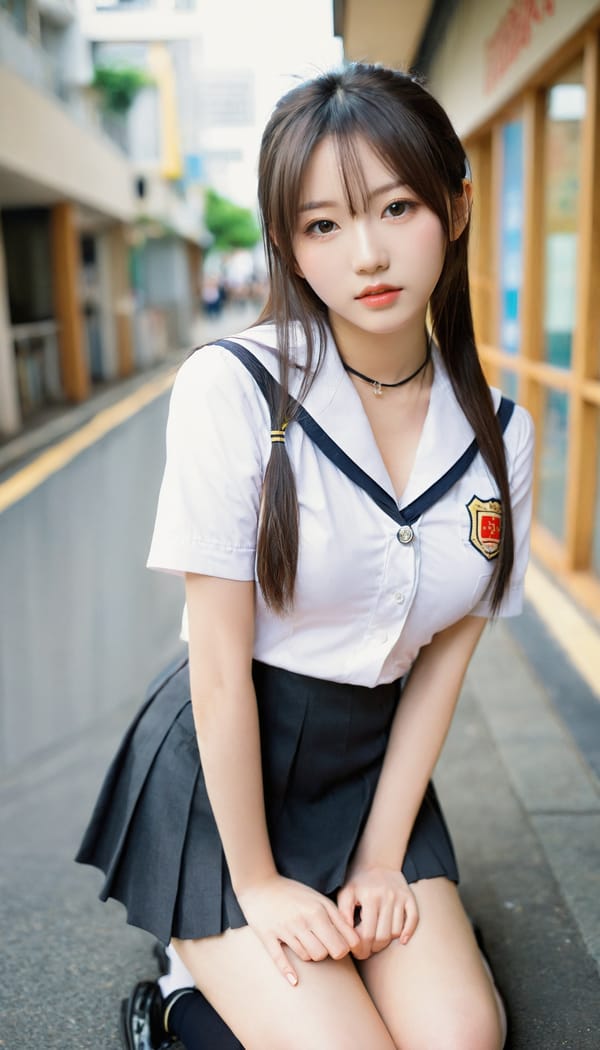 Tags: 21872187, SDXL
{"3": {"inputs": {"seed": 290056067256724, "steps": 64, "cfg": 7.73, "sampler_name": "dpmpp_2m", "scheduler": "karras", "denoise": 1.0, "model": ["27", 0], "positive": ["6", 0], "negative": ["7", 0], "latent_image": ["5", 0]}, "class_type": "KSampler"}, "4": {"inputs": {"ckpt_name": "leosamsHelloworldSDXL_helloworldSDXL32DPO.safetensors"}, "class_type": "CheckpointLoaderSimple"}, "5": {"inputs": {"width": 768, "height": 1344, "batch_size": 1}, "class_type": "EmptyLatentImage"}, "6": {"inputs": {"text": "22 year old girl, (japanese:1.14), (korean:1.05), (idol:1.07), (temptress:0.99), (cute:1.08), (seductive facial expression:0.96), (blush:1.00), (seductive pose:1.04), (slim:1.13), (pale skin:1.04), (sexy lips:1.10), (eyelashes:1.04), (detailed face:1.05), (double eyelids:1.12), (beautiful eyes:1.10), (in a seductive pose:1.03), (large perky breasts:1.01), (cleavage:1.10), (thigh gap:1.14), (school uniform:1.14), choker, busy street, (candid cinema:1.02), (detailed skin:1.03), (textured skin:1.06), (portra:1.06), (film:1.07), (natural looking skin:1.06), (soft lighting:1.09), (RAW:1.07), (skin fuzz:1.05)", "clip": ["27", 1]}, "class_type": "CLIPTextEncode"}, "7": {"inputs": {"text": "(twisted:1.09), (bad hands:1.08), (open mouth:1.12), (distorted:1.12), (watermark:1.12), (worst quality:1.11), (low resolution:1.06)", "clip": ["27", 1]}, "class_type": "CLIPTextEncode"}, "8": {"inputs": {"samples": ["3", 0], "vae": ["4", 2]}, "class_type": "VAEDecode"}, "25": {"inputs": {"lora_name": "nudify_xl.safetensors", "strength_model": 0.35, "strength_clip": 0.34, "model": ["4", 0], "clip": ["4", 1]}, "class_type": "LoraLoader"}, "26": {"inputs": {"lora_name": "shirtlift_SDXL_v2.safetensors", "strength_model": 0.17, "strength_clip": 0.08, "model": ["25", 0], "clip": ["25", 1]}, "class_type": "LoraLoader"}, "27": {"inputs": {"lora_name": "PerfectEyesXL.safetensors", "strength_model": 0.1, "strength_clip": 0.01, "model": ["26", 0], "clip": ["26", 1]}, "class_type": "LoraLoader"}, "30": {"inputs": {"model_name": "4x_NMKD-Superscale-SP_178000_G.pth"}, "class_type": "UpscaleModelLoader"}, "31": {"inputs": {"upscale_model": ["30", 0], "image": ["8", 0]}, "class_type": "ImageUpscaleWithModel"}, "32": {"inputs": {"upscale_method": "lanczos", "scale_by": 0.5, "image": ["31", 0]}, "class_type": "ImageScaleBy"}, "33": {"inputs": {"pixels": ["32", 0], "vae": ["4", 2]}, "class_type": "VAEEncode"}, "34": {"inputs": {"seed": 290056067256724, "steps": 64, "cfg": 7.73, "sampler_name": "dpmpp_2m", "scheduler": "karras", "denoise": 0.3, "model": ["27", 0], "positive": ["6", 0], "negative": ["7", 0], "latent_image": ["33", 0]}, "class_type": "KSampler"}, "36": {"inputs": {"samples": ["34", 0], "vae": ["4", 2]}, "class_type": "VAEDecode"}, "39": {"inputs": {"filename_prefix": "comfyapi-1707659450346", "images": ["36", 0]}, "class_type": "SaveImage"}}