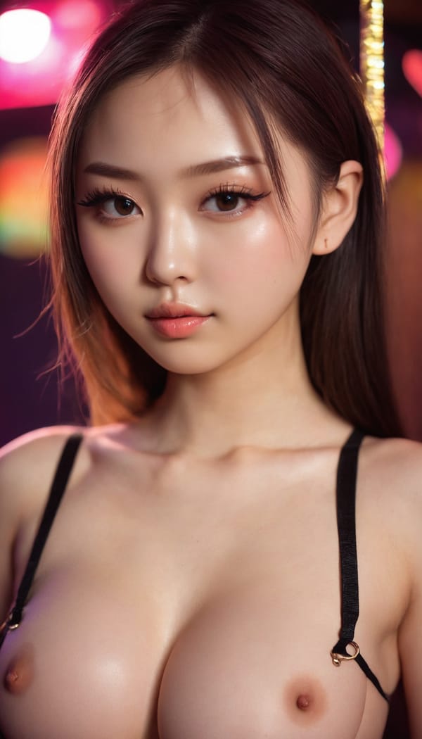 Tags: 21872187, SDXL
{"3": {"inputs": {"seed": 605063102280595, "steps": 32, "cfg": 5.75, "sampler_name": "dpmpp_2m", "scheduler": "karras", "denoise": 1.0, "model": ["27", 0], "positive": ["6", 0], "negative": ["7", 0], "latent_image": ["5", 0]}, "class_type": "KSampler"}, "4": {"inputs": {"ckpt_name": "juggernautxl.safetensors"}, "class_type": "CheckpointLoaderSimple"}, "5": {"inputs": {"width": 768, "height": 1344, "batch_size": 1}, "class_type": "EmptyLatentImage"}, "6": {"inputs": {"text": "18 year old girl, (japanese:1.04), (russian:1.04), (sexy lips:1.13), (seductive pose:1.05), (blush:1.01), (double eyelids:0.95), (cute:0.98), (eyelashes:1.13), (seductive facial expression:1.12), (beautiful eyes:1.13), (temptress:1.04), (detailed face:1.03), (pale skin:1.12), (in a seductive pose:1.07), (large perky breasts:1.06), (cleavage:1.08), (thigh gap:1.08), (a pole dancer:1.05) at a night club, (RAW:1.08), (portra:1.09), (film:1.00), (skin fuzz:1.00), (textured skin:1.06), (natural looking skin:1.04), (detailed skin:1.05), (candid cinema:1.05), (soft lighting:1.06)", "clip": ["27", 1]}, "class_type": "CLIPTextEncode"}, "7": {"inputs": {"text": "(watermark:1.13), (low resolution:1.13), (bad hands:1.11), (worst quality:1.05), (distorted:1.14), (twisted:1.11), (open mouth:1.14)", "clip": ["27", 1]}, "class_type": "CLIPTextEncode"}, "8": {"inputs": {"samples": ["3", 0], "vae": ["4", 2]}, "class_type": "VAEDecode"}, "25": {"inputs": {"lora_name": "nudify_xl.safetensors", "strength_model": 0.19, "strength_clip": 0.29, "model": ["4", 0], "clip": ["4", 1]}, "class_type": "LoraLoader"}, "26": {"inputs": {"lora_name": "shirtlift_SDXL_v2.safetensors", "strength_model": 0.01, "strength_clip": 0.07, "model": ["25", 0], "clip": ["25", 1]}, "class_type": "LoraLoader"}, "27": {"inputs": {"lora_name": "PerfectEyesXL.safetensors", "strength_model": 0.08, "strength_clip": 0.03, "model": ["26", 0], "clip": ["26", 1]}, "class_type": "LoraLoader"}, "30": {"inputs": {"model_name": "4x_NMKD-Superscale-SP_178000_G.pth"}, "class_type": "UpscaleModelLoader"}, "31": {"inputs": {"upscale_model": ["30", 0], "image": ["8", 0]}, "class_type": "ImageUpscaleWithModel"}, "32": {"inputs": {"upscale_method": "lanczos", "scale_by": 0.5, "image": ["31", 0]}, "class_type": "ImageScaleBy"}, "33": {"inputs": {"pixels": ["32", 0], "vae": ["4", 2]}, "class_type": "VAEEncode"}, "34": {"inputs": {"seed": 605063102280595, "steps": 32, "cfg": 5.75, "sampler_name": "dpmpp_2m", "scheduler": "karras", "denoise": 0.3, "model": ["27", 0], "positive": ["6", 0], "negative": ["7", 0], "latent_image": ["33", 0]}, "class_type": "KSampler"}, "36": {"inputs": {"samples": ["34", 0], "vae": ["4", 2]}, "class_type": "VAEDecode"}, "39": {"inputs": {"filename_prefix": "comfyapi-1716584981292", "images": ["36", 0]}, "class_type": "SaveImage"}}