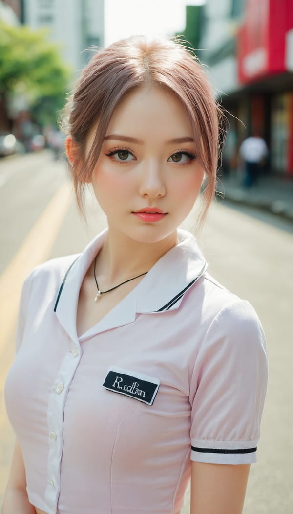 Tags: 21872187, SDXL
{"3": {"inputs": {"seed": 364768850076998, "steps": 64, "cfg": 7.37, "sampler_name": "dpmpp_2m", "scheduler": "karras", "denoise": 1.0, "model": ["27", 0], "positive": ["6", 0], "negative": ["7", 0], "latent_image": ["5", 0]}, "class_type": "KSampler"}, "4": {"inputs": {"ckpt_name": "juggernautxl.safetensors"}, "class_type": "CheckpointLoaderSimple"}, "5": {"inputs": {"width": 768, "height": 1344, "batch_size": 1}, "class_type": "EmptyLatentImage"}, "6": {"inputs": {"text": "24 year old girl, (seductive facial expression:1.03), (cute:1.12), (pale skin:1.05), (eyelashes:1.14), (double eyelids:1.11), (detailed face:1.11), (seductive pose:1.05), (blush:1.12), (temptress:1.05), (beautiful eyes:1.02), (sexy lips:1.01), (slim:1.05), (idol:1.03), (in a seductive pose:1.11), (large perky breasts:0.97), (cleavage:1.08), (thigh gap:1.00), (school uniform:1.04), choker, busy street, (RAW:1.07), (candid cinema:1.06), (natural looking skin:1.07), (portra:1.07), (film:1.00), (detailed skin:1.01), (textured skin:1.03), (skin fuzz:1.02), (soft lighting:1.09)", "clip": ["27", 1]}, "class_type": "CLIPTextEncode"}, "7": {"inputs": {"text": "(open mouth:1.13), (watermark:1.13), (twisted:1.06), (worst quality:1.14), (bad hands:1.13), (distorted:1.05), (low resolution:1.13)", "clip": ["27", 1]}, "class_type": "CLIPTextEncode"}, "8": {"inputs": {"samples": ["3", 0], "vae": ["4", 2]}, "class_type": "VAEDecode"}, "25": {"inputs": {"lora_name": "nudify_xl.safetensors", "strength_model": 0.13, "strength_clip": 0.19, "model": ["4", 0], "clip": ["4", 1]}, "class_type": "LoraLoader"}, "26": {"inputs": {"lora_name": "shirtlift_SDXL_v2.safetensors", "strength_model": 0.03, "strength_clip": 0.07, "model": ["25", 0], "clip": ["25", 1]}, "class_type": "LoraLoader"}, "27": {"inputs": {"lora_name": "PerfectEyesXL.safetensors", "strength_model": 0.09, "strength_clip": 0.09, "model": ["26", 0], "clip": ["26", 1]}, "class_type": "LoraLoader"}, "30": {"inputs": {"model_name": "4x_NMKD-Superscale-SP_178000_G.pth"}, "class_type": "UpscaleModelLoader"}, "31": {"inputs": {"upscale_model": ["30", 0], "image": ["8", 0]}, "class_type": "ImageUpscaleWithModel"}, "32": {"inputs": {"upscale_method": "lanczos", "scale_by": 0.5, "image": ["31", 0]}, "class_type": "ImageScaleBy"}, "33": {"inputs": {"pixels": ["32", 0], "vae": ["4", 2]}, "class_type": "VAEEncode"}, "34": {"inputs": {"seed": 364768850076998, "steps": 64, "cfg": 7.37, "sampler_name": "dpmpp_2m", "scheduler": "karras", "denoise": 0.3, "model": ["27", 0], "positive": ["6", 0], "negative": ["7", 0], "latent_image": ["33", 0]}, "class_type": "KSampler"}, "36": {"inputs": {"samples": ["34", 0], "vae": ["4", 2]}, "class_type": "VAEDecode"}, "39": {"inputs": {"filename_prefix": "comfyapi-1713907031830", "images": ["36", 0]}, "class_type": "SaveImage"}}