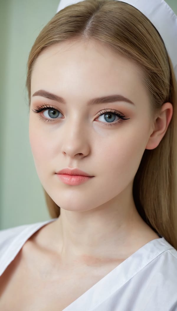 Tags: 21872187, SDXL
{"3": {"inputs": {"seed": 129971191248049, "steps": 32, "cfg": 5.28, "sampler_name": "dpmpp_2m", "scheduler": "karras", "denoise": 1.0, "model": ["27", 0], "positive": ["6", 0], "negative": ["7", 0], "latent_image": ["5", 0]}, "class_type": "KSampler"}, "4": {"inputs": {"ckpt_name": "juggernautXL_v8Rundiffusion.safetensors"}, "class_type": "CheckpointLoaderSimple"}, "5": {"inputs": {"width": 768, "height": 1344, "batch_size": 1}, "class_type": "EmptyLatentImage"}, "6": {"inputs": {"text": "21 year old girl, (ukrainian:1.13), (pale skin:0.95), (seductive pose:1.01), (seductive facial expression:1.06), (slim:0.96), (beautiful eyes:0.98), (double eyelids:1.11), (sexy lips:1.04), (blush:1.00), (temptress:0.96), (idol:1.10), (cute:1.00), (eyelashes:1.10), (detailed face:1.03), (in a seductive pose:1.08), (large perky breasts:1.01), (cleavage:1.14), (thigh gap:1.07), (nurse in uniform:1.05) working in a hospital ward, (portra:1.09), (candid cinema:1.05), (RAW:1.07), (detailed skin:1.08), (soft lighting:1.04), (natural looking skin:1.01), (textured skin:1.08), (film:1.07), (skin fuzz:1.00)", "clip": ["27", 1]}, "class_type": "CLIPTextEncode"}, "7": {"inputs": {"text": "(worst quality:1.05), (distorted:1.13), (bad hands:1.05), (open mouth:1.07), (low resolution:1.06), (watermark:1.08), (twisted:1.09)", "clip": ["27", 1]}, "class_type": "CLIPTextEncode"}, "8": {"inputs": {"samples": ["3", 0], "vae": ["4", 2]}, "class_type": "VAEDecode"}, "25": {"inputs": {"lora_name": "nudify_xl.safetensors", "strength_model": 0.03, "strength_clip": 0.04, "model": ["4", 0], "clip": ["4", 1]}, "class_type": "LoraLoader"}, "26": {"inputs": {"lora_name": "shirtlift_SDXL_v2.safetensors", "strength_model": 0.1, "strength_clip": 0.01, "model": ["25", 0], "clip": ["25", 1]}, "class_type": "LoraLoader"}, "27": {"inputs": {"lora_name": "PerfectEyesXL.safetensors", "strength_model": 0.07, "strength_clip": 0.1, "model": ["26", 0], "clip": ["26", 1]}, "class_type": "LoraLoader"}, "30": {"inputs": {"model_name": "4x_NMKD-Superscale-SP_178000_G.pth"}, "class_type": "UpscaleModelLoader"}, "31": {"inputs": {"upscale_model": ["30", 0], "image": ["8", 0]}, "class_type": "ImageUpscaleWithModel"}, "32": {"inputs": {"upscale_method": "lanczos", "scale_by": 0.5, "image": ["31", 0]}, "class_type": "ImageScaleBy"}, "33": {"inputs": {"pixels": ["32", 0], "vae": ["4", 2]}, "class_type": "VAEEncode"}, "34": {"inputs": {"seed": 129971191248049, "steps": 32, "cfg": 5.28, "sampler_name": "dpmpp_2m", "scheduler": "karras", "denoise": 0.3, "model": ["27", 0], "positive": ["6", 0], "negative": ["7", 0], "latent_image": ["33", 0]}, "class_type": "KSampler"}, "36": {"inputs": {"samples": ["34", 0], "vae": ["4", 2]}, "class_type": "VAEDecode"}, "39": {"inputs": {"filename_prefix": "comfyapi-1707908915260", "images": ["36", 0]}, "class_type": "SaveImage"}}