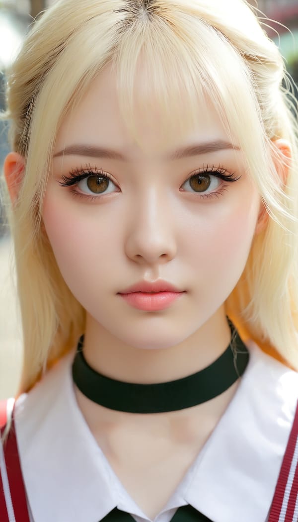 Tags: 21872187, SDXL
{"3": {"inputs": {"seed": 940559489824434, "steps": 64, "cfg": 6.91, "sampler_name": "dpmpp_2m", "scheduler": "karras", "denoise": 1.0, "model": ["27", 0], "positive": ["6", 0], "negative": ["7", 0], "latent_image": ["5", 0]}, "class_type": "KSampler"}, "4": {"inputs": {"ckpt_name": "juggernautxl.safetensors"}, "class_type": "CheckpointLoaderSimple"}, "5": {"inputs": {"width": 768, "height": 1344, "batch_size": 1}, "class_type": "EmptyLatentImage"}, "6": {"inputs": {"text": "23 year old girl, (beautiful eyes:0.96), (double eyelids:1.12), (pale skin:1.06), (idol:1.13), (eyelashes:1.08), (detailed face:1.11), (cute:1.09), (temptress:0.95), (sexy lips:0.99), (slim:1.03), (seductive pose:0.99), (blush:1.05), (in a seductive pose:0.95), (large perky breasts:1.13), (cleavage:0.98), (thigh gap:1.06), (school uniform:1.06), choker, busy street, (textured skin:1.08), (natural looking skin:1.00), (RAW:1.04), (film:1.07), (candid cinema:1.04), (soft lighting:1.02), (portra:1.03), (skin fuzz:1.09), (detailed skin:1.09)", "clip": ["27", 1]}, "class_type": "CLIPTextEncode"}, "7": {"inputs": {"text": "(twisted:1.05), (open mouth:1.12), (low resolution:1.06), (distorted:1.12), (watermark:1.09), (worst quality:1.13), (bad hands:1.06)", "clip": ["27", 1]}, "class_type": "CLIPTextEncode"}, "8": {"inputs": {"samples": ["3", 0], "vae": ["4", 2]}, "class_type": "VAEDecode"}, "25": {"inputs": {"lora_name": "nudify_xl.safetensors", "strength_model": 0.27, "strength_clip": 0.27, "model": ["4", 0], "clip": ["4", 1]}, "class_type": "LoraLoader"}, "26": {"inputs": {"lora_name": "shirtlift_SDXL_v2.safetensors", "strength_model": 0.04, "strength_clip": 0.12, "model": ["25", 0], "clip": ["25", 1]}, "class_type": "LoraLoader"}, "27": {"inputs": {"lora_name": "PerfectEyesXL.safetensors", "strength_model": 0.06, "strength_clip": 0.03, "model": ["26", 0], "clip": ["26", 1]}, "class_type": "LoraLoader"}, "30": {"inputs": {"model_name": "4x_NMKD-Superscale-SP_178000_G.pth"}, "class_type": "UpscaleModelLoader"}, "31": {"inputs": {"upscale_model": ["30", 0], "image": ["8", 0]}, "class_type": "ImageUpscaleWithModel"}, "32": {"inputs": {"upscale_method": "lanczos", "scale_by": 0.5, "image": ["31", 0]}, "class_type": "ImageScaleBy"}, "33": {"inputs": {"pixels": ["32", 0], "vae": ["4", 2]}, "class_type": "VAEEncode"}, "34": {"inputs": {"seed": 940559489824434, "steps": 64, "cfg": 6.91, "sampler_name": "dpmpp_2m", "scheduler": "karras", "denoise": 0.3, "model": ["27", 0], "positive": ["6", 0], "negative": ["7", 0], "latent_image": ["33", 0]}, "class_type": "KSampler"}, "36": {"inputs": {"samples": ["34", 0], "vae": ["4", 2]}, "class_type": "VAEDecode"}, "39": {"inputs": {"filename_prefix": "comfyapi-1714976038548", "images": ["36", 0]}, "class_type": "SaveImage"}}