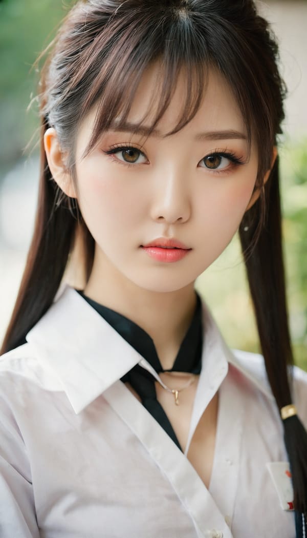 Tags: 21872187, SDXL
{"3": {"inputs": {"seed": 797353041842607, "steps": 32, "cfg": 5.63, "sampler_name": "dpmpp_2m", "scheduler": "karras", "denoise": 1.0, "model": ["27", 0], "positive": ["6", 0], "negative": ["7", 0], "latent_image": ["5", 0]}, "class_type": "KSampler"}, "4": {"inputs": {"ckpt_name": "juggernautxl.safetensors"}, "class_type": "CheckpointLoaderSimple"}, "5": {"inputs": {"width": 768, "height": 1344, "batch_size": 1}, "class_type": "EmptyLatentImage"}, "6": {"inputs": {"text": "22 year old girl, (japanese:1.06), (taiwanese:0.99), (idol:0.97), (seductive pose:0.97), (double eyelids:1.02), (pale skin:1.11), (beautiful eyes:1.13), (seductive facial expression:1.02), (eyelashes:0.98), (detailed face:1.04), (blush:1.09), (sexy lips:1.14), (slim:1.02), (in a seductive pose:1.03), (large perky breasts:1.06), (cleavage:0.95), (thigh gap:1.01), (school uniform:1.09), choker, busy street, (natural looking skin:1.08), (detailed skin:1.00), (RAW:1.00), (skin fuzz:1.08), (film:1.02), (textured skin:1.03), (candid cinema:1.01), (soft lighting:1.07), (portra:1.08)", "clip": ["27", 1]}, "class_type": "CLIPTextEncode"}, "7": {"inputs": {"text": "(twisted:1.14), (distorted:1.11), (low resolution:1.05), (watermark:1.05), (open mouth:1.13), (worst quality:1.07), (bad hands:1.12)", "clip": ["27", 1]}, "class_type": "CLIPTextEncode"}, "8": {"inputs": {"samples": ["3", 0], "vae": ["4", 2]}, "class_type": "VAEDecode"}, "25": {"inputs": {"lora_name": "nudify_xl.safetensors", "strength_model": 0.37, "strength_clip": 0.06, "model": ["4", 0], "clip": ["4", 1]}, "class_type": "LoraLoader"}, "26": {"inputs": {"lora_name": "shirtlift_SDXL_v2.safetensors", "strength_model": 0.08, "strength_clip": 0.08, "model": ["25", 0], "clip": ["25", 1]}, "class_type": "LoraLoader"}, "27": {"inputs": {"lora_name": "PerfectEyesXL.safetensors", "strength_model": 0.12, "strength_clip": 0.08, "model": ["26", 0], "clip": ["26", 1]}, "class_type": "LoraLoader"}, "30": {"inputs": {"model_name": "4x_NMKD-Superscale-SP_178000_G.pth"}, "class_type": "UpscaleModelLoader"}, "31": {"inputs": {"upscale_model": ["30", 0], "image": ["8", 0]}, "class_type": "ImageUpscaleWithModel"}, "32": {"inputs": {"upscale_method": "lanczos", "scale_by": 0.5, "image": ["31", 0]}, "class_type": "ImageScaleBy"}, "33": {"inputs": {"pixels": ["32", 0], "vae": ["4", 2]}, "class_type": "VAEEncode"}, "34": {"inputs": {"seed": 797353041842607, "steps": 32, "cfg": 5.63, "sampler_name": "dpmpp_2m", "scheduler": "karras", "denoise": 0.3, "model": ["27", 0], "positive": ["6", 0], "negative": ["7", 0], "latent_image": ["33", 0]}, "class_type": "KSampler"}, "36": {"inputs": {"samples": ["34", 0], "vae": ["4", 2]}, "class_type": "VAEDecode"}, "39": {"inputs": {"filename_prefix": "comfyapi-1715019332557", "images": ["36", 0]}, "class_type": "SaveImage"}}