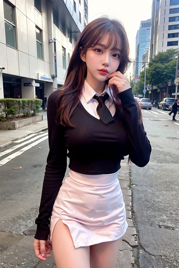 Tags: 21872187
<lora:YaeMiko_Test:0.69>, (school uniform:0.99), (large breasts:1.17), choker, busy street in urban city, <lora:skirtlift-v4:0.85 <lora:Addams:0.31>, extremely detailed eyes, extremely detailed face, cute, sexy lips, double eyelids, pale skin, full body portrait, RAW, sharp, tall, blush, delicate and beautiful girl, (stunningly attractive:0.97)
Negative prompt: drawings, paintings, anime, (worst quality:2.21)
Steps: 64, Sampler: DPM++ 2M Karras, CFG scale: 7.26, Seed: 3405003942, Size: 512x768, Model hash: fc2511737a, Model: chilloutmix_NiPrunedFp32Fix, Seed resize from: -1x-1, Denoising strength: 0.4, Version: v1.2.1, Hires upscale: 2.0, Hires steps: 16, Hires upscaler: ESRGAN_4x
