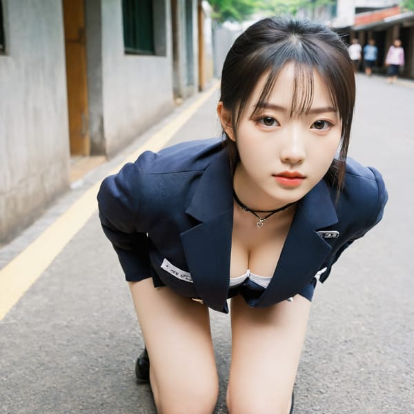 Tags: 21872187, SDXL
{"3": {"inputs": {"seed": 574626603434425, "steps": 64, "cfg": 7.0, "sampler_name": "dpmpp_2m", "scheduler": "karras", "denoise": 1.0, "model": ["27", 0], "positive": ["6", 0], "negative": ["7", 0], "latent_image": ["5", 0]}, "class_type": "KSampler"}, "4": {"inputs": {"ckpt_name": "leosamsHelloworldSDXL_helloworldSDXL32DPO.safetensors"}, "class_type": "CheckpointLoaderSimple"}, "5": {"inputs": {"width": 1024, "height": 1024, "batch_size": 1}, "class_type": "EmptyLatentImage"}, "6": {"inputs": {"text": "26 year old girl, (japanese:1.02), (taiwanese:1.12), (seductive pose:1.10), (beautiful eyes:1.07), (double eyelids:1.06), (cute:0.97), (temptress:1.08), (idol:1.09), (eyelashes:0.96), (seductive facial expression:0.95), (detailed face:1.01), (sexy lips:1.07), (slim:1.06), (pale skin:0.96), (on all fours:1.05), (spreading ass cheeks:0.95), (from behind:1.11), (backboob:1.12), (school uniform:1.08), choker, busy street, (natural looking skin:1.05), (portra:1.06), (candid cinema:1.03), (soft lighting:1.00), (film:1.03), (skin fuzz:1.02), (textured skin:1.07), (detailed skin:1.09), (RAW:1.07)", "clip": ["27", 1]}, "class_type": "CLIPTextEncode"}, "7": {"inputs": {"text": "(twisted:1.09), (distorted:1.13), (low resolution:1.05), (bad hands:1.13), (watermark:1.11), (open mouth:1.10), (worst quality:1.10)", "clip": ["27", 1]}, "class_type": "CLIPTextEncode"}, "8": {"inputs": {"samples": ["3", 0], "vae": ["4", 2]}, "class_type": "VAEDecode"}, "25": {"inputs": {"lora_name": "nudify_xl.safetensors", "strength_model": 0.08, "strength_clip": 0.01, "model": ["4", 0], "clip": ["4", 1]}, "class_type": "LoraLoader"}, "26": {"inputs": {"lora_name": "shirtlift_SDXL_v2.safetensors", "strength_model": 0.17, "strength_clip": 0.16, "model": ["25", 0], "clip": ["25", 1]}, "class_type": "LoraLoader"}, "27": {"inputs": {"lora_name": "PerfectEyesXL.safetensors", "strength_model": 0.14, "strength_clip": 0.15, "model": ["26", 0], "clip": ["26", 1]}, "class_type": "LoraLoader"}, "30": {"inputs": {"model_name": "4x_NMKD-Superscale-SP_178000_G.pth"}, "class_type": "UpscaleModelLoader"}, "31": {"inputs": {"upscale_model": ["30", 0], "image": ["8", 0]}, "class_type": "ImageUpscaleWithModel"}, "32": {"inputs": {"upscale_method": "lanczos", "scale_by": 0.5, "image": ["31", 0]}, "class_type": "ImageScaleBy"}, "33": {"inputs": {"pixels": ["32", 0], "vae": ["4", 2]}, "class_type": "VAEEncode"}, "34": {"inputs": {"seed": 574626603434425, "steps": 64, "cfg": 7.0, "sampler_name": "dpmpp_2m", "scheduler": "karras", "denoise": 0.3, "model": ["27", 0], "positive": ["6", 0], "negative": ["7", 0], "latent_image": ["33", 0]}, "class_type": "KSampler"}, "36": {"inputs": {"samples": ["34", 0], "vae": ["4", 2]}, "class_type": "VAEDecode"}, "39": {"inputs": {"filename_prefix": "comfyapi-1707986383158", "images": ["36", 0]}, "class_type": "SaveImage"}}