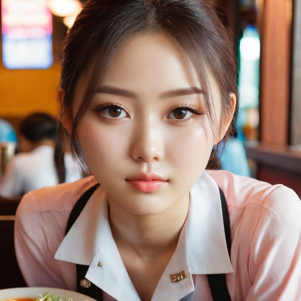 Tags: 21872187, SDXL
{"3": {"inputs": {"seed": 572415390434408, "steps": 32, "cfg": 6.54, "sampler_name": "dpmpp_2m", "scheduler": "karras", "denoise": 1.0, "model": ["27", 0], "positive": ["6", 0], "negative": ["7", 0], "latent_image": ["5", 0]}, "class_type": "KSampler"}, "4": {"inputs": {"ckpt_name": "juggernautxl.safetensors"}, "class_type": "CheckpointLoaderSimple"}, "5": {"inputs": {"width": 1024, "height": 1024, "batch_size": 1}, "class_type": "EmptyLatentImage"}, "6": {"inputs": {"text": "26 year old girl, (russian:0.96), (korean:1.01), (detailed face:1.04), (double eyelids:1.12), (slim:1.07), (idol:1.08), (eyelashes:0.97), (cute:1.12), (seductive pose:1.07), (sexy lips:0.95), (beautiful eyes:0.95), (seductive facial expression:1.00), (blush:1.12), (pale skin:1.09), (perky ass:1.06), (exposed ass:1.14), (looking back:0.96), (sexy ass:1.03), (thigh gap:0.98), (a waitress in uniform:1.10) working at a restaurant, (film:1.02), (skin fuzz:1.06), (textured skin:1.00), (portra:1.04), (detailed skin:1.00), (candid cinema:1.07), (soft lighting:1.09), (natural looking skin:1.04), (RAW:1.03)", "clip": ["27", 1]}, "class_type": "CLIPTextEncode"}, "7": {"inputs": {"text": "(open mouth:1.13), (twisted:1.05), (low resolution:1.14), (bad hands:1.10), (distorted:1.13), (worst quality:1.09), (watermark:1.06)", "clip": ["27", 1]}, "class_type": "CLIPTextEncode"}, "8": {"inputs": {"samples": ["3", 0], "vae": ["4", 2]}, "class_type": "VAEDecode"}, "25": {"inputs": {"lora_name": "nudify_xl.safetensors", "strength_model": 0.15, "strength_clip": 0.05, "model": ["4", 0], "clip": ["4", 1]}, "class_type": "LoraLoader"}, "26": {"inputs": {"lora_name": "shirtlift_SDXL_v2.safetensors", "strength_model": 0.0, "strength_clip": 0.05, "model": ["25", 0], "clip": ["25", 1]}, "class_type": "LoraLoader"}, "27": {"inputs": {"lora_name": "PerfectEyesXL.safetensors", "strength_model": 0.15, "strength_clip": 0.19, "model": ["26", 0], "clip": ["26", 1]}, "class_type": "LoraLoader"}, "30": {"inputs": {"model_name": "4x_NMKD-Superscale-SP_178000_G.pth"}, "class_type": "UpscaleModelLoader"}, "31": {"inputs": {"upscale_model": ["30", 0], "image": ["8", 0]}, "class_type": "ImageUpscaleWithModel"}, "32": {"inputs": {"upscale_method": "lanczos", "scale_by": 0.5, "image": ["31", 0]}, "class_type": "ImageScaleBy"}, "33": {"inputs": {"pixels": ["32", 0], "vae": ["4", 2]}, "class_type": "VAEEncode"}, "34": {"inputs": {"seed": 572415390434408, "steps": 32, "cfg": 6.54, "sampler_name": "dpmpp_2m", "scheduler": "karras", "denoise": 0.3, "model": ["27", 0], "positive": ["6", 0], "negative": ["7", 0], "latent_image": ["33", 0]}, "class_type": "KSampler"}, "36": {"inputs": {"samples": ["34", 0], "vae": ["4", 2]}, "class_type": "VAEDecode"}, "39": {"inputs": {"filename_prefix": "comfyapi-1718204963865", "images": ["36", 0]}, "class_type": "SaveImage"}}