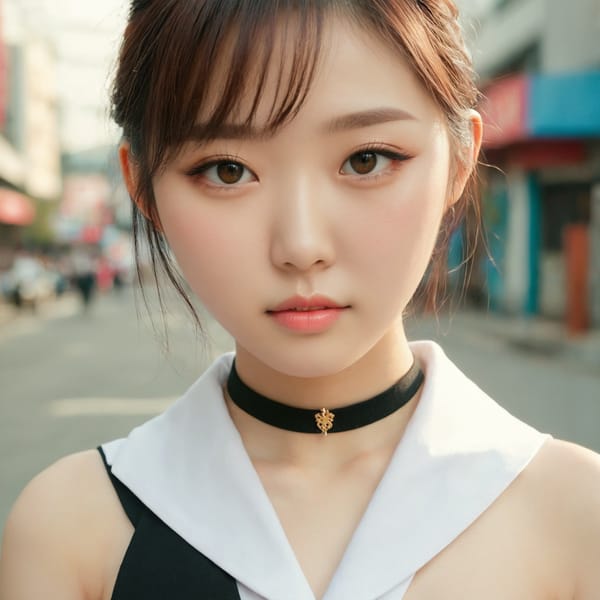 Tags: 21872187, SDXL
{"3": {"inputs": {"seed": 817061487604254, "steps": 32, "cfg": 5.03, "sampler_name": "dpmpp_2m", "scheduler": "karras", "denoise": 1.0, "model": ["27", 0], "positive": ["6", 0], "negative": ["7", 0], "latent_image": ["5", 0]}, "class_type": "KSampler"}, "4": {"inputs": {"ckpt_name": "juggernautxl.safetensors"}, "class_type": "CheckpointLoaderSimple"}, "5": {"inputs": {"width": 1024, "height": 1024, "batch_size": 1}, "class_type": "EmptyLatentImage"}, "6": {"inputs": {"text": "18 year old girl, (chinese:1.02), (korean:0.98), (detailed face:0.96), (pale skin:0.97), (slim:1.05), (cute:1.07), (seductive pose:1.06), (idol:1.12), (sexy lips:1.08), (temptress:1.05), (double eyelids:1.07), (beautiful eyes:1.11), (seductive facial expression:1.14), (blush:0.96), (in a seductive pose:0.99), (large perky breasts:1.00), (cleavage:0.98), (thigh gap:1.01), (school uniform:1.05), choker, busy street, (RAW:1.09), (film:1.02), (natural looking skin:1.05), (soft lighting:1.09), (portra:1.03), (candid cinema:1.00), (detailed skin:1.03), (textured skin:1.01), (skin fuzz:1.08)", "clip": ["27", 1]}, "class_type": "CLIPTextEncode"}, "7": {"inputs": {"text": "(worst quality:1.05), (twisted:1.05), (bad hands:1.14), (watermark:1.05), (low resolution:1.06), (open mouth:1.06), (distorted:1.10)", "clip": ["27", 1]}, "class_type": "CLIPTextEncode"}, "8": {"inputs": {"samples": ["3", 0], "vae": ["4", 2]}, "class_type": "VAEDecode"}, "25": {"inputs": {"lora_name": "nudify_xl.safetensors", "strength_model": 0.37, "strength_clip": 0.21, "model": ["4", 0], "clip": ["4", 1]}, "class_type": "LoraLoader"}, "26": {"inputs": {"lora_name": "shirtlift_SDXL_v2.safetensors", "strength_model": 0.14, "strength_clip": 0.03, "model": ["25", 0], "clip": ["25", 1]}, "class_type": "LoraLoader"}, "27": {"inputs": {"lora_name": "PerfectEyesXL.safetensors", "strength_model": 0.16, "strength_clip": 0.16, "model": ["26", 0], "clip": ["26", 1]}, "class_type": "LoraLoader"}, "30": {"inputs": {"model_name": "4x_NMKD-Superscale-SP_178000_G.pth"}, "class_type": "UpscaleModelLoader"}, "31": {"inputs": {"upscale_model": ["30", 0], "image": ["8", 0]}, "class_type": "ImageUpscaleWithModel"}, "32": {"inputs": {"upscale_method": "lanczos", "scale_by": 0.5, "image": ["31", 0]}, "class_type": "ImageScaleBy"}, "33": {"inputs": {"pixels": ["32", 0], "vae": ["4", 2]}, "class_type": "VAEEncode"}, "34": {"inputs": {"seed": 817061487604254, "steps": 32, "cfg": 5.03, "sampler_name": "dpmpp_2m", "scheduler": "karras", "denoise": 0.3, "model": ["27", 0], "positive": ["6", 0], "negative": ["7", 0], "latent_image": ["33", 0]}, "class_type": "KSampler"}, "36": {"inputs": {"samples": ["34", 0], "vae": ["4", 2]}, "class_type": "VAEDecode"}, "39": {"inputs": {"filename_prefix": "comfyapi-1731081829972", "images": ["36", 0]}, "class_type": "SaveImage"}}