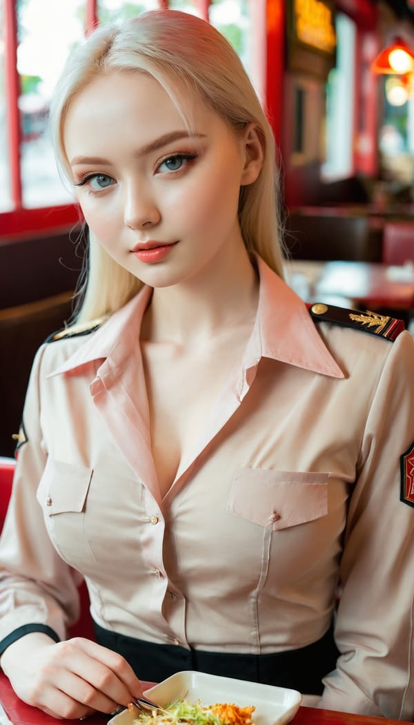 Tags: 21872187, SDXL
{"3": {"inputs": {"seed": 427705621815427, "steps": 32, "cfg": 7.72, "sampler_name": "dpmpp_2m", "scheduler": "karras", "denoise": 1.0, "model": ["27", 0], "positive": ["6", 0], "negative": ["7", 0], "latent_image": ["5", 0]}, "class_type": "KSampler"}, "4": {"inputs": {"ckpt_name": "juggernautxl.safetensors"}, "class_type": "CheckpointLoaderSimple"}, "5": {"inputs": {"width": 768, "height": 1344, "batch_size": 1}, "class_type": "EmptyLatentImage"}, "6": {"inputs": {"text": "24 year old girl, (russian:1.04), (temptress:1.02), (blush:1.08), (seductive pose:1.10), (double eyelids:1.10), (seductive facial expression:0.99), (pale skin:1.12), (idol:1.10), (cute:1.03), (beautiful eyes:1.12), (sexy lips:1.08), (eyelashes:1.01), (in a seductive pose:1.00), (large perky breasts:0.96), (cleavage:0.95), (thigh gap:1.14), (a waitress in uniform:1.05) working at a restaurant, (natural looking skin:1.06), (detailed skin:1.08), (film:1.09), (RAW:1.09), (candid cinema:1.05), (skin fuzz:1.03), (portra:1.09), (soft lighting:1.06), (textured skin:1.00)", "clip": ["27", 1]}, "class_type": "CLIPTextEncode"}, "7": {"inputs": {"text": "(watermark:1.08), (low resolution:1.09), (twisted:1.08), (bad hands:1.12), (worst quality:1.14), (distorted:1.12), (open mouth:1.06)", "clip": ["27", 1]}, "class_type": "CLIPTextEncode"}, "8": {"inputs": {"samples": ["3", 0], "vae": ["4", 2]}, "class_type": "VAEDecode"}, "25": {"inputs": {"lora_name": "nudify_xl.safetensors", "strength_model": 0.37, "strength_clip": 0.24, "model": ["4", 0], "clip": ["4", 1]}, "class_type": "LoraLoader"}, "26": {"inputs": {"lora_name": "shirtlift_SDXL_v2.safetensors", "strength_model": 0.03, "strength_clip": 0.05, "model": ["25", 0], "clip": ["25", 1]}, "class_type": "LoraLoader"}, "27": {"inputs": {"lora_name": "PerfectEyesXL.safetensors", "strength_model": 0.09, "strength_clip": 0.19, "model": ["26", 0], "clip": ["26", 1]}, "class_type": "LoraLoader"}, "30": {"inputs": {"model_name": "4x_NMKD-Superscale-SP_178000_G.pth"}, "class_type": "UpscaleModelLoader"}, "31": {"inputs": {"upscale_model": ["30", 0], "image": ["8", 0]}, "class_type": "ImageUpscaleWithModel"}, "32": {"inputs": {"upscale_method": "lanczos", "scale_by": 0.5, "image": ["31", 0]}, "class_type": "ImageScaleBy"}, "33": {"inputs": {"pixels": ["32", 0], "vae": ["4", 2]}, "class_type": "VAEEncode"}, "34": {"inputs": {"seed": 427705621815427, "steps": 32, "cfg": 7.72, "sampler_name": "dpmpp_2m", "scheduler": "karras", "denoise": 0.3, "model": ["27", 0], "positive": ["6", 0], "negative": ["7", 0], "latent_image": ["33", 0]}, "class_type": "KSampler"}, "36": {"inputs": {"samples": ["34", 0], "vae": ["4", 2]}, "class_type": "VAEDecode"}, "39": {"inputs": {"filename_prefix": "comfyapi-1724501547434", "images": ["36", 0]}, "class_type": "SaveImage"}}