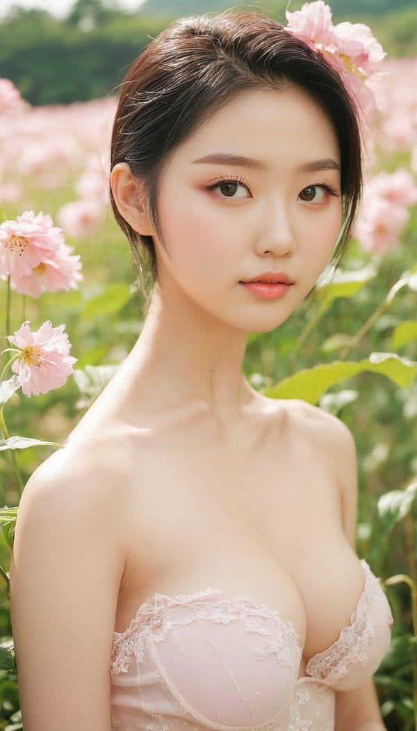 Tags: 21872187, SDXL
{"3": {"inputs": {"seed": 846485496876693, "steps": 32, "cfg": 5.89, "sampler_name": "dpmpp_2m", "scheduler": "karras", "denoise": 1.0, "model": ["27", 0], "positive": ["6", 0], "negative": ["7", 0], "latent_image": ["5", 0]}, "class_type": "KSampler"}, "4": {"inputs": {"ckpt_name": "juggernautxl.safetensors"}, "class_type": "CheckpointLoaderSimple"}, "5": {"inputs": {"width": 768, "height": 1344, "batch_size": 1}, "class_type": "EmptyLatentImage"}, "6": {"inputs": {"text": "19 year old girl, (taiwanese:1.09), (double eyelids:1.00), (pale skin:1.10), (eyelashes:1.10), (detailed face:1.01), (cute:1.00), (seductive facial expression:1.02), (idol:1.07), (temptress:0.95), (sexy lips:1.06), (beautiful eyes:0.97), (blush:1.02), (slim:1.01), (in a seductive pose:1.11), (large perky breasts:0.97), (cleavage:0.95), (thigh gap:0.98), wearing (translucent clothes:1.01) on a flower field, (textured skin:1.04), (RAW:1.06), (candid cinema:1.04), (detailed skin:1.01), (soft lighting:1.09), (skin fuzz:1.07), (portra:1.00), (natural looking skin:1.00), (film:1.04)", "clip": ["27", 1]}, "class_type": "CLIPTextEncode"}, "7": {"inputs": {"text": "(distorted:1.12), (twisted:1.09), (low resolution:1.10), (watermark:1.11), (bad hands:1.14), (worst quality:1.05), (open mouth:1.11)", "clip": ["27", 1]}, "class_type": "CLIPTextEncode"}, "8": {"inputs": {"samples": ["3", 0], "vae": ["4", 2]}, "class_type": "VAEDecode"}, "25": {"inputs": {"lora_name": "nudify_xl.safetensors", "strength_model": 0.37, "strength_clip": 0.3, "model": ["4", 0], "clip": ["4", 1]}, "class_type": "LoraLoader"}, "26": {"inputs": {"lora_name": "shirtlift_SDXL_v2.safetensors", "strength_model": 0.13, "strength_clip": 0.08, "model": ["25", 0], "clip": ["25", 1]}, "class_type": "LoraLoader"}, "27": {"inputs": {"lora_name": "PerfectEyesXL.safetensors", "strength_model": 0.08, "strength_clip": 0.14, "model": ["26", 0], "clip": ["26", 1]}, "class_type": "LoraLoader"}, "30": {"inputs": {"model_name": "4x_NMKD-Superscale-SP_178000_G.pth"}, "class_type": "UpscaleModelLoader"}, "31": {"inputs": {"upscale_model": ["30", 0], "image": ["8", 0]}, "class_type": "ImageUpscaleWithModel"}, "32": {"inputs": {"upscale_method": "lanczos", "scale_by": 0.5, "image": ["31", 0]}, "class_type": "ImageScaleBy"}, "33": {"inputs": {"pixels": ["32", 0], "vae": ["4", 2]}, "class_type": "VAEEncode"}, "34": {"inputs": {"seed": 846485496876693, "steps": 32, "cfg": 5.89, "sampler_name": "dpmpp_2m", "scheduler": "karras", "denoise": 0.3, "model": ["27", 0], "positive": ["6", 0], "negative": ["7", 0], "latent_image": ["33", 0]}, "class_type": "KSampler"}, "36": {"inputs": {"samples": ["34", 0], "vae": ["4", 2]}, "class_type": "VAEDecode"}, "39": {"inputs": {"filename_prefix": "comfyapi-1734541385920", "images": ["36", 0]}, "class_type": "SaveImage"}}