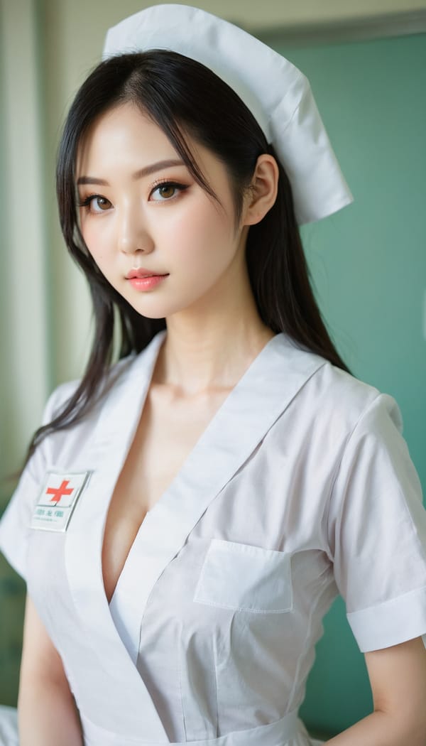 Tags: 21872187, SDXL
{"3": {"inputs": {"seed": 912601799201318, "steps": 64, "cfg": 7.09, "sampler_name": "dpmpp_2m", "scheduler": "karras", "denoise": 1.0, "model": ["27", 0], "positive": ["6", 0], "negative": ["7", 0], "latent_image": ["5", 0]}, "class_type": "KSampler"}, "4": {"inputs": {"ckpt_name": "juggernautxl.safetensors"}, "class_type": "CheckpointLoaderSimple"}, "5": {"inputs": {"width": 768, "height": 1344, "batch_size": 1}, "class_type": "EmptyLatentImage"}, "6": {"inputs": {"text": "25 year old girl, (japanese:1.06), (chinese:1.10), (ukrainian:1.06), (seductive pose:1.07), (pale skin:1.01), (blush:0.98), (beautiful eyes:1.10), (double eyelids:0.98), (eyelashes:1.02), (detailed face:0.97), (temptress:1.02), (seductive facial expression:1.00), (cute:1.02), (idol:1.13), (slim:1.03), (sexy lips:0.95), (in a seductive pose:1.04), (large perky breasts:1.04), (cleavage:0.95), (thigh gap:0.95), (nurse in uniform:1.14) working in a hospital ward, (detailed skin:1.08), (portra:1.01), (soft lighting:1.03), (textured skin:1.06), (candid cinema:1.04), (RAW:1.02), (film:1.04), (skin fuzz:1.05), (natural looking skin:1.06)", "clip": ["27", 1]}, "class_type": "CLIPTextEncode"}, "7": {"inputs": {"text": "(worst quality:1.05), (watermark:1.06), (open mouth:1.11), (bad hands:1.14), (low resolution:1.07), (twisted:1.05), (distorted:1.05)", "clip": ["27", 1]}, "class_type": "CLIPTextEncode"}, "8": {"inputs": {"samples": ["3", 0], "vae": ["4", 2]}, "class_type": "VAEDecode"}, "25": {"inputs": {"lora_name": "nudify_xl.safetensors", "strength_model": 0.14, "strength_clip": 0.25, "model": ["4", 0], "clip": ["4", 1]}, "class_type": "LoraLoader"}, "26": {"inputs": {"lora_name": "shirtlift_SDXL_v2.safetensors", "strength_model": 0.06, "strength_clip": 0.0, "model": ["25", 0], "clip": ["25", 1]}, "class_type": "LoraLoader"}, "27": {"inputs": {"lora_name": "PerfectEyesXL.safetensors", "strength_model": 0.11, "strength_clip": 0.13, "model": ["26", 0], "clip": ["26", 1]}, "class_type": "LoraLoader"}, "30": {"inputs": {"model_name": "4x_NMKD-Superscale-SP_178000_G.pth"}, "class_type": "UpscaleModelLoader"}, "31": {"inputs": {"upscale_model": ["30", 0], "image": ["8", 0]}, "class_type": "ImageUpscaleWithModel"}, "32": {"inputs": {"upscale_method": "lanczos", "scale_by": 0.5, "image": ["31", 0]}, "class_type": "ImageScaleBy"}, "33": {"inputs": {"pixels": ["32", 0], "vae": ["4", 2]}, "class_type": "VAEEncode"}, "34": {"inputs": {"seed": 912601799201318, "steps": 64, "cfg": 7.09, "sampler_name": "dpmpp_2m", "scheduler": "karras", "denoise": 0.3, "model": ["27", 0], "positive": ["6", 0], "negative": ["7", 0], "latent_image": ["33", 0]}, "class_type": "KSampler"}, "36": {"inputs": {"samples": ["34", 0], "vae": ["4", 2]}, "class_type": "VAEDecode"}, "39": {"inputs": {"filename_prefix": "comfyapi-1735355227151", "images": ["36", 0]}, "class_type": "SaveImage"}}