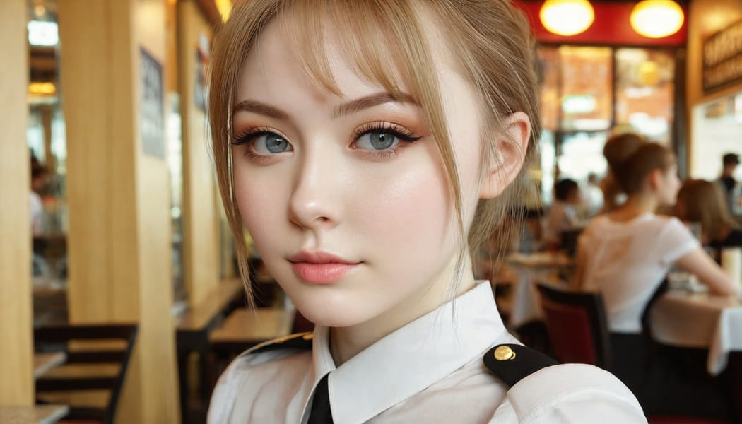 Tags: 21872187, SDXL
{"3": {"inputs": {"seed": 930048072037032, "steps": 64, "cfg": 5.94, "sampler_name": "dpmpp_2m", "scheduler": "karras", "denoise": 1.0, "model": ["27", 0], "positive": ["6", 0], "negative": ["7", 0], "latent_image": ["5", 0]}, "class_type": "KSampler"}, "4": {"inputs": {"ckpt_name": "juggernautxl.safetensors"}, "class_type": "CheckpointLoaderSimple"}, "5": {"inputs": {"width": 1344, "height": 768, "batch_size": 1}, "class_type": "EmptyLatentImage"}, "6": {"inputs": {"text": "27 year old girl, (russian:0.95), (eyelashes:0.98), (pale skin:1.12), (sexy lips:1.00), (double eyelids:1.02), (seductive pose:0.96), (slim:1.12), (beautiful eyes:1.06), (blush:1.03), (detailed face:0.97), (temptress:0.97), (cute:0.95), (idol:1.05), (seductive facial expression:1.09), (in a seductive pose:0.96), (large perky breasts:1.08), (cleavage:1.09), (thigh gap:1.11), (a waitress in uniform:1.09) working at a restaurant, (portra:1.06), (skin fuzz:1.09), (textured skin:1.01), (detailed skin:1.05), (candid cinema:1.01), (natural looking skin:1.08), (RAW:1.07), (film:1.08), (soft lighting:1.07)", "clip": ["27", 1]}, "class_type": "CLIPTextEncode"}, "7": {"inputs": {"text": "(worst quality:1.11), (twisted:1.14), (distorted:1.06), (bad hands:1.07), (open mouth:1.14), (low resolution:1.09), (watermark:1.11)", "clip": ["27", 1]}, "class_type": "CLIPTextEncode"}, "8": {"inputs": {"samples": ["3", 0], "vae": ["4", 2]}, "class_type": "VAEDecode"}, "25": {"inputs": {"lora_name": "nudify_xl.safetensors", "strength_model": 0.2, "strength_clip": 0.3, "model": ["4", 0], "clip": ["4", 1]}, "class_type": "LoraLoader"}, "26": {"inputs": {"lora_name": "shirtlift_SDXL_v2.safetensors", "strength_model": 0.17, "strength_clip": 0.1, "model": ["25", 0], "clip": ["25", 1]}, "class_type": "LoraLoader"}, "27": {"inputs": {"lora_name": "PerfectEyesXL.safetensors", "strength_model": 0.02, "strength_clip": 0.04, "model": ["26", 0], "clip": ["26", 1]}, "class_type": "LoraLoader"}, "30": {"inputs": {"model_name": "4x_NMKD-Superscale-SP_178000_G.pth"}, "class_type": "UpscaleModelLoader"}, "31": {"inputs": {"upscale_model": ["30", 0], "image": ["8", 0]}, "class_type": "ImageUpscaleWithModel"}, "32": {"inputs": {"upscale_method": "lanczos", "scale_by": 0.5, "image": ["31", 0]}, "class_type": "ImageScaleBy"}, "33": {"inputs": {"pixels": ["32", 0], "vae": ["4", 2]}, "class_type": "VAEEncode"}, "34": {"inputs": {"seed": 930048072037032, "steps": 64, "cfg": 5.94, "sampler_name": "dpmpp_2m", "scheduler": "karras", "denoise": 0.3, "model": ["27", 0], "positive": ["6", 0], "negative": ["7", 0], "latent_image": ["33", 0]}, "class_type": "KSampler"}, "36": {"inputs": {"samples": ["34", 0], "vae": ["4", 2]}, "class_type": "VAEDecode"}, "39": {"inputs": {"filename_prefix": "comfyapi-1716462341692", "images": ["36", 0]}, "class_type": "SaveImage"}}