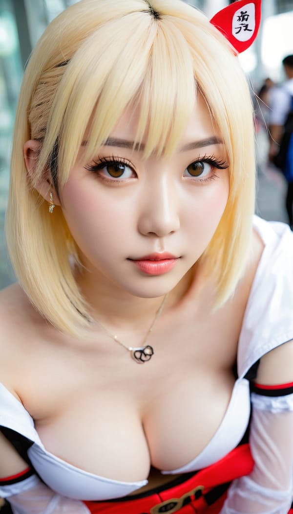 Tags: 21872187, SDXL
{"3": {"inputs": {"seed": 787583309680820, "steps": 64, "cfg": 7.99, "sampler_name": "dpmpp_2m", "scheduler": "karras", "denoise": 1.0, "model": ["27", 0], "positive": ["6", 0], "negative": ["7", 0], "latent_image": ["5", 0]}, "class_type": "KSampler"}, "4": {"inputs": {"ckpt_name": "juggernautxl.safetensors"}, "class_type": "CheckpointLoaderSimple"}, "5": {"inputs": {"width": 768, "height": 1344, "batch_size": 1}, "class_type": "EmptyLatentImage"}, "6": {"inputs": {"text": "25 year old girl, (taiwanese:1.11), (cute:1.08), (seductive pose:1.02), (eyelashes:0.99), (sexy lips:1.11), (idol:1.11), (temptress:1.02), (blush:1.07), (pale skin:1.04), (slim:1.03), (detailed face:1.03), (beautiful eyes:1.03), (double eyelids:1.12), (seductive facial expression:1.13), (in a seductive pose:1.08), (large perky breasts:1.02), (cleavage:1.11), (thigh gap:0.96), (in a cosplay:1.09) at comiket posing for camera, (film:1.09), (natural looking skin:1.00), (RAW:1.08), (candid cinema:1.05), (textured skin:1.01), (soft lighting:1.06), (skin fuzz:1.07), (detailed skin:1.09), (portra:1.04)", "clip": ["27", 1]}, "class_type": "CLIPTextEncode"}, "7": {"inputs": {"text": "(open mouth:1.12), (worst quality:1.11), (low resolution:1.14), (distorted:1.12), (bad hands:1.06), (watermark:1.08), (twisted:1.10)", "clip": ["27", 1]}, "class_type": "CLIPTextEncode"}, "8": {"inputs": {"samples": ["3", 0], "vae": ["4", 2]}, "class_type": "VAEDecode"}, "25": {"inputs": {"lora_name": "nudify_xl.safetensors", "strength_model": 0.29, "strength_clip": 0.1, "model": ["4", 0], "clip": ["4", 1]}, "class_type": "LoraLoader"}, "26": {"inputs": {"lora_name": "shirtlift_SDXL_v2.safetensors", "strength_model": 0.18, "strength_clip": 0.17, "model": ["25", 0], "clip": ["25", 1]}, "class_type": "LoraLoader"}, "27": {"inputs": {"lora_name": "PerfectEyesXL.safetensors", "strength_model": 0.0, "strength_clip": 0.17, "model": ["26", 0], "clip": ["26", 1]}, "class_type": "LoraLoader"}, "30": {"inputs": {"model_name": "4x_NMKD-Superscale-SP_178000_G.pth"}, "class_type": "UpscaleModelLoader"}, "31": {"inputs": {"upscale_model": ["30", 0], "image": ["8", 0]}, "class_type": "ImageUpscaleWithModel"}, "32": {"inputs": {"upscale_method": "lanczos", "scale_by": 0.5, "image": ["31", 0]}, "class_type": "ImageScaleBy"}, "33": {"inputs": {"pixels": ["32", 0], "vae": ["4", 2]}, "class_type": "VAEEncode"}, "34": {"inputs": {"seed": 787583309680820, "steps": 64, "cfg": 7.99, "sampler_name": "dpmpp_2m", "scheduler": "karras", "denoise": 0.3, "model": ["27", 0], "positive": ["6", 0], "negative": ["7", 0], "latent_image": ["33", 0]}, "class_type": "KSampler"}, "36": {"inputs": {"samples": ["34", 0], "vae": ["4", 2]}, "class_type": "VAEDecode"}, "39": {"inputs": {"filename_prefix": "comfyapi-1730420913023", "images": ["36", 0]}, "class_type": "SaveImage"}}