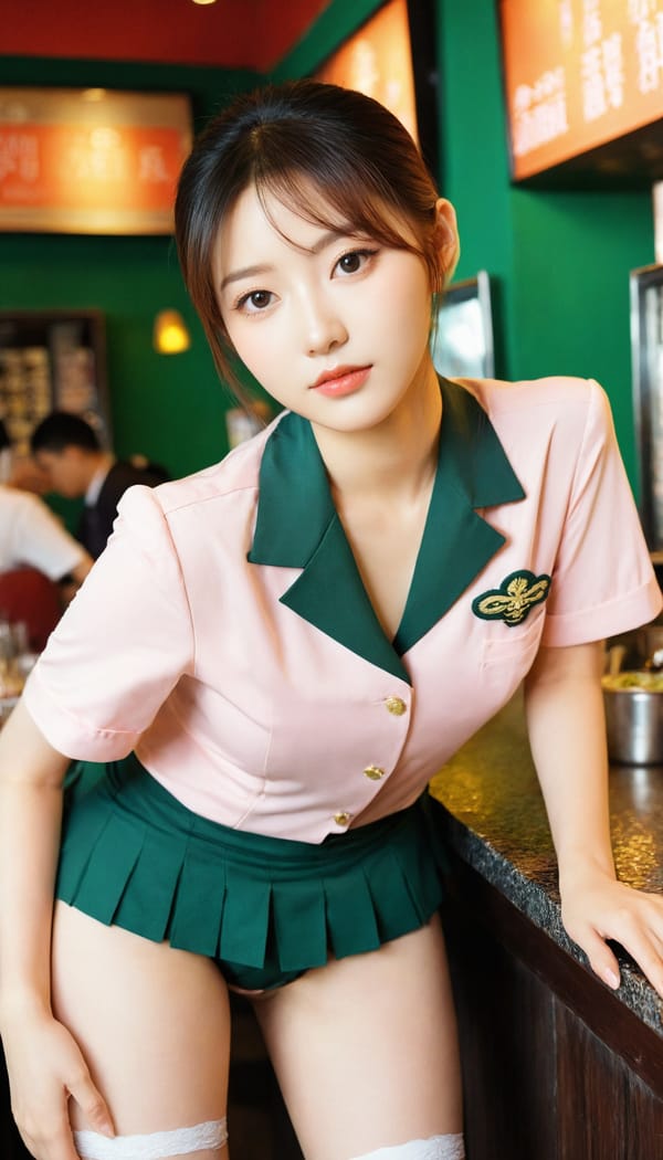 Tags: 21872187, SDXL
{"3": {"inputs": {"seed": 182965119668024, "steps": 64, "cfg": 6.48, "sampler_name": "dpmpp_2m", "scheduler": "karras", "denoise": 1.0, "model": ["27", 0], "positive": ["6", 0], "negative": ["7", 0], "latent_image": ["5", 0]}, "class_type": "KSampler"}, "4": {"inputs": {"ckpt_name": "leosamsHelloworldSDXL_helloworldSDXL32DPO.safetensors"}, "class_type": "CheckpointLoaderSimple"}, "5": {"inputs": {"width": 768, "height": 1344, "batch_size": 1}, "class_type": "EmptyLatentImage"}, "6": {"inputs": {"text": "22 year old girl, (taiwanese:1.14), (irish:1.11), (blush:1.14), (beautiful eyes:0.96), (double eyelids:1.11), (slim:1.10), (sexy lips:1.08), (seductive facial expression:0.96), (temptress:1.04), (detailed face:0.97), (idol:1.06), (eyelashes:1.06), (seductive pose:1.11), (cute:1.07), (pale skin:0.95), (perky ass:1.03), (exposed ass:1.11), (looking back:1.10), (sexy ass:1.08), (thigh gap:1.03), (a waitress in uniform:1.02) working at a restaurant, (RAW:1.05), (candid cinema:1.03), (soft lighting:1.09), (portra:1.01), (textured skin:1.06), (detailed skin:1.03), (skin fuzz:1.07), (natural looking skin:1.06), (film:1.06)", "clip": ["27", 1]}, "class_type": "CLIPTextEncode"}, "7": {"inputs": {"text": "(distorted:1.09), (watermark:1.09), (worst quality:1.09), (open mouth:1.13), (low resolution:1.07), (twisted:1.09), (bad hands:1.05)", "clip": ["27", 1]}, "class_type": "CLIPTextEncode"}, "8": {"inputs": {"samples": ["3", 0], "vae": ["4", 2]}, "class_type": "VAEDecode"}, "25": {"inputs": {"lora_name": "nudify_xl.safetensors", "strength_model": 0.39, "strength_clip": 0.29, "model": ["4", 0], "clip": ["4", 1]}, "class_type": "LoraLoader"}, "26": {"inputs": {"lora_name": "shirtlift_SDXL_v2.safetensors", "strength_model": 0.15, "strength_clip": 0.01, "model": ["25", 0], "clip": ["25", 1]}, "class_type": "LoraLoader"}, "27": {"inputs": {"lora_name": "PerfectEyesXL.safetensors", "strength_model": 0.13, "strength_clip": 0.06, "model": ["26", 0], "clip": ["26", 1]}, "class_type": "LoraLoader"}, "30": {"inputs": {"model_name": "4x_NMKD-Superscale-SP_178000_G.pth"}, "class_type": "UpscaleModelLoader"}, "31": {"inputs": {"upscale_model": ["30", 0], "image": ["8", 0]}, "class_type": "ImageUpscaleWithModel"}, "32": {"inputs": {"upscale_method": "lanczos", "scale_by": 0.5, "image": ["31", 0]}, "class_type": "ImageScaleBy"}, "33": {"inputs": {"pixels": ["32", 0], "vae": ["4", 2]}, "class_type": "VAEEncode"}, "34": {"inputs": {"seed": 182965119668024, "steps": 64, "cfg": 6.48, "sampler_name": "dpmpp_2m", "scheduler": "karras", "denoise": 0.3, "model": ["27", 0], "positive": ["6", 0], "negative": ["7", 0], "latent_image": ["33", 0]}, "class_type": "KSampler"}, "36": {"inputs": {"samples": ["34", 0], "vae": ["4", 2]}, "class_type": "VAEDecode"}, "39": {"inputs": {"filename_prefix": "comfyapi-1707989424483", "images": ["36", 0]}, "class_type": "SaveImage"}}