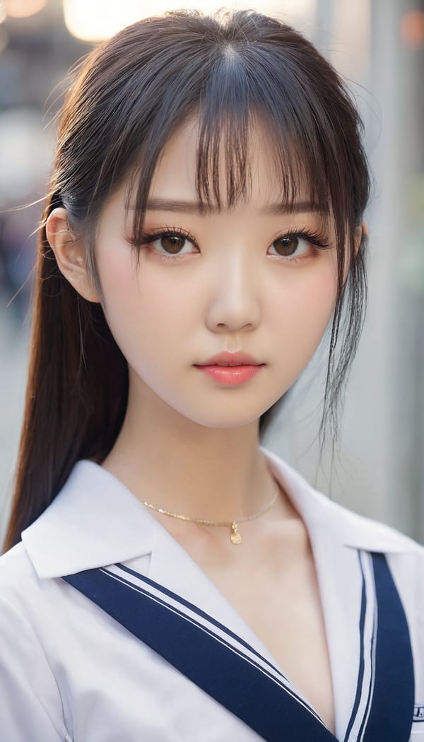 Tags: 21872187, SDXL
{"3": {"inputs": {"seed": 601223292824878, "steps": 64, "cfg": 5.02, "sampler_name": "dpmpp_2m", "scheduler": "karras", "denoise": 1.0, "model": ["27", 0], "positive": ["6", 0], "negative": ["7", 0], "latent_image": ["5", 0]}, "class_type": "KSampler"}, "4": {"inputs": {"ckpt_name": "juggernautxl.safetensors"}, "class_type": "CheckpointLoaderSimple"}, "5": {"inputs": {"width": 768, "height": 1344, "batch_size": 1}, "class_type": "EmptyLatentImage"}, "6": {"inputs": {"text": "19 year old girl, (chinese:0.97), (japanese:1.05), (korean:1.01), (idol:0.96), (detailed face:1.01), (double eyelids:1.13), (eyelashes:1.05), (pale skin:1.12), (seductive pose:1.10), (seductive facial expression:1.14), (blush:1.02), (sexy lips:1.07), (slim:1.01), (cute:0.98), (beautiful eyes:1.12), (in a seductive pose:0.99), (large perky breasts:1.02), (cleavage:1.00), (thigh gap:1.13), (school uniform:1.10), choker, busy street, (skin fuzz:1.02), (RAW:1.05), (soft lighting:1.09), (textured skin:1.05), (portra:1.02), (natural looking skin:1.09), (film:1.06), (detailed skin:1.00), (candid cinema:1.03)", "clip": ["27", 1]}, "class_type": "CLIPTextEncode"}, "7": {"inputs": {"text": "(bad hands:1.05), (twisted:1.10), (distorted:1.12), (worst quality:1.14), (open mouth:1.14), (low resolution:1.13), (watermark:1.05)", "clip": ["27", 1]}, "class_type": "CLIPTextEncode"}, "8": {"inputs": {"samples": ["3", 0], "vae": ["4", 2]}, "class_type": "VAEDecode"}, "25": {"inputs": {"lora_name": "nudify_xl.safetensors", "strength_model": 0.05, "strength_clip": 0.24, "model": ["4", 0], "clip": ["4", 1]}, "class_type": "LoraLoader"}, "26": {"inputs": {"lora_name": "shirtlift_SDXL_v2.safetensors", "strength_model": 0.18, "strength_clip": 0.06, "model": ["25", 0], "clip": ["25", 1]}, "class_type": "LoraLoader"}, "27": {"inputs": {"lora_name": "PerfectEyesXL.safetensors", "strength_model": 0.04, "strength_clip": 0.01, "model": ["26", 0], "clip": ["26", 1]}, "class_type": "LoraLoader"}, "30": {"inputs": {"model_name": "4x_NMKD-Superscale-SP_178000_G.pth"}, "class_type": "UpscaleModelLoader"}, "31": {"inputs": {"upscale_model": ["30", 0], "image": ["8", 0]}, "class_type": "ImageUpscaleWithModel"}, "32": {"inputs": {"upscale_method": "lanczos", "scale_by": 0.5, "image": ["31", 0]}, "class_type": "ImageScaleBy"}, "33": {"inputs": {"pixels": ["32", 0], "vae": ["4", 2]}, "class_type": "VAEEncode"}, "34": {"inputs": {"seed": 601223292824878, "steps": 64, "cfg": 5.02, "sampler_name": "dpmpp_2m", "scheduler": "karras", "denoise": 0.3, "model": ["27", 0], "positive": ["6", 0], "negative": ["7", 0], "latent_image": ["33", 0]}, "class_type": "KSampler"}, "36": {"inputs": {"samples": ["34", 0], "vae": ["4", 2]}, "class_type": "VAEDecode"}, "39": {"inputs": {"filename_prefix": "comfyapi-1726229928800", "images": ["36", 0]}, "class_type": "SaveImage"}}