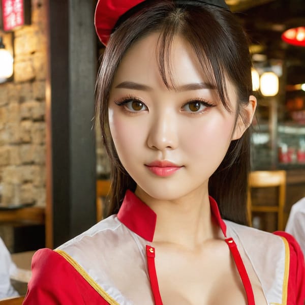 Tags: 21872187, SDXL
{"3": {"inputs": {"seed": 627944815186117, "steps": 32, "cfg": 6.27, "sampler_name": "dpmpp_2m", "scheduler": "karras", "denoise": 1.0, "model": ["27", 0], "positive": ["6", 0], "negative": ["7", 0], "latent_image": ["5", 0]}, "class_type": "KSampler"}, "4": {"inputs": {"ckpt_name": "juggernautxl.safetensors"}, "class_type": "CheckpointLoaderSimple"}, "5": {"inputs": {"width": 1024, "height": 1024, "batch_size": 1}, "class_type": "EmptyLatentImage"}, "6": {"inputs": {"text": "22 year old girl, (chinese:1.00), (seductive pose:1.07), (double eyelids:1.00), (detailed face:0.98), (slim:1.08), (sexy lips:0.97), (eyelashes:1.13), (seductive facial expression:1.03), (pale skin:1.11), (cute:1.10), (blush:0.96), (beautiful eyes:1.03), (temptress:1.03), (idol:0.98), (in a seductive pose:1.07), (large perky breasts:1.03), (cleavage:1.06), (thigh gap:1.13), (a waitress in uniform:1.12) working at a restaurant, (RAW:1.06), (film:1.07), (soft lighting:1.05), (candid cinema:1.08), (skin fuzz:1.01), (portra:1.05), (natural looking skin:1.05), (textured skin:1.07), (detailed skin:1.03)", "clip": ["27", 1]}, "class_type": "CLIPTextEncode"}, "7": {"inputs": {"text": "(bad hands:1.10), (distorted:1.10), (worst quality:1.05), (low resolution:1.08), (watermark:1.11), (open mouth:1.07), (twisted:1.05)", "clip": ["27", 1]}, "class_type": "CLIPTextEncode"}, "8": {"inputs": {"samples": ["3", 0], "vae": ["4", 2]}, "class_type": "VAEDecode"}, "25": {"inputs": {"lora_name": "nudify_xl.safetensors", "strength_model": 0.3, "strength_clip": 0.11, "model": ["4", 0], "clip": ["4", 1]}, "class_type": "LoraLoader"}, "26": {"inputs": {"lora_name": "shirtlift_SDXL_v2.safetensors", "strength_model": 0.01, "strength_clip": 0.11, "model": ["25", 0], "clip": ["25", 1]}, "class_type": "LoraLoader"}, "27": {"inputs": {"lora_name": "PerfectEyesXL.safetensors", "strength_model": 0.18, "strength_clip": 0.06, "model": ["26", 0], "clip": ["26", 1]}, "class_type": "LoraLoader"}, "30": {"inputs": {"model_name": "4x_NMKD-Superscale-SP_178000_G.pth"}, "class_type": "UpscaleModelLoader"}, "31": {"inputs": {"upscale_model": ["30", 0], "image": ["8", 0]}, "class_type": "ImageUpscaleWithModel"}, "32": {"inputs": {"upscale_method": "lanczos", "scale_by": 0.5, "image": ["31", 0]}, "class_type": "ImageScaleBy"}, "33": {"inputs": {"pixels": ["32", 0], "vae": ["4", 2]}, "class_type": "VAEEncode"}, "34": {"inputs": {"seed": 627944815186117, "steps": 32, "cfg": 6.27, "sampler_name": "dpmpp_2m", "scheduler": "karras", "denoise": 0.3, "model": ["27", 0], "positive": ["6", 0], "negative": ["7", 0], "latent_image": ["33", 0]}, "class_type": "KSampler"}, "36": {"inputs": {"samples": ["34", 0], "vae": ["4", 2]}, "class_type": "VAEDecode"}, "39": {"inputs": {"filename_prefix": "comfyapi-1731424566618", "images": ["36", 0]}, "class_type": "SaveImage"}}