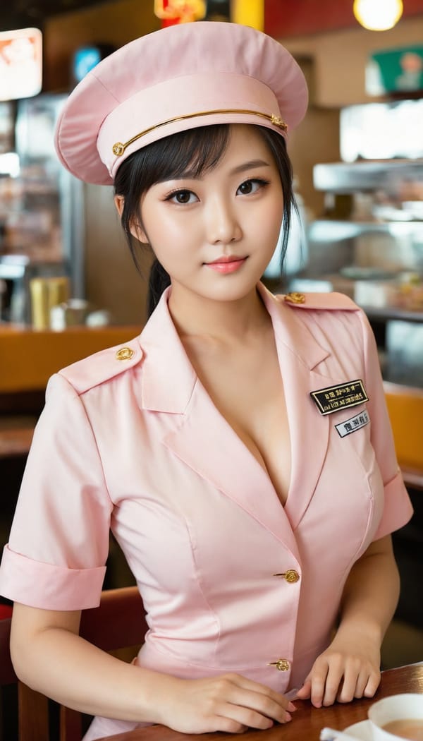 Tags: 21872187, SDXL
{"3": {"inputs": {"seed": 213610039702219, "steps": 32, "cfg": 5.56, "sampler_name": "dpmpp_2m", "scheduler": "karras", "denoise": 1.0, "model": ["27", 0], "positive": ["6", 0], "negative": ["7", 0], "latent_image": ["5", 0]}, "class_type": "KSampler"}, "4": {"inputs": {"ckpt_name": "juggernautXL_v8Rundiffusion.safetensors"}, "class_type": "CheckpointLoaderSimple"}, "5": {"inputs": {"width": 768, "height": 1344, "batch_size": 1}, "class_type": "EmptyLatentImage"}, "6": {"inputs": {"text": "26 year old girl, (taiwanese:1.06), (sexy lips:1.06), (cute:0.95), (slim:0.96), (seductive pose:1.09), (double eyelids:1.09), (temptress:0.96), (detailed face:0.99), (seductive facial expression:1.10), (eyelashes:1.14), (pale skin:1.08), (idol:1.05), (beautiful eyes:1.14), (blush:1.02), (in a seductive pose:1.14), (large perky breasts:1.09), (cleavage:1.10), (thigh gap:1.04), (a waitress in uniform:1.09) working at a restaurant, (natural looking skin:1.07), (RAW:1.05), (portra:1.03), (textured skin:1.00), (skin fuzz:1.02), (candid cinema:1.06), (detailed skin:1.02), (film:1.00), (soft lighting:1.01)", "clip": ["27", 1]}, "class_type": "CLIPTextEncode"}, "7": {"inputs": {"text": "(worst quality:1.09), (distorted:1.06), (low resolution:1.09), (watermark:1.12), (open mouth:1.14), (bad hands:1.11), (twisted:1.14)", "clip": ["27", 1]}, "class_type": "CLIPTextEncode"}, "8": {"inputs": {"samples": ["3", 0], "vae": ["4", 2]}, "class_type": "VAEDecode"}, "25": {"inputs": {"lora_name": "nudify_xl.safetensors", "strength_model": 0.24, "strength_clip": 0.27, "model": ["4", 0], "clip": ["4", 1]}, "class_type": "LoraLoader"}, "26": {"inputs": {"lora_name": "shirtlift_SDXL_v2.safetensors", "strength_model": 0.01, "strength_clip": 0.15, "model": ["25", 0], "clip": ["25", 1]}, "class_type": "LoraLoader"}, "27": {"inputs": {"lora_name": "PerfectEyesXL.safetensors", "strength_model": 0.03, "strength_clip": 0.09, "model": ["26", 0], "clip": ["26", 1]}, "class_type": "LoraLoader"}, "30": {"inputs": {"model_name": "4x_NMKD-Superscale-SP_178000_G.pth"}, "class_type": "UpscaleModelLoader"}, "31": {"inputs": {"upscale_model": ["30", 0], "image": ["8", 0]}, "class_type": "ImageUpscaleWithModel"}, "32": {"inputs": {"upscale_method": "lanczos", "scale_by": 0.5, "image": ["31", 0]}, "class_type": "ImageScaleBy"}, "33": {"inputs": {"pixels": ["32", 0], "vae": ["4", 2]}, "class_type": "VAEEncode"}, "34": {"inputs": {"seed": 213610039702219, "steps": 32, "cfg": 5.56, "sampler_name": "dpmpp_2m", "scheduler": "karras", "denoise": 0.3, "model": ["27", 0], "positive": ["6", 0], "negative": ["7", 0], "latent_image": ["33", 0]}, "class_type": "KSampler"}, "36": {"inputs": {"samples": ["34", 0], "vae": ["4", 2]}, "class_type": "VAEDecode"}, "39": {"inputs": {"filename_prefix": "comfyapi-1707635475901", "images": ["36", 0]}, "class_type": "SaveImage"}}