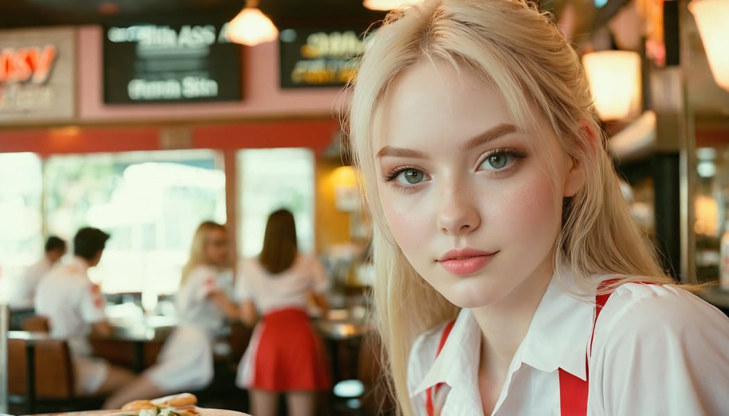 Tags: 21872187, SDXL
{"3": {"inputs": {"seed": 664472438030601, "steps": 32, "cfg": 7.74, "sampler_name": "dpmpp_2m", "scheduler": "karras", "denoise": 1.0, "model": ["27", 0], "positive": ["6", 0], "negative": ["7", 0], "latent_image": ["5", 0]}, "class_type": "KSampler"}, "4": {"inputs": {"ckpt_name": "juggernautxl.safetensors"}, "class_type": "CheckpointLoaderSimple"}, "5": {"inputs": {"width": 1344, "height": 768, "batch_size": 1}, "class_type": "EmptyLatentImage"}, "6": {"inputs": {"text": "19 year old girl, (beautiful eyes:1.03), (blush:1.06), (slim:1.13), (seductive pose:1.03), (sexy lips:0.98), (cute:0.99), (pale skin:1.03), (idol:1.03), (seductive facial expression:1.07), (temptress:1.10), (detailed face:1.05), (perky ass:1.10), (exposed ass:0.96), (looking back:1.05), (sexy ass:1.09), (thigh gap:0.95), (a waitress in uniform:1.03) working at a restaurant, (skin fuzz:1.07), (natural looking skin:1.06), (detailed skin:1.00), (candid cinema:1.07), (RAW:1.07), (film:1.04), (textured skin:1.03), (portra:1.03), (soft lighting:1.01)", "clip": ["27", 1]}, "class_type": "CLIPTextEncode"}, "7": {"inputs": {"text": "(watermark:1.10), (open mouth:1.14), (distorted:1.05), (twisted:1.05), (bad hands:1.11), (low resolution:1.12), (worst quality:1.09)", "clip": ["27", 1]}, "class_type": "CLIPTextEncode"}, "8": {"inputs": {"samples": ["3", 0], "vae": ["4", 2]}, "class_type": "VAEDecode"}, "25": {"inputs": {"lora_name": "nudify_xl.safetensors", "strength_model": 0.16, "strength_clip": 0.03, "model": ["4", 0], "clip": ["4", 1]}, "class_type": "LoraLoader"}, "26": {"inputs": {"lora_name": "shirtlift_SDXL_v2.safetensors", "strength_model": 0.06, "strength_clip": 0.05, "model": ["25", 0], "clip": ["25", 1]}, "class_type": "LoraLoader"}, "27": {"inputs": {"lora_name": "PerfectEyesXL.safetensors", "strength_model": 0.09, "strength_clip": 0.06, "model": ["26", 0], "clip": ["26", 1]}, "class_type": "LoraLoader"}, "30": {"inputs": {"model_name": "4x_NMKD-Superscale-SP_178000_G.pth"}, "class_type": "UpscaleModelLoader"}, "31": {"inputs": {"upscale_model": ["30", 0], "image": ["8", 0]}, "class_type": "ImageUpscaleWithModel"}, "32": {"inputs": {"upscale_method": "lanczos", "scale_by": 0.5, "image": ["31", 0]}, "class_type": "ImageScaleBy"}, "33": {"inputs": {"pixels": ["32", 0], "vae": ["4", 2]}, "class_type": "VAEEncode"}, "34": {"inputs": {"seed": 664472438030601, "steps": 32, "cfg": 7.74, "sampler_name": "dpmpp_2m", "scheduler": "karras", "denoise": 0.3, "model": ["27", 0], "positive": ["6", 0], "negative": ["7", 0], "latent_image": ["33", 0]}, "class_type": "KSampler"}, "36": {"inputs": {"samples": ["34", 0], "vae": ["4", 2]}, "class_type": "VAEDecode"}, "39": {"inputs": {"filename_prefix": "comfyapi-1719032997429", "images": ["36", 0]}, "class_type": "SaveImage"}}