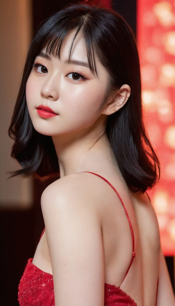 Tags: 21872187, SDXL
{"3": {"inputs": {"seed": 557484425389474, "steps": 64, "cfg": 5.76, "sampler_name": "dpmpp_2m", "scheduler": "karras", "denoise": 1.0, "model": ["27", 0], "positive": ["6", 0], "negative": ["7", 0], "latent_image": ["5", 0]}, "class_type": "KSampler"}, "4": {"inputs": {"ckpt_name": "juggernautXL_v8Rundiffusion.safetensors"}, "class_type": "CheckpointLoaderSimple"}, "5": {"inputs": {"width": 768, "height": 1344, "batch_size": 1}, "class_type": "EmptyLatentImage"}, "6": {"inputs": {"text": "24 year old girl, (japanese:1.10), (sexy lips:0.98), (temptress:1.00), (double eyelids:1.06), (detailed face:1.11), (pale skin:1.10), (beautiful eyes:1.10), (seductive pose:1.08), (idol:1.08), (blush:1.08), (eyelashes:1.09), (seductive facial expression:1.05), (cute:1.03), (slim:1.14), (perky ass:1.01), (exposed ass:0.98), (looking back:1.03), (sexy ass:1.04), (thigh gap:1.03), (wearing a low-cut red dress:1.02) at a ballroom, (soft lighting:1.02), (textured skin:1.07), (film:1.00), (portra:1.06), (RAW:1.03), (skin fuzz:1.08), (detailed skin:1.06), (candid cinema:1.08)", "clip": ["27", 1]}, "class_type": "CLIPTextEncode"}, "7": {"inputs": {"text": "(twisted:1.06), (worst quality:1.14), (low resolution:1.06), (distorted:1.14), (bad hands:1.07), (watermark:1.10), (open mouth:1.14)", "clip": ["27", 1]}, "class_type": "CLIPTextEncode"}, "8": {"inputs": {"samples": ["3", 0], "vae": ["4", 2]}, "class_type": "VAEDecode"}, "25": {"inputs": {"lora_name": "nudify_xl.safetensors", "strength_model": 0.02, "strength_clip": 0.25, "model": ["4", 0], "clip": ["4", 1]}, "class_type": "LoraLoader"}, "26": {"inputs": {"lora_name": "shirtlift_SDXL_v2.safetensors", "strength_model": 0.09, "strength_clip": 0.03, "model": ["25", 0], "clip": ["25", 1]}, "class_type": "LoraLoader"}, "27": {"inputs": {"lora_name": "PerfectEyesXL.safetensors", "strength_model": 0.18, "strength_clip": 0.16, "model": ["26", 0], "clip": ["26", 1]}, "class_type": "LoraLoader"}, "30": {"inputs": {"model_name": "4x_NMKD-Superscale-SP_178000_G.pth"}, "class_type": "UpscaleModelLoader"}, "31": {"inputs": {"upscale_model": ["30", 0], "image": ["8", 0]}, "class_type": "ImageUpscaleWithModel"}, "32": {"inputs": {"upscale_method": "lanczos", "scale_by": 0.5, "image": ["31", 0]}, "class_type": "ImageScaleBy"}, "33": {"inputs": {"pixels": ["32", 0], "vae": ["4", 2]}, "class_type": "VAEEncode"}, "34": {"inputs": {"seed": 557484425389474, "steps": 64, "cfg": 5.76, "sampler_name": "dpmpp_2m", "scheduler": "karras", "denoise": 0.3, "model": ["27", 0], "positive": ["6", 0], "negative": ["7", 0], "latent_image": ["33", 0]}, "class_type": "KSampler"}, "36": {"inputs": {"samples": ["34", 0], "vae": ["4", 2]}, "class_type": "VAEDecode"}, "39": {"inputs": {"filename_prefix": "comfyapi-1708100562283", "images": ["36", 0]}, "class_type": "SaveImage"}}