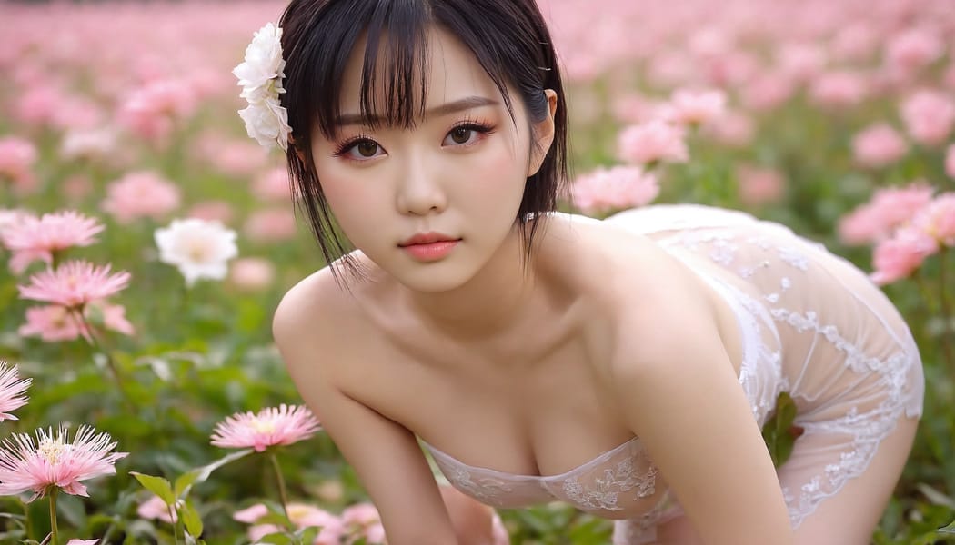 Tags: 21872187, SDXL
{"3": {"inputs": {"seed": 802912757434874, "steps": 32, "cfg": 7.19, "sampler_name": "dpmpp_2m", "scheduler": "karras", "denoise": 1.0, "model": ["27", 0], "positive": ["6", 0], "negative": ["7", 0], "latent_image": ["5", 0]}, "class_type": "KSampler"}, "4": {"inputs": {"ckpt_name": "juggernautxl.safetensors"}, "class_type": "CheckpointLoaderSimple"}, "5": {"inputs": {"width": 1344, "height": 768, "batch_size": 1}, "class_type": "EmptyLatentImage"}, "6": {"inputs": {"text": "24 year old girl, (chinese:1.08), (japanese:1.14), (slim:0.98), (sexy lips:1.03), (eyelashes:1.01), (temptress:0.98), (double eyelids:1.05), (detailed face:1.10), (cute:1.10), (idol:1.00), (seductive facial expression:1.03), (pale skin:1.10), (beautiful eyes:1.03), (seductive pose:1.13), (blush:0.96), (on all fours:0.98), (spreading ass cheeks:1.10), (from behind:0.97), (backboob:0.96), wearing (translucent clothes:0.95) on a flower field, (soft lighting:1.00), (film:1.01), (textured skin:1.09), (detailed skin:1.06), (skin fuzz:1.09), (portra:1.07), (RAW:1.03), (candid cinema:1.09), (natural looking skin:1.03)", "clip": ["27", 1]}, "class_type": "CLIPTextEncode"}, "7": {"inputs": {"text": "(low resolution:1.10), (open mouth:1.05), (worst quality:1.11), (watermark:1.14), (distorted:1.05), (bad hands:1.10), (twisted:1.08)", "clip": ["27", 1]}, "class_type": "CLIPTextEncode"}, "8": {"inputs": {"samples": ["3", 0], "vae": ["4", 2]}, "class_type": "VAEDecode"}, "25": {"inputs": {"lora_name": "nudify_xl.safetensors", "strength_model": 0.32, "strength_clip": 0.09, "model": ["4", 0], "clip": ["4", 1]}, "class_type": "LoraLoader"}, "26": {"inputs": {"lora_name": "shirtlift_SDXL_v2.safetensors", "strength_model": 0.1, "strength_clip": 0.17, "model": ["25", 0], "clip": ["25", 1]}, "class_type": "LoraLoader"}, "27": {"inputs": {"lora_name": "PerfectEyesXL.safetensors", "strength_model": 0.16, "strength_clip": 0.14, "model": ["26", 0], "clip": ["26", 1]}, "class_type": "LoraLoader"}, "30": {"inputs": {"model_name": "4x_NMKD-Superscale-SP_178000_G.pth"}, "class_type": "UpscaleModelLoader"}, "31": {"inputs": {"upscale_model": ["30", 0], "image": ["8", 0]}, "class_type": "ImageUpscaleWithModel"}, "32": {"inputs": {"upscale_method": "lanczos", "scale_by": 0.5, "image": ["31", 0]}, "class_type": "ImageScaleBy"}, "33": {"inputs": {"pixels": ["32", 0], "vae": ["4", 2]}, "class_type": "VAEEncode"}, "34": {"inputs": {"seed": 802912757434874, "steps": 32, "cfg": 7.19, "sampler_name": "dpmpp_2m", "scheduler": "karras", "denoise": 0.3, "model": ["27", 0], "positive": ["6", 0], "negative": ["7", 0], "latent_image": ["33", 0]}, "class_type": "KSampler"}, "36": {"inputs": {"samples": ["34", 0], "vae": ["4", 2]}, "class_type": "VAEDecode"}, "39": {"inputs": {"filename_prefix": "comfyapi-1716323182468", "images": ["36", 0]}, "class_type": "SaveImage"}}