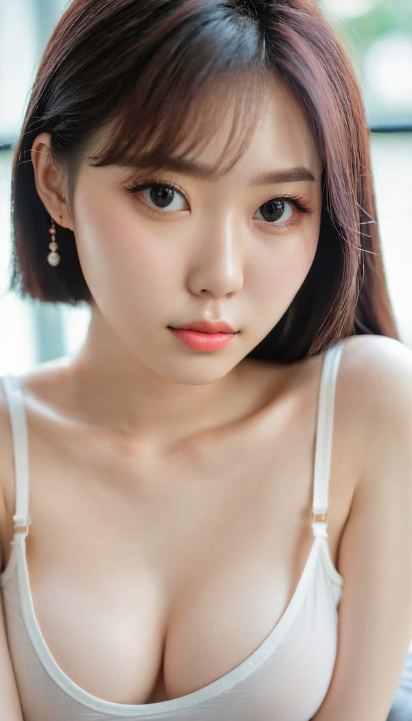 Tags: 21872187, SDXL
{"3": {"inputs": {"seed": 229701239507045, "steps": 32, "cfg": 7.32, "sampler_name": "dpmpp_2m", "scheduler": "karras", "denoise": 1.0, "model": ["27", 0], "positive": ["6", 0], "negative": ["7", 0], "latent_image": ["5", 0]}, "class_type": "KSampler"}, "4": {"inputs": {"ckpt_name": "juggernautxl.safetensors"}, "class_type": "CheckpointLoaderSimple"}, "5": {"inputs": {"width": 768, "height": 1344, "batch_size": 1}, "class_type": "EmptyLatentImage"}, "6": {"inputs": {"text": "27 year old girl, (korean:1.11), (pale skin:1.02), (slim:1.13), (seductive pose:1.00), (seductive facial expression:1.00), (blush:1.03), (eyelashes:1.12), (double eyelids:0.96), (temptress:1.09), (beautiful eyes:1.02), (idol:0.99), (detailed face:1.12), (sexy lips:1.03), (cute:1.11), (in a seductive pose:0.99), (large perky breasts:1.05), (cleavage:1.09), (thigh gap:1.01), (white tanktop:1.04), busy street, (soft lighting:1.09), (skin fuzz:1.05), (natural looking skin:1.09), (portra:1.09), (textured skin:1.00), (detailed skin:1.07), (candid cinema:1.02), (film:1.01), (RAW:1.00)", "clip": ["27", 1]}, "class_type": "CLIPTextEncode"}, "7": {"inputs": {"text": "(open mouth:1.10), (worst quality:1.05), (bad hands:1.10), (distorted:1.06), (watermark:1.10), (twisted:1.08), (low resolution:1.08)", "clip": ["27", 1]}, "class_type": "CLIPTextEncode"}, "8": {"inputs": {"samples": ["3", 0], "vae": ["4", 2]}, "class_type": "VAEDecode"}, "25": {"inputs": {"lora_name": "nudify_xl.safetensors", "strength_model": 0.24, "strength_clip": 0.07, "model": ["4", 0], "clip": ["4", 1]}, "class_type": "LoraLoader"}, "26": {"inputs": {"lora_name": "shirtlift_SDXL_v2.safetensors", "strength_model": 0.15, "strength_clip": 0.01, "model": ["25", 0], "clip": ["25", 1]}, "class_type": "LoraLoader"}, "27": {"inputs": {"lora_name": "PerfectEyesXL.safetensors", "strength_model": 0.06, "strength_clip": 0.01, "model": ["26", 0], "clip": ["26", 1]}, "class_type": "LoraLoader"}, "30": {"inputs": {"model_name": "4x_NMKD-Superscale-SP_178000_G.pth"}, "class_type": "UpscaleModelLoader"}, "31": {"inputs": {"upscale_model": ["30", 0], "image": ["8", 0]}, "class_type": "ImageUpscaleWithModel"}, "32": {"inputs": {"upscale_method": "lanczos", "scale_by": 0.5, "image": ["31", 0]}, "class_type": "ImageScaleBy"}, "33": {"inputs": {"pixels": ["32", 0], "vae": ["4", 2]}, "class_type": "VAEEncode"}, "34": {"inputs": {"seed": 229701239507045, "steps": 32, "cfg": 7.32, "sampler_name": "dpmpp_2m", "scheduler": "karras", "denoise": 0.3, "model": ["27", 0], "positive": ["6", 0], "negative": ["7", 0], "latent_image": ["33", 0]}, "class_type": "KSampler"}, "36": {"inputs": {"samples": ["34", 0], "vae": ["4", 2]}, "class_type": "VAEDecode"}, "39": {"inputs": {"filename_prefix": "comfyapi-1733127246310", "images": ["36", 0]}, "class_type": "SaveImage"}}