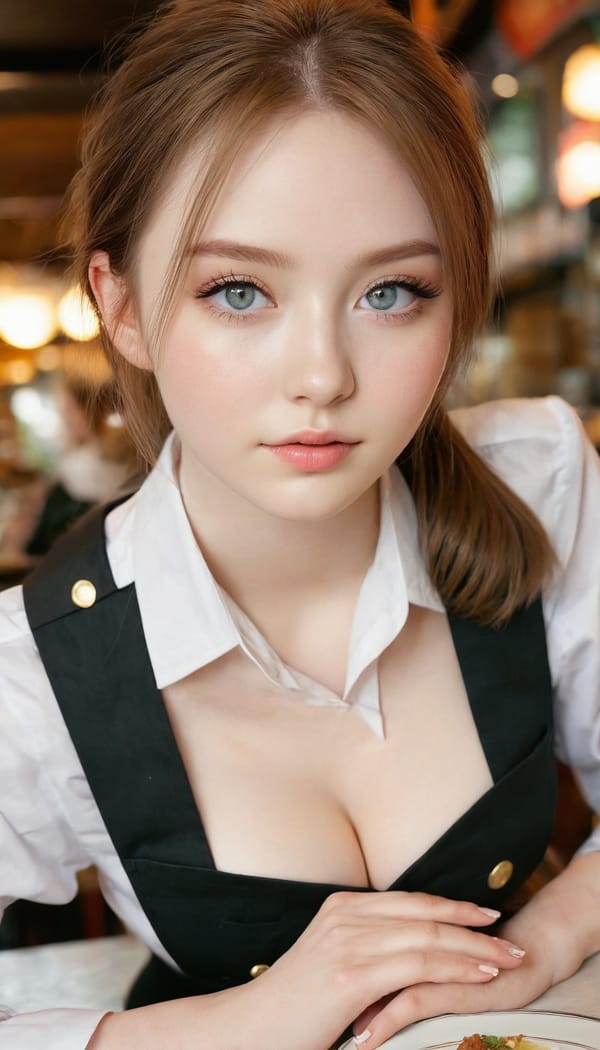 Tags: 21872187, SDXL
{"3": {"inputs": {"seed": 636026834604517, "steps": 64, "cfg": 5.07, "sampler_name": "dpmpp_2m", "scheduler": "karras", "denoise": 1.0, "model": ["27", 0], "positive": ["6", 0], "negative": ["7", 0], "latent_image": ["5", 0]}, "class_type": "KSampler"}, "4": {"inputs": {"ckpt_name": "juggernautxl.safetensors"}, "class_type": "CheckpointLoaderSimple"}, "5": {"inputs": {"width": 768, "height": 1344, "batch_size": 1}, "class_type": "EmptyLatentImage"}, "6": {"inputs": {"text": "18 year old girl, (irish:0.98), (idol:1.11), (slim:0.96), (cute:1.14), (beautiful eyes:1.09), (double eyelids:1.06), (eyelashes:0.97), (seductive pose:1.13), (sexy lips:0.99), (pale skin:1.11), (temptress:1.13), (seductive facial expression:1.05), (detailed face:1.14), (blush:0.97), (in a seductive pose:0.96), (large perky breasts:1.14), (cleavage:1.02), (thigh gap:1.03), (a waitress in uniform:1.02) working at a restaurant, (skin fuzz:1.05), (candid cinema:1.02), (natural looking skin:1.05), (film:1.06), (soft lighting:1.01), (textured skin:1.00), (detailed skin:1.05), (RAW:1.08), (portra:1.02)", "clip": ["27", 1]}, "class_type": "CLIPTextEncode"}, "7": {"inputs": {"text": "(distorted:1.08), (low resolution:1.12), (watermark:1.13), (bad hands:1.07), (worst quality:1.11), (twisted:1.13), (open mouth:1.09)", "clip": ["27", 1]}, "class_type": "CLIPTextEncode"}, "8": {"inputs": {"samples": ["3", 0], "vae": ["4", 2]}, "class_type": "VAEDecode"}, "25": {"inputs": {"lora_name": "nudify_xl.safetensors", "strength_model": 0.15, "strength_clip": 0.05, "model": ["4", 0], "clip": ["4", 1]}, "class_type": "LoraLoader"}, "26": {"inputs": {"lora_name": "shirtlift_SDXL_v2.safetensors", "strength_model": 0.07, "strength_clip": 0.11, "model": ["25", 0], "clip": ["25", 1]}, "class_type": "LoraLoader"}, "27": {"inputs": {"lora_name": "PerfectEyesXL.safetensors", "strength_model": 0.12, "strength_clip": 0.13, "model": ["26", 0], "clip": ["26", 1]}, "class_type": "LoraLoader"}, "30": {"inputs": {"model_name": "4x_NMKD-Superscale-SP_178000_G.pth"}, "class_type": "UpscaleModelLoader"}, "31": {"inputs": {"upscale_model": ["30", 0], "image": ["8", 0]}, "class_type": "ImageUpscaleWithModel"}, "32": {"inputs": {"upscale_method": "lanczos", "scale_by": 0.5, "image": ["31", 0]}, "class_type": "ImageScaleBy"}, "33": {"inputs": {"pixels": ["32", 0], "vae": ["4", 2]}, "class_type": "VAEEncode"}, "34": {"inputs": {"seed": 636026834604517, "steps": 64, "cfg": 5.07, "sampler_name": "dpmpp_2m", "scheduler": "karras", "denoise": 0.3, "model": ["27", 0], "positive": ["6", 0], "negative": ["7", 0], "latent_image": ["33", 0]}, "class_type": "KSampler"}, "36": {"inputs": {"samples": ["34", 0], "vae": ["4", 2]}, "class_type": "VAEDecode"}, "39": {"inputs": {"filename_prefix": "comfyapi-1713943114446", "images": ["36", 0]}, "class_type": "SaveImage"}}