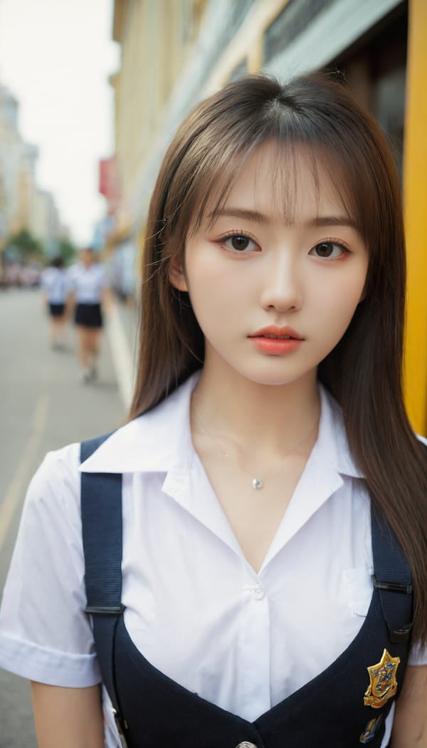 Tags: 21872187, SDXL
{"3": {"inputs": {"seed": 492408214793067, "steps": 32, "cfg": 6.46, "sampler_name": "dpmpp_2m", "scheduler": "karras", "denoise": 1.0, "model": ["27", 0], "positive": ["6", 0], "negative": ["7", 0], "latent_image": ["5", 0]}, "class_type": "KSampler"}, "4": {"inputs": {"ckpt_name": "leosamsHelloworldSDXL_helloworldSDXL32DPO.safetensors"}, "class_type": "CheckpointLoaderSimple"}, "5": {"inputs": {"width": 768, "height": 1344, "batch_size": 1}, "class_type": "EmptyLatentImage"}, "6": {"inputs": {"text": "21 year old girl, (russian:0.97), (taiwanese:1.06), (double eyelids:1.10), (idol:1.07), (temptress:1.11), (seductive facial expression:1.09), (beautiful eyes:1.02), (seductive pose:1.05), (detailed face:0.96), (eyelashes:1.12), (sexy lips:1.13), (slim:1.13), (pale skin:1.11), (cute:0.98), (blush:0.96), (in a seductive pose:1.09), (large perky breasts:0.99), (cleavage:0.95), (thigh gap:1.05), (school uniform:1.07), choker, busy street, (candid cinema:1.08), (soft lighting:1.04), (textured skin:1.07), (detailed skin:1.09), (portra:1.09), (skin fuzz:1.05), (natural looking skin:1.05), (film:1.09), (RAW:1.07)", "clip": ["27", 1]}, "class_type": "CLIPTextEncode"}, "7": {"inputs": {"text": "(worst quality:1.07), (watermark:1.10), (twisted:1.12), (bad hands:1.06), (distorted:1.06), (open mouth:1.10)", "clip": ["27", 1]}, "class_type": "CLIPTextEncode"}, "8": {"inputs": {"samples": ["3", 0], "vae": ["4", 2]}, "class_type": "VAEDecode"}, "25": {"inputs": {"lora_name": "nudify_xl.safetensors", "strength_model": 0.16, "strength_clip": 0.24, "model": ["4", 0], "clip": ["4", 1]}, "class_type": "LoraLoader"}, "26": {"inputs": {"lora_name": "shirtlift_SDXL_v2.safetensors", "strength_model": 0.01, "strength_clip": 0.0, "model": ["25", 0], "clip": ["25", 1]}, "class_type": "LoraLoader"}, "27": {"inputs": {"lora_name": "PerfectEyesXL.safetensors", "strength_model": 0.09, "strength_clip": 0.0, "model": ["26", 0], "clip": ["26", 1]}, "class_type": "LoraLoader"}, "30": {"inputs": {"model_name": "4x_NMKD-Superscale-SP_178000_G.pth"}, "class_type": "UpscaleModelLoader"}, "31": {"inputs": {"upscale_model": ["30", 0], "image": ["8", 0]}, "class_type": "ImageUpscaleWithModel"}, "32": {"inputs": {"upscale_method": "lanczos", "scale_by": 0.5, "image": ["31", 0]}, "class_type": "ImageScaleBy"}, "33": {"inputs": {"pixels": ["32", 0], "vae": ["4", 2]}, "class_type": "VAEEncode"}, "34": {"inputs": {"seed": 492408214793067, "steps": 32, "cfg": 6.46, "sampler_name": "dpmpp_2m", "scheduler": "karras", "denoise": 0.3, "model": ["27", 0], "positive": ["6", 0], "negative": ["7", 0], "latent_image": ["33", 0]}, "class_type": "KSampler"}, "36": {"inputs": {"samples": ["34", 0], "vae": ["4", 2]}, "class_type": "VAEDecode"}, "39": {"inputs": {"filename_prefix": "comfyapi-1708090204587", "images": ["36", 0]}, "class_type": "SaveImage"}}