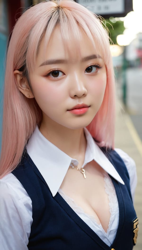 Tags: 21872187, SDXL
{"3": {"inputs": {"seed": 372897863443995, "steps": 32, "cfg": 7.03, "sampler_name": "dpmpp_2m", "scheduler": "karras", "denoise": 1.0, "model": ["27", 0], "positive": ["6", 0], "negative": ["7", 0], "latent_image": ["5", 0]}, "class_type": "KSampler"}, "4": {"inputs": {"ckpt_name": "juggernautxl.safetensors"}, "class_type": "CheckpointLoaderSimple"}, "5": {"inputs": {"width": 768, "height": 1344, "batch_size": 1}, "class_type": "EmptyLatentImage"}, "6": {"inputs": {"text": "25 year old girl, (double eyelids:1.08), (idol:1.02), (seductive pose:1.05), (temptress:1.09), (blush:1.10), (detailed face:1.00), (seductive facial expression:0.95), (sexy lips:1.01), (pale skin:1.05), (cute:1.09), (in a seductive pose:1.03), (large perky breasts:1.09), (cleavage:0.98), (thigh gap:0.95), (school uniform:1.03), choker, busy street, (soft lighting:1.01), (film:1.04), (RAW:1.07), (natural looking skin:1.08), (candid cinema:1.04), (portra:1.05), (textured skin:1.04), (detailed skin:1.04), (skin fuzz:1.02)", "clip": ["27", 1]}, "class_type": "CLIPTextEncode"}, "7": {"inputs": {"text": "(watermark:1.07), (open mouth:1.06), (twisted:1.09), (low resolution:1.05), (distorted:1.09), (bad hands:1.06), (worst quality:1.11)", "clip": ["27", 1]}, "class_type": "CLIPTextEncode"}, "8": {"inputs": {"samples": ["3", 0], "vae": ["4", 2]}, "class_type": "VAEDecode"}, "25": {"inputs": {"lora_name": "nudify_xl.safetensors", "strength_model": 0.11, "strength_clip": 0.37, "model": ["4", 0], "clip": ["4", 1]}, "class_type": "LoraLoader"}, "26": {"inputs": {"lora_name": "shirtlift_SDXL_v2.safetensors", "strength_model": 0.06, "strength_clip": 0.01, "model": ["25", 0], "clip": ["25", 1]}, "class_type": "LoraLoader"}, "27": {"inputs": {"lora_name": "PerfectEyesXL.safetensors", "strength_model": 0.06, "strength_clip": 0.06, "model": ["26", 0], "clip": ["26", 1]}, "class_type": "LoraLoader"}, "30": {"inputs": {"model_name": "4x_NMKD-Superscale-SP_178000_G.pth"}, "class_type": "UpscaleModelLoader"}, "31": {"inputs": {"upscale_model": ["30", 0], "image": ["8", 0]}, "class_type": "ImageUpscaleWithModel"}, "32": {"inputs": {"upscale_method": "lanczos", "scale_by": 0.5, "image": ["31", 0]}, "class_type": "ImageScaleBy"}, "33": {"inputs": {"pixels": ["32", 0], "vae": ["4", 2]}, "class_type": "VAEEncode"}, "34": {"inputs": {"seed": 372897863443995, "steps": 32, "cfg": 7.03, "sampler_name": "dpmpp_2m", "scheduler": "karras", "denoise": 0.3, "model": ["27", 0], "positive": ["6", 0], "negative": ["7", 0], "latent_image": ["33", 0]}, "class_type": "KSampler"}, "36": {"inputs": {"samples": ["34", 0], "vae": ["4", 2]}, "class_type": "VAEDecode"}, "39": {"inputs": {"filename_prefix": "comfyapi-1714479301077", "images": ["36", 0]}, "class_type": "SaveImage"}}