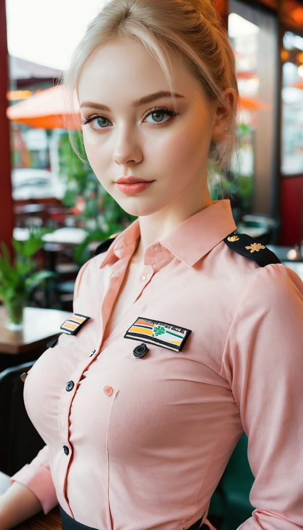 Tags: 21872187, SDXL
{"3": {"inputs": {"seed": 939122264655875, "steps": 64, "cfg": 6.6, "sampler_name": "dpmpp_2m", "scheduler": "karras", "denoise": 1.0, "model": ["27", 0], "positive": ["6", 0], "negative": ["7", 0], "latent_image": ["5", 0]}, "class_type": "KSampler"}, "4": {"inputs": {"ckpt_name": "juggernautxl.safetensors"}, "class_type": "CheckpointLoaderSimple"}, "5": {"inputs": {"width": 768, "height": 1344, "batch_size": 1}, "class_type": "EmptyLatentImage"}, "6": {"inputs": {"text": "25 year old girl, (irish:1.08), (russian:1.05), (eyelashes:1.07), (blush:1.08), (sexy lips:1.07), (double eyelids:1.05), (beautiful eyes:0.96), (cute:1.00), (pale skin:1.13), (detailed face:1.09), (temptress:0.96), (seductive pose:1.08), (seductive facial expression:0.97), (perky ass:1.06), (exposed ass:1.07), (looking back:1.12), (sexy ass:1.02), (thigh gap:1.01), (a waitress in uniform:1.07) working at a restaurant, (natural looking skin:1.04), (RAW:1.01), (portra:1.09), (detailed skin:1.07), (textured skin:1.02), (film:1.07), (candid cinema:1.06), (soft lighting:1.09)", "clip": ["27", 1]}, "class_type": "CLIPTextEncode"}, "7": {"inputs": {"text": "(bad hands:1.14), (worst quality:1.06), (open mouth:1.09), (distorted:1.12), (twisted:1.14), (low resolution:1.07), (watermark:1.09)", "clip": ["27", 1]}, "class_type": "CLIPTextEncode"}, "8": {"inputs": {"samples": ["3", 0], "vae": ["4", 2]}, "class_type": "VAEDecode"}, "25": {"inputs": {"lora_name": "nudify_xl.safetensors", "strength_model": 0.18, "strength_clip": 0.25, "model": ["4", 0], "clip": ["4", 1]}, "class_type": "LoraLoader"}, "26": {"inputs": {"lora_name": "shirtlift_SDXL_v2.safetensors", "strength_model": 0.16, "strength_clip": 0.17, "model": ["25", 0], "clip": ["25", 1]}, "class_type": "LoraLoader"}, "27": {"inputs": {"lora_name": "PerfectEyesXL.safetensors", "strength_model": 0.06, "strength_clip": 0.14, "model": ["26", 0], "clip": ["26", 1]}, "class_type": "LoraLoader"}, "30": {"inputs": {"model_name": "4x_NMKD-Superscale-SP_178000_G.pth"}, "class_type": "UpscaleModelLoader"}, "31": {"inputs": {"upscale_model": ["30", 0], "image": ["8", 0]}, "class_type": "ImageUpscaleWithModel"}, "32": {"inputs": {"upscale_method": "lanczos", "scale_by": 0.5, "image": ["31", 0]}, "class_type": "ImageScaleBy"}, "33": {"inputs": {"pixels": ["32", 0], "vae": ["4", 2]}, "class_type": "VAEEncode"}, "34": {"inputs": {"seed": 939122264655875, "steps": 64, "cfg": 6.6, "sampler_name": "dpmpp_2m", "scheduler": "karras", "denoise": 0.3, "model": ["27", 0], "positive": ["6", 0], "negative": ["7", 0], "latent_image": ["33", 0]}, "class_type": "KSampler"}, "36": {"inputs": {"samples": ["34", 0], "vae": ["4", 2]}, "class_type": "VAEDecode"}, "39": {"inputs": {"filename_prefix": "comfyapi-1725055896832", "images": ["36", 0]}, "class_type": "SaveImage"}}