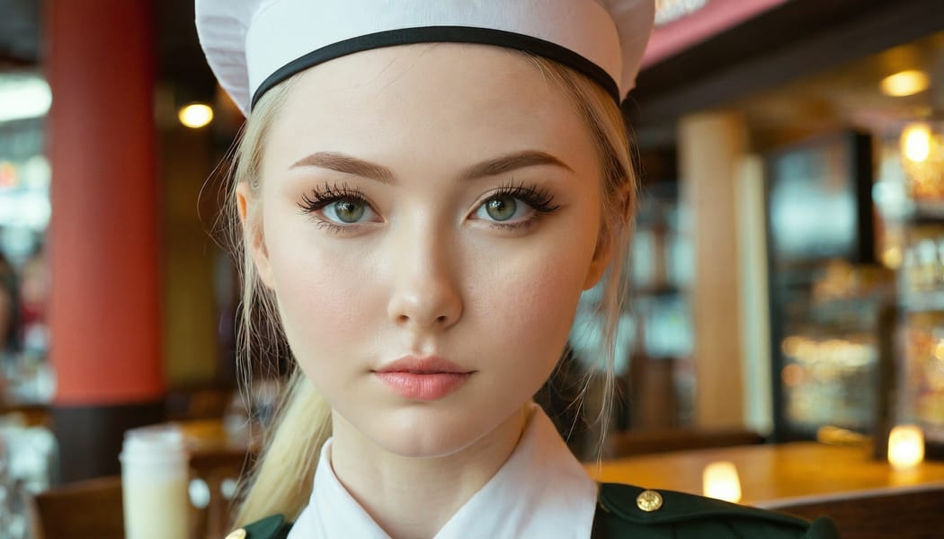 Tags: 21872187, SDXL
{"3": {"inputs": {"seed": 245405763948356, "steps": 32, "cfg": 7.16, "sampler_name": "dpmpp_2m", "scheduler": "karras", "denoise": 1.0, "model": ["27", 0], "positive": ["6", 0], "negative": ["7", 0], "latent_image": ["5", 0]}, "class_type": "KSampler"}, "4": {"inputs": {"ckpt_name": "juggernautxl.safetensors"}, "class_type": "CheckpointLoaderSimple"}, "5": {"inputs": {"width": 1344, "height": 768, "batch_size": 1}, "class_type": "EmptyLatentImage"}, "6": {"inputs": {"text": "28 year old girl, (russian:0.97), (irish:0.95), (eyelashes:0.98), (sexy lips:1.12), (seductive facial expression:1.14), (pale skin:0.97), (beautiful eyes:0.98), (idol:0.98), (slim:1.02), (detailed face:1.14), (blush:0.96), (double eyelids:1.06), (in a seductive pose:0.97), (large perky breasts:1.13), (cleavage:1.08), (thigh gap:1.02), (a waitress in uniform:1.14) working at a restaurant, (candid cinema:1.06), (soft lighting:1.01), (skin fuzz:1.07), (detailed skin:1.07), (natural looking skin:1.01), (portra:1.00), (textured skin:1.09), (film:1.09), (RAW:1.01)", "clip": ["27", 1]}, "class_type": "CLIPTextEncode"}, "7": {"inputs": {"text": "(distorted:1.12), (bad hands:1.11), (low resolution:1.10), (worst quality:1.08), (twisted:1.13), (watermark:1.13), (open mouth:1.09)", "clip": ["27", 1]}, "class_type": "CLIPTextEncode"}, "8": {"inputs": {"samples": ["3", 0], "vae": ["4", 2]}, "class_type": "VAEDecode"}, "25": {"inputs": {"lora_name": "nudify_xl.safetensors", "strength_model": 0.32, "strength_clip": 0.36, "model": ["4", 0], "clip": ["4", 1]}, "class_type": "LoraLoader"}, "26": {"inputs": {"lora_name": "shirtlift_SDXL_v2.safetensors", "strength_model": 0.15, "strength_clip": 0.04, "model": ["25", 0], "clip": ["25", 1]}, "class_type": "LoraLoader"}, "27": {"inputs": {"lora_name": "PerfectEyesXL.safetensors", "strength_model": 0.12, "strength_clip": 0.18, "model": ["26", 0], "clip": ["26", 1]}, "class_type": "LoraLoader"}, "30": {"inputs": {"model_name": "4x_NMKD-Superscale-SP_178000_G.pth"}, "class_type": "UpscaleModelLoader"}, "31": {"inputs": {"upscale_model": ["30", 0], "image": ["8", 0]}, "class_type": "ImageUpscaleWithModel"}, "32": {"inputs": {"upscale_method": "lanczos", "scale_by": 0.5, "image": ["31", 0]}, "class_type": "ImageScaleBy"}, "33": {"inputs": {"pixels": ["32", 0], "vae": ["4", 2]}, "class_type": "VAEEncode"}, "34": {"inputs": {"seed": 245405763948356, "steps": 32, "cfg": 7.16, "sampler_name": "dpmpp_2m", "scheduler": "karras", "denoise": 0.3, "model": ["27", 0], "positive": ["6", 0], "negative": ["7", 0], "latent_image": ["33", 0]}, "class_type": "KSampler"}, "36": {"inputs": {"samples": ["34", 0], "vae": ["4", 2]}, "class_type": "VAEDecode"}, "39": {"inputs": {"filename_prefix": "comfyapi-1734981004385", "images": ["36", 0]}, "class_type": "SaveImage"}}