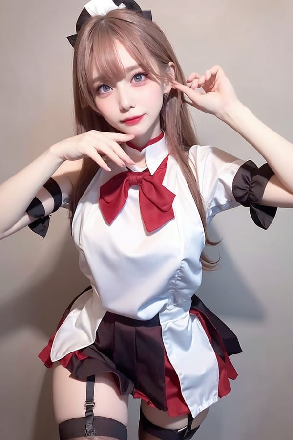 Tags: 21872187
<lora:mix4:0.44>, <lora:JapaneseDollLikeness_v15:0.47>, <lora:YaeMiko_Test:0.68>, maid cafe, stockings, (maid costume:1.04), choker, bowtie, headband, (pleated skirt:1.12), (seductive pose:1.15), extremely detailed eyes, cute, (photorealistic:0.93), sexy lips, seductive smile, double eyelids, eyelashes, pale skin, perky breasts, textured skin, RAW, best quality, sharp, tall, (thigh gap:1.01)
Negative prompt: drawings, paintings, anime, disfigured, (worst quality:1.90)
Steps: 32, Sampler: DPM++ 2M Karras, CFG scale: 5.35, Seed: 2948230224, Size: 512x768, Model hash: fc2511737a, Model: chilloutmix_NiPrunedFp32Fix, Seed resize from: -1x-1, Denoising strength: 0.35, Version: v1.2.1, Hires upscale: 2.5, Hires steps: 16, Hires upscaler: ESRGAN_4x