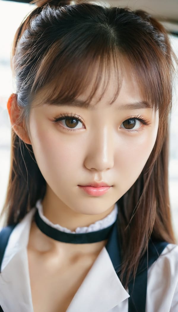 Tags: 21872187, SDXL
{"3": {"inputs": {"seed": 840515024474265, "steps": 64, "cfg": 5.43, "sampler_name": "dpmpp_2m", "scheduler": "karras", "denoise": 1.0, "model": ["27", 0], "positive": ["6", 0], "negative": ["7", 0], "latent_image": ["5", 0]}, "class_type": "KSampler"}, "4": {"inputs": {"ckpt_name": "juggernautxl.safetensors"}, "class_type": "CheckpointLoaderSimple"}, "5": {"inputs": {"width": 768, "height": 1344, "batch_size": 1}, "class_type": "EmptyLatentImage"}, "6": {"inputs": {"text": "18 year old girl, (irish:1.08), (korean:1.09), (japanese:1.05), (double eyelids:1.04), (seductive facial expression:1.00), (temptress:1.06), (cute:0.97), (beautiful eyes:1.04), (eyelashes:1.07), (pale skin:0.98), (detailed face:1.00), (seductive pose:1.00), (blush:1.08), (idol:1.13), (slim:1.09), (in a seductive pose:0.96), (large perky breasts:1.12), (cleavage:1.07), (thigh gap:0.96), (school uniform:1.05), choker, busy street, (detailed skin:1.02), (candid cinema:1.03), (natural looking skin:1.09), (skin fuzz:1.02), (portra:1.01), (film:1.04), (RAW:1.03), (soft lighting:1.01), (textured skin:1.05)", "clip": ["27", 1]}, "class_type": "CLIPTextEncode"}, "7": {"inputs": {"text": "(twisted:1.12), (bad hands:1.07), (watermark:1.12), (low resolution:1.09), (distorted:1.12), (worst quality:1.10), (open mouth:1.11)", "clip": ["27", 1]}, "class_type": "CLIPTextEncode"}, "8": {"inputs": {"samples": ["3", 0], "vae": ["4", 2]}, "class_type": "VAEDecode"}, "25": {"inputs": {"lora_name": "nudify_xl.safetensors", "strength_model": 0.04, "strength_clip": 0.27, "model": ["4", 0], "clip": ["4", 1]}, "class_type": "LoraLoader"}, "26": {"inputs": {"lora_name": "shirtlift_SDXL_v2.safetensors", "strength_model": 0.1, "strength_clip": 0.02, "model": ["25", 0], "clip": ["25", 1]}, "class_type": "LoraLoader"}, "27": {"inputs": {"lora_name": "PerfectEyesXL.safetensors", "strength_model": 0.15, "strength_clip": 0.08, "model": ["26", 0], "clip": ["26", 1]}, "class_type": "LoraLoader"}, "30": {"inputs": {"model_name": "4x_NMKD-Superscale-SP_178000_G.pth"}, "class_type": "UpscaleModelLoader"}, "31": {"inputs": {"upscale_model": ["30", 0], "image": ["8", 0]}, "class_type": "ImageUpscaleWithModel"}, "32": {"inputs": {"upscale_method": "lanczos", "scale_by": 0.5, "image": ["31", 0]}, "class_type": "ImageScaleBy"}, "33": {"inputs": {"pixels": ["32", 0], "vae": ["4", 2]}, "class_type": "VAEEncode"}, "34": {"inputs": {"seed": 840515024474265, "steps": 64, "cfg": 5.43, "sampler_name": "dpmpp_2m", "scheduler": "karras", "denoise": 0.3, "model": ["27", 0], "positive": ["6", 0], "negative": ["7", 0], "latent_image": ["33", 0]}, "class_type": "KSampler"}, "36": {"inputs": {"samples": ["34", 0], "vae": ["4", 2]}, "class_type": "VAEDecode"}, "39": {"inputs": {"filename_prefix": "comfyapi-1726377644414", "images": ["36", 0]}, "class_type": "SaveImage"}}