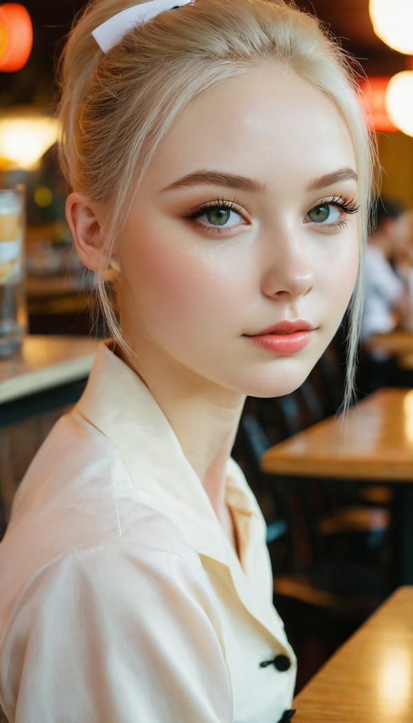 Tags: 21872187, SDXL
{"3": {"inputs": {"seed": 948673177989703, "steps": 32, "cfg": 6.85, "sampler_name": "dpmpp_2m", "scheduler": "karras", "denoise": 1.0, "model": ["27", 0], "positive": ["6", 0], "negative": ["7", 0], "latent_image": ["5", 0]}, "class_type": "KSampler"}, "4": {"inputs": {"ckpt_name": "juggernautxl.safetensors"}, "class_type": "CheckpointLoaderSimple"}, "5": {"inputs": {"width": 768, "height": 1344, "batch_size": 1}, "class_type": "EmptyLatentImage"}, "6": {"inputs": {"text": "23 year old girl, (irish:1.08), (ukrainian:1.02), (russian:1.04), (cute:1.10), (eyelashes:1.01), (slim:1.08), (beautiful eyes:1.10), (pale skin:0.97), (sexy lips:1.12), (seductive pose:1.03), (seductive facial expression:1.07), (idol:1.10), (double eyelids:0.98), (temptress:1.14), (detailed face:1.07), (perky ass:1.11), (exposed ass:1.06), (looking back:1.00), (sexy ass:1.05), (thigh gap:1.00), (a waitress in uniform:1.05) working at a restaurant, (RAW:1.00), (candid cinema:1.08), (textured skin:1.09), (detailed skin:1.00), (soft lighting:1.01), (natural looking skin:1.05), (portra:1.04), (film:1.06), (skin fuzz:1.08)", "clip": ["27", 1]}, "class_type": "CLIPTextEncode"}, "7": {"inputs": {"text": "(bad hands:1.05), (distorted:1.05), (low resolution:1.05), (twisted:1.11), (open mouth:1.14), (watermark:1.06), (worst quality:1.14)", "clip": ["27", 1]}, "class_type": "CLIPTextEncode"}, "8": {"inputs": {"samples": ["3", 0], "vae": ["4", 2]}, "class_type": "VAEDecode"}, "25": {"inputs": {"lora_name": "nudify_xl.safetensors", "strength_model": 0.03, "strength_clip": 0.07, "model": ["4", 0], "clip": ["4", 1]}, "class_type": "LoraLoader"}, "26": {"inputs": {"lora_name": "shirtlift_SDXL_v2.safetensors", "strength_model": 0.07, "strength_clip": 0.18, "model": ["25", 0], "clip": ["25", 1]}, "class_type": "LoraLoader"}, "27": {"inputs": {"lora_name": "PerfectEyesXL.safetensors", "strength_model": 0.06, "strength_clip": 0.07, "model": ["26", 0], "clip": ["26", 1]}, "class_type": "LoraLoader"}, "30": {"inputs": {"model_name": "4x_NMKD-Superscale-SP_178000_G.pth"}, "class_type": "UpscaleModelLoader"}, "31": {"inputs": {"upscale_model": ["30", 0], "image": ["8", 0]}, "class_type": "ImageUpscaleWithModel"}, "32": {"inputs": {"upscale_method": "lanczos", "scale_by": 0.5, "image": ["31", 0]}, "class_type": "ImageScaleBy"}, "33": {"inputs": {"pixels": ["32", 0], "vae": ["4", 2]}, "class_type": "VAEEncode"}, "34": {"inputs": {"seed": 948673177989703, "steps": 32, "cfg": 6.85, "sampler_name": "dpmpp_2m", "scheduler": "karras", "denoise": 0.3, "model": ["27", 0], "positive": ["6", 0], "negative": ["7", 0], "latent_image": ["33", 0]}, "class_type": "KSampler"}, "36": {"inputs": {"samples": ["34", 0], "vae": ["4", 2]}, "class_type": "VAEDecode"}, "39": {"inputs": {"filename_prefix": "comfyapi-1725780267550", "images": ["36", 0]}, "class_type": "SaveImage"}}