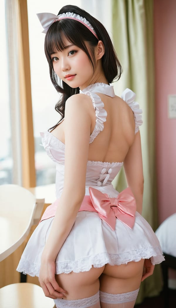 Tags: 21872187, SDXL
{"3": {"inputs": {"seed": 155333289415804, "steps": 64, "cfg": 7.2, "sampler_name": "dpmpp_2m", "scheduler": "karras", "denoise": 1.0, "model": ["27", 0], "positive": ["6", 0], "negative": ["7", 0], "latent_image": ["5", 0]}, "class_type": "KSampler"}, "4": {"inputs": {"ckpt_name": "juggernautxl.safetensors"}, "class_type": "CheckpointLoaderSimple"}, "5": {"inputs": {"width": 768, "height": 1344, "batch_size": 1}, "class_type": "EmptyLatentImage"}, "6": {"inputs": {"text": "25 year old girl, (japanese:1.06), (russian:0.98), (blush:1.09), (slim:1.07), (sexy lips:1.06), (cute:1.02), (seductive pose:1.12), (beautiful eyes:1.06), (idol:1.03), (detailed face:1.04), (temptress:1.01), (pale skin:1.00), (seductive facial expression:0.97), (eyelashes:1.00), (on all fours:1.06), (spreading ass cheeks:1.10), (from behind:1.08), (backboob:0.97), in a (skimpy maid costume:1.02) working at a maid cafe, choker, bowtie, headband, pleated skirt, (detailed skin:1.04), (portra:1.05), (textured skin:1.07), (soft lighting:1.09), (natural looking skin:1.03), (RAW:1.09), (skin fuzz:1.08), (film:1.05), (candid cinema:1.07)", "clip": ["27", 1]}, "class_type": "CLIPTextEncode"}, "7": {"inputs": {"text": "(distorted:1.09), (low resolution:1.13), (open mouth:1.07), (watermark:1.10), (bad hands:1.12), (twisted:1.13), (worst quality:1.05)", "clip": ["27", 1]}, "class_type": "CLIPTextEncode"}, "8": {"inputs": {"samples": ["3", 0], "vae": ["4", 2]}, "class_type": "VAEDecode"}, "25": {"inputs": {"lora_name": "nudify_xl.safetensors", "strength_model": 0.0, "strength_clip": 0.3, "model": ["4", 0], "clip": ["4", 1]}, "class_type": "LoraLoader"}, "26": {"inputs": {"lora_name": "shirtlift_SDXL_v2.safetensors", "strength_model": 0.15, "strength_clip": 0.12, "model": ["25", 0], "clip": ["25", 1]}, "class_type": "LoraLoader"}, "27": {"inputs": {"lora_name": "PerfectEyesXL.safetensors", "strength_model": 0.09, "strength_clip": 0.0, "model": ["26", 0], "clip": ["26", 1]}, "class_type": "LoraLoader"}, "30": {"inputs": {"model_name": "4x_NMKD-Superscale-SP_178000_G.pth"}, "class_type": "UpscaleModelLoader"}, "31": {"inputs": {"upscale_model": ["30", 0], "image": ["8", 0]}, "class_type": "ImageUpscaleWithModel"}, "32": {"inputs": {"upscale_method": "lanczos", "scale_by": 0.5, "image": ["31", 0]}, "class_type": "ImageScaleBy"}, "33": {"inputs": {"pixels": ["32", 0], "vae": ["4", 2]}, "class_type": "VAEEncode"}, "34": {"inputs": {"seed": 155333289415804, "steps": 64, "cfg": 7.2, "sampler_name": "dpmpp_2m", "scheduler": "karras", "denoise": 0.3, "model": ["27", 0], "positive": ["6", 0], "negative": ["7", 0], "latent_image": ["33", 0]}, "class_type": "KSampler"}, "36": {"inputs": {"samples": ["34", 0], "vae": ["4", 2]}, "class_type": "VAEDecode"}, "39": {"inputs": {"filename_prefix": "comfyapi-1715988269921", "images": ["36", 0]}, "class_type": "SaveImage"}}