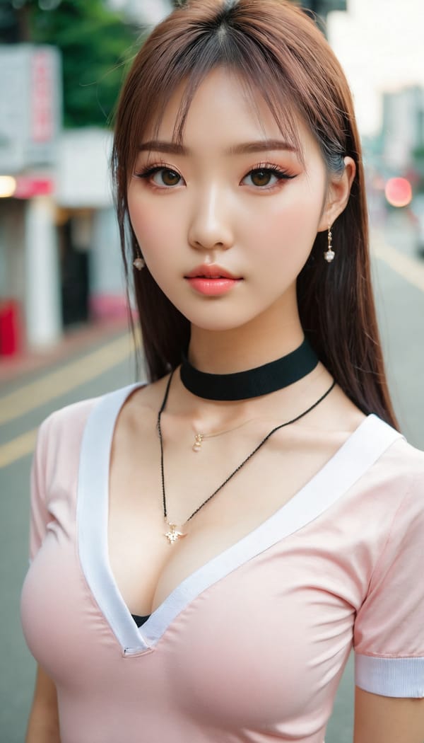 Tags: 21872187, SDXL
{"3": {"inputs": {"seed": 187555920889614, "steps": 64, "cfg": 6.91, "sampler_name": "dpmpp_2m", "scheduler": "karras", "denoise": 1.0, "model": ["27", 0], "positive": ["6", 0], "negative": ["7", 0], "latent_image": ["5", 0]}, "class_type": "KSampler"}, "4": {"inputs": {"ckpt_name": "juggernautxl.safetensors"}, "class_type": "CheckpointLoaderSimple"}, "5": {"inputs": {"width": 768, "height": 1344, "batch_size": 1}, "class_type": "EmptyLatentImage"}, "6": {"inputs": {"text": "26 year old girl, (ukrainian:1.05), (taiwanese:1.02), (korean:1.13), (eyelashes:1.12), (seductive facial expression:0.95), (pale skin:1.06), (cute:0.96), (temptress:1.07), (blush:1.14), (beautiful eyes:0.99), (sexy lips:0.99), (slim:1.02), (detailed face:0.97), (double eyelids:1.07), (seductive pose:1.04), (in a seductive pose:0.96), (large perky breasts:1.04), (cleavage:1.13), (thigh gap:0.95), (school uniform:0.99), choker, busy street, (RAW:1.00), (natural looking skin:1.08), (candid cinema:1.06), (film:1.08), (skin fuzz:1.00), (soft lighting:1.08), (portra:1.03), (textured skin:1.05), (detailed skin:1.04)", "clip": ["27", 1]}, "class_type": "CLIPTextEncode"}, "7": {"inputs": {"text": "(watermark:1.14), (worst quality:1.08), (low resolution:1.11), (bad hands:1.06), (distorted:1.14), (open mouth:1.12), (twisted:1.11)", "clip": ["27", 1]}, "class_type": "CLIPTextEncode"}, "8": {"inputs": {"samples": ["3", 0], "vae": ["4", 2]}, "class_type": "VAEDecode"}, "25": {"inputs": {"lora_name": "nudify_xl.safetensors", "strength_model": 0.06, "strength_clip": 0.23, "model": ["4", 0], "clip": ["4", 1]}, "class_type": "LoraLoader"}, "26": {"inputs": {"lora_name": "shirtlift_SDXL_v2.safetensors", "strength_model": 0.05, "strength_clip": 0.19, "model": ["25", 0], "clip": ["25", 1]}, "class_type": "LoraLoader"}, "27": {"inputs": {"lora_name": "PerfectEyesXL.safetensors", "strength_model": 0.15, "strength_clip": 0.15, "model": ["26", 0], "clip": ["26", 1]}, "class_type": "LoraLoader"}, "30": {"inputs": {"model_name": "4x_NMKD-Superscale-SP_178000_G.pth"}, "class_type": "UpscaleModelLoader"}, "31": {"inputs": {"upscale_model": ["30", 0], "image": ["8", 0]}, "class_type": "ImageUpscaleWithModel"}, "32": {"inputs": {"upscale_method": "lanczos", "scale_by": 0.5, "image": ["31", 0]}, "class_type": "ImageScaleBy"}, "33": {"inputs": {"pixels": ["32", 0], "vae": ["4", 2]}, "class_type": "VAEEncode"}, "34": {"inputs": {"seed": 187555920889614, "steps": 64, "cfg": 6.91, "sampler_name": "dpmpp_2m", "scheduler": "karras", "denoise": 0.3, "model": ["27", 0], "positive": ["6", 0], "negative": ["7", 0], "latent_image": ["33", 0]}, "class_type": "KSampler"}, "36": {"inputs": {"samples": ["34", 0], "vae": ["4", 2]}, "class_type": "VAEDecode"}, "39": {"inputs": {"filename_prefix": "comfyapi-1732205066470", "images": ["36", 0]}, "class_type": "SaveImage"}}