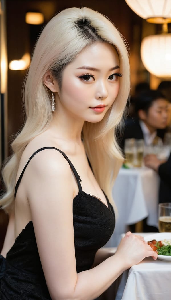 Tags: 21872187, SDXL
{"3": {"inputs": {"seed": 170060161705434, "steps": 32, "cfg": 6.76, "sampler_name": "dpmpp_2m", "scheduler": "karras", "denoise": 1.0, "model": ["27", 0], "positive": ["6", 0], "negative": ["7", 0], "latent_image": ["5", 0]}, "class_type": "KSampler"}, "4": {"inputs": {"ckpt_name": "juggernautxl.safetensors"}, "class_type": "CheckpointLoaderSimple"}, "5": {"inputs": {"width": 768, "height": 1344, "batch_size": 1}, "class_type": "EmptyLatentImage"}, "6": {"inputs": {"text": "26 year old girl, (japanese:1.12), (russian:1.14), (irish:1.05), (seductive pose:1.13), (pale skin:1.05), (slim:0.95), (temptress:1.01), (double eyelids:1.11), (detailed face:1.02), (beautiful eyes:0.98), (idol:1.08), (cute:1.09), (blush:1.10), (eyelashes:1.10), (seductive facial expression:1.10), (sexy lips:0.98), (perky ass:0.95), (exposed ass:0.97), (looking back:1.05), (sexy ass:1.14), (thigh gap:0.96), (wearing a little black dress:1.12) at a fine dining restaurant, (natural looking skin:1.04), (soft lighting:1.09), (candid cinema:1.08), (RAW:1.00), (skin fuzz:1.03), (portra:1.02), (textured skin:1.05), (detailed skin:1.08), (film:1.01)", "clip": ["27", 1]}, "class_type": "CLIPTextEncode"}, "7": {"inputs": {"text": "(distorted:1.07), (twisted:1.06), (low resolution:1.09), (worst quality:1.12), (open mouth:1.07), (watermark:1.13), (bad hands:1.05)", "clip": ["27", 1]}, "class_type": "CLIPTextEncode"}, "8": {"inputs": {"samples": ["3", 0], "vae": ["4", 2]}, "class_type": "VAEDecode"}, "25": {"inputs": {"lora_name": "nudify_xl.safetensors", "strength_model": 0.14, "strength_clip": 0.21, "model": ["4", 0], "clip": ["4", 1]}, "class_type": "LoraLoader"}, "26": {"inputs": {"lora_name": "shirtlift_SDXL_v2.safetensors", "strength_model": 0.01, "strength_clip": 0.19, "model": ["25", 0], "clip": ["25", 1]}, "class_type": "LoraLoader"}, "27": {"inputs": {"lora_name": "PerfectEyesXL.safetensors", "strength_model": 0.15, "strength_clip": 0.18, "model": ["26", 0], "clip": ["26", 1]}, "class_type": "LoraLoader"}, "30": {"inputs": {"model_name": "4x_NMKD-Superscale-SP_178000_G.pth"}, "class_type": "UpscaleModelLoader"}, "31": {"inputs": {"upscale_model": ["30", 0], "image": ["8", 0]}, "class_type": "ImageUpscaleWithModel"}, "32": {"inputs": {"upscale_method": "lanczos", "scale_by": 0.5, "image": ["31", 0]}, "class_type": "ImageScaleBy"}, "33": {"inputs": {"pixels": ["32", 0], "vae": ["4", 2]}, "class_type": "VAEEncode"}, "34": {"inputs": {"seed": 170060161705434, "steps": 32, "cfg": 6.76, "sampler_name": "dpmpp_2m", "scheduler": "karras", "denoise": 0.3, "model": ["27", 0], "positive": ["6", 0], "negative": ["7", 0], "latent_image": ["33", 0]}, "class_type": "KSampler"}, "36": {"inputs": {"samples": ["34", 0], "vae": ["4", 2]}, "class_type": "VAEDecode"}, "39": {"inputs": {"filename_prefix": "comfyapi-1735200564794", "images": ["36", 0]}, "class_type": "SaveImage"}}